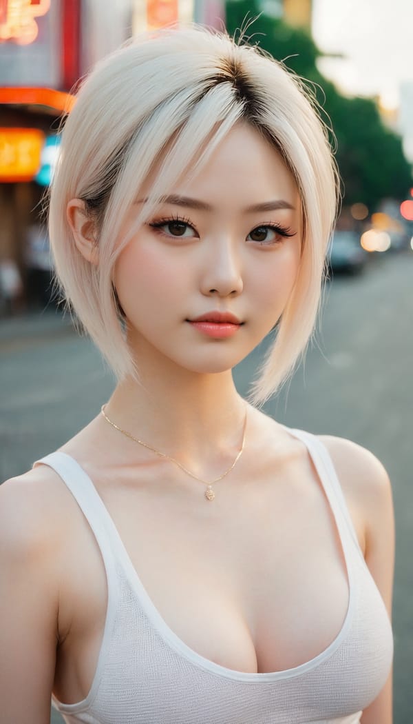 Tags: 21872187, SDXL
{"3": {"inputs": {"seed": 867270962550052, "steps": 64, "cfg": 7.17, "sampler_name": "dpmpp_2m", "scheduler": "karras", "denoise": 1.0, "model": ["27", 0], "positive": ["6", 0], "negative": ["7", 0], "latent_image": ["5", 0]}, "class_type": "KSampler"}, "4": {"inputs": {"ckpt_name": "juggernautxl.safetensors"}, "class_type": "CheckpointLoaderSimple"}, "5": {"inputs": {"width": 768, "height": 1344, "batch_size": 1}, "class_type": "EmptyLatentImage"}, "6": {"inputs": {"text": "19 year old girl, (japanese:1.03), (russian:1.07), (pale skin:1.03), (blush:1.07), (detailed face:1.09), (sexy lips:1.05), (double eyelids:0.96), (idol:0.97), (seductive facial expression:1.00), (slim:1.04), (seductive pose:1.03), (beautiful eyes:1.14), (temptress:1.01), (eyelashes:1.11), (cute:1.01), (in a seductive pose:1.02), (large perky breasts:0.99), (cleavage:0.95), (thigh gap:0.95), (white tanktop:1.07), busy street, (detailed skin:1.09), (skin fuzz:1.07), (candid cinema:1.08), (portra:1.07), (film:1.05), (natural looking skin:1.07), (textured skin:1.01), (RAW:1.00), (soft lighting:1.01)", "clip": ["27", 1]}, "class_type": "CLIPTextEncode"}, "7": {"inputs": {"text": "(distorted:1.14), (open mouth:1.12), (low resolution:1.06), (bad hands:1.07), (watermark:1.08), (worst quality:1.07)", "clip": ["27", 1]}, "class_type": "CLIPTextEncode"}, "8": {"inputs": {"samples": ["3", 0], "vae": ["4", 2]}, "class_type": "VAEDecode"}, "25": {"inputs": {"lora_name": "nudify_xl.safetensors", "strength_model": 0.19, "strength_clip": 0.09, "model": ["4", 0], "clip": ["4", 1]}, "class_type": "LoraLoader"}, "26": {"inputs": {"lora_name": "shirtlift_SDXL_v2.safetensors", "strength_model": 0.04, "strength_clip": 0.02, "model": ["25", 0], "clip": ["25", 1]}, "class_type": "LoraLoader"}, "27": {"inputs": {"lora_name": "PerfectEyesXL.safetensors", "strength_model": 0.01, "strength_clip": 0.1, "model": ["26", 0], "clip": ["26", 1]}, "class_type": "LoraLoader"}, "30": {"inputs": {"model_name": "4x_NMKD-Superscale-SP_178000_G.pth"}, "class_type": "UpscaleModelLoader"}, "31": {"inputs": {"upscale_model": ["30", 0], "image": ["8", 0]}, "class_type": "ImageUpscaleWithModel"}, "32": {"inputs": {"upscale_method": "lanczos", "scale_by": 0.5, "image": ["31", 0]}, "class_type": "ImageScaleBy"}, "33": {"inputs": {"pixels": ["32", 0], "vae": ["4", 2]}, "class_type": "VAEEncode"}, "34": {"inputs": {"seed": 867270962550052, "steps": 64, "cfg": 7.17, "sampler_name": "dpmpp_2m", "scheduler": "karras", "denoise": 0.3, "model": ["27", 0], "positive": ["6", 0], "negative": ["7", 0], "latent_image": ["33", 0]}, "class_type": "KSampler"}, "36": {"inputs": {"samples": ["34", 0], "vae": ["4", 2]}, "class_type": "VAEDecode"}, "39": {"inputs": {"filename_prefix": "comfyapi-1724616183823", "images": ["36", 0]}, "class_type": "SaveImage"}}