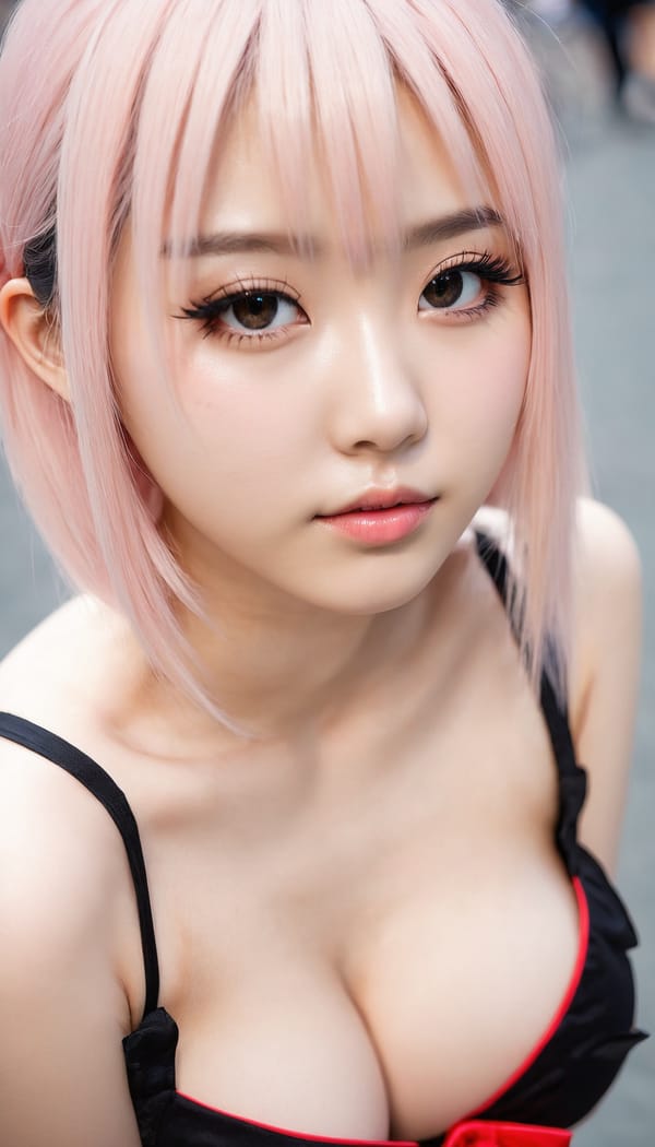 Tags: 21872187, SDXL
{"3": {"inputs": {"seed": 707899174907669, "steps": 64, "cfg": 7.3, "sampler_name": "dpmpp_2m", "scheduler": "karras", "denoise": 1.0, "model": ["27", 0], "positive": ["6", 0], "negative": ["7", 0], "latent_image": ["5", 0]}, "class_type": "KSampler"}, "4": {"inputs": {"ckpt_name": "juggernautxl.safetensors"}, "class_type": "CheckpointLoaderSimple"}, "5": {"inputs": {"width": 768, "height": 1344, "batch_size": 1}, "class_type": "EmptyLatentImage"}, "6": {"inputs": {"text": "20 year old girl, (chinese:1.04), (beautiful eyes:1.10), (detailed face:0.97), (slim:1.04), (cute:1.08), (seductive pose:1.03), (double eyelids:1.05), (seductive facial expression:1.00), (eyelashes:1.12), (temptress:1.10), (sexy lips:1.09), (pale skin:1.03), (blush:1.03), (in a seductive pose:1.09), (large perky breasts:0.99), (cleavage:1.02), (thigh gap:1.12), (in a cosplay:1.10) at comiket posing for camera, (soft lighting:1.01), (RAW:1.05), (textured skin:1.08), (portra:1.04), (film:1.09), (candid cinema:1.03), (skin fuzz:1.04), (detailed skin:1.07), (natural looking skin:1.09)", "clip": ["27", 1]}, "class_type": "CLIPTextEncode"}, "7": {"inputs": {"text": "(bad hands:1.10), (twisted:1.12), (distorted:1.06), (worst quality:1.12), (low resolution:1.09), (open mouth:1.11), (watermark:1.07)", "clip": ["27", 1]}, "class_type": "CLIPTextEncode"}, "8": {"inputs": {"samples": ["3", 0], "vae": ["4", 2]}, "class_type": "VAEDecode"}, "25": {"inputs": {"lora_name": "nudify_xl.safetensors", "strength_model": 0.11, "strength_clip": 0.01, "model": ["4", 0], "clip": ["4", 1]}, "class_type": "LoraLoader"}, "26": {"inputs": {"lora_name": "shirtlift_SDXL_v2.safetensors", "strength_model": 0.04, "strength_clip": 0.16, "model": ["25", 0], "clip": ["25", 1]}, "class_type": "LoraLoader"}, "27": {"inputs": {"lora_name": "PerfectEyesXL.safetensors", "strength_model": 0.03, "strength_clip": 0.18, "model": ["26", 0], "clip": ["26", 1]}, "class_type": "LoraLoader"}, "30": {"inputs": {"model_name": "4x_NMKD-Superscale-SP_178000_G.pth"}, "class_type": "UpscaleModelLoader"}, "31": {"inputs": {"upscale_model": ["30", 0], "image": ["8", 0]}, "class_type": "ImageUpscaleWithModel"}, "32": {"inputs": {"upscale_method": "lanczos", "scale_by": 0.5, "image": ["31", 0]}, "class_type": "ImageScaleBy"}, "33": {"inputs": {"pixels": ["32", 0], "vae": ["4", 2]}, "class_type": "VAEEncode"}, "34": {"inputs": {"seed": 707899174907669, "steps": 64, "cfg": 7.3, "sampler_name": "dpmpp_2m", "scheduler": "karras", "denoise": 0.3, "model": ["27", 0], "positive": ["6", 0], "negative": ["7", 0], "latent_image": ["33", 0]}, "class_type": "KSampler"}, "36": {"inputs": {"samples": ["34", 0], "vae": ["4", 2]}, "class_type": "VAEDecode"}, "39": {"inputs": {"filename_prefix": "comfyapi-1724844581957", "images": ["36", 0]}, "class_type": "SaveImage"}}