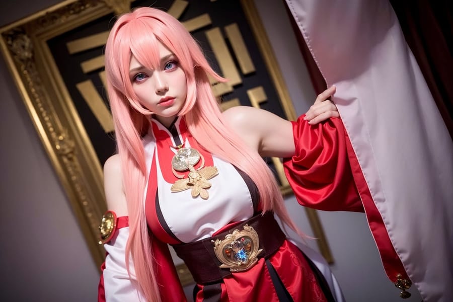 Tags: 21872187
<lora:YaeMiko_Test:0.76>, (russian:1.03), (ukrainian:0.99), (cosplay:1.10), cosplay exhibition, comiket, posing for camera, (seductive pose:0.98), extremely detailed eyes, extremely detailed face, cute, (photorealistic:1.07), sexy lips, seductive smile, double eyelids, eyelashes, pale skin, full body portrait, textured skin, 4K, sharp, hyper realistic, tall, delicate and beautiful girl, solo
Negative prompt: drawings, paintings, anime, black and white, fat, (worst quality:2.21)
Steps: 48, Sampler: DPM++ 2M Karras, CFG scale: 5.74, Seed: 1131204561, Size: 768x512, Model hash: fc2511737a, Model: chilloutmix_NiPrunedFp32Fix, Seed resize from: -1x-1, Denoising strength: 0.4, Version: v1.2.1, Hires upscale: 2.0, Hires steps: 32, Hires upscaler: ESRGAN_4x