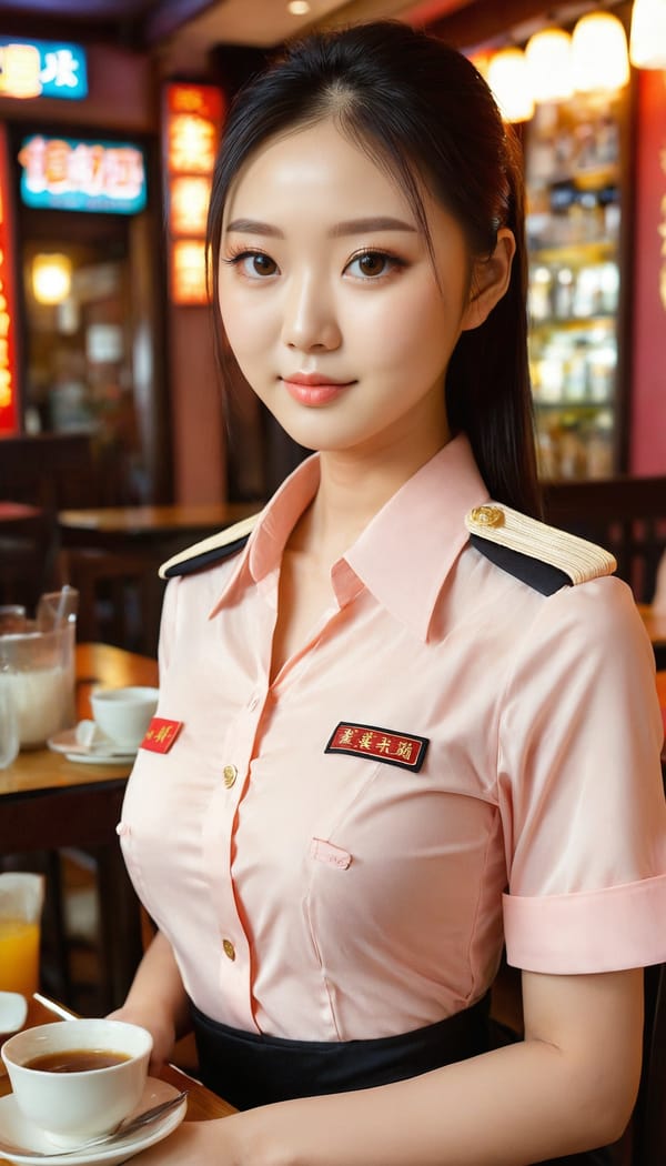 Tags: 21872187, SDXL
{"3": {"inputs": {"seed": 672630088022405, "steps": 32, "cfg": 7.54, "sampler_name": "dpmpp_2m", "scheduler": "karras", "denoise": 1.0, "model": ["27", 0], "positive": ["6", 0], "negative": ["7", 0], "latent_image": ["5", 0]}, "class_type": "KSampler"}, "4": {"inputs": {"ckpt_name": "juggernautxl.safetensors"}, "class_type": "CheckpointLoaderSimple"}, "5": {"inputs": {"width": 768, "height": 1344, "batch_size": 1}, "class_type": "EmptyLatentImage"}, "6": {"inputs": {"text": "25 year old girl, (chinese:0.96), (double eyelids:1.10), (seductive pose:1.11), (blush:0.98), (cute:1.05), (seductive facial expression:0.95), (slim:0.96), (temptress:1.00), (sexy lips:1.03), (pale skin:0.98), (eyelashes:1.01), (idol:1.09), (beautiful eyes:1.13), (in a seductive pose:1.06), (large perky breasts:1.08), (cleavage:0.98), (thigh gap:1.00), (a waitress in uniform:1.03) working at a restaurant, (skin fuzz:1.09), (candid cinema:1.04), (textured skin:1.05), (portra:1.07), (natural looking skin:1.03), (detailed skin:1.04), (film:1.08), (soft lighting:1.08)", "clip": ["27", 1]}, "class_type": "CLIPTextEncode"}, "7": {"inputs": {"text": "(open mouth:1.07), (bad hands:1.11), (worst quality:1.14), (watermark:1.13), (low resolution:1.11), (distorted:1.08), (twisted:1.06)", "clip": ["27", 1]}, "class_type": "CLIPTextEncode"}, "8": {"inputs": {"samples": ["3", 0], "vae": ["4", 2]}, "class_type": "VAEDecode"}, "25": {"inputs": {"lora_name": "nudify_xl.safetensors", "strength_model": 0.27, "strength_clip": 0.05, "model": ["4", 0], "clip": ["4", 1]}, "class_type": "LoraLoader"}, "26": {"inputs": {"lora_name": "shirtlift_SDXL_v2.safetensors", "strength_model": 0.13, "strength_clip": 0.08, "model": ["25", 0], "clip": ["25", 1]}, "class_type": "LoraLoader"}, "27": {"inputs": {"lora_name": "PerfectEyesXL.safetensors", "strength_model": 0.0, "strength_clip": 0.07, "model": ["26", 0], "clip": ["26", 1]}, "class_type": "LoraLoader"}, "30": {"inputs": {"model_name": "4x_NMKD-Superscale-SP_178000_G.pth"}, "class_type": "UpscaleModelLoader"}, "31": {"inputs": {"upscale_model": ["30", 0], "image": ["8", 0]}, "class_type": "ImageUpscaleWithModel"}, "32": {"inputs": {"upscale_method": "lanczos", "scale_by": 0.5, "image": ["31", 0]}, "class_type": "ImageScaleBy"}, "33": {"inputs": {"pixels": ["32", 0], "vae": ["4", 2]}, "class_type": "VAEEncode"}, "34": {"inputs": {"seed": 672630088022405, "steps": 32, "cfg": 7.54, "sampler_name": "dpmpp_2m", "scheduler": "karras", "denoise": 0.3, "model": ["27", 0], "positive": ["6", 0], "negative": ["7", 0], "latent_image": ["33", 0]}, "class_type": "KSampler"}, "36": {"inputs": {"samples": ["34", 0], "vae": ["4", 2]}, "class_type": "VAEDecode"}, "39": {"inputs": {"filename_prefix": "comfyapi-1714194430227", "images": ["36", 0]}, "class_type": "SaveImage"}}