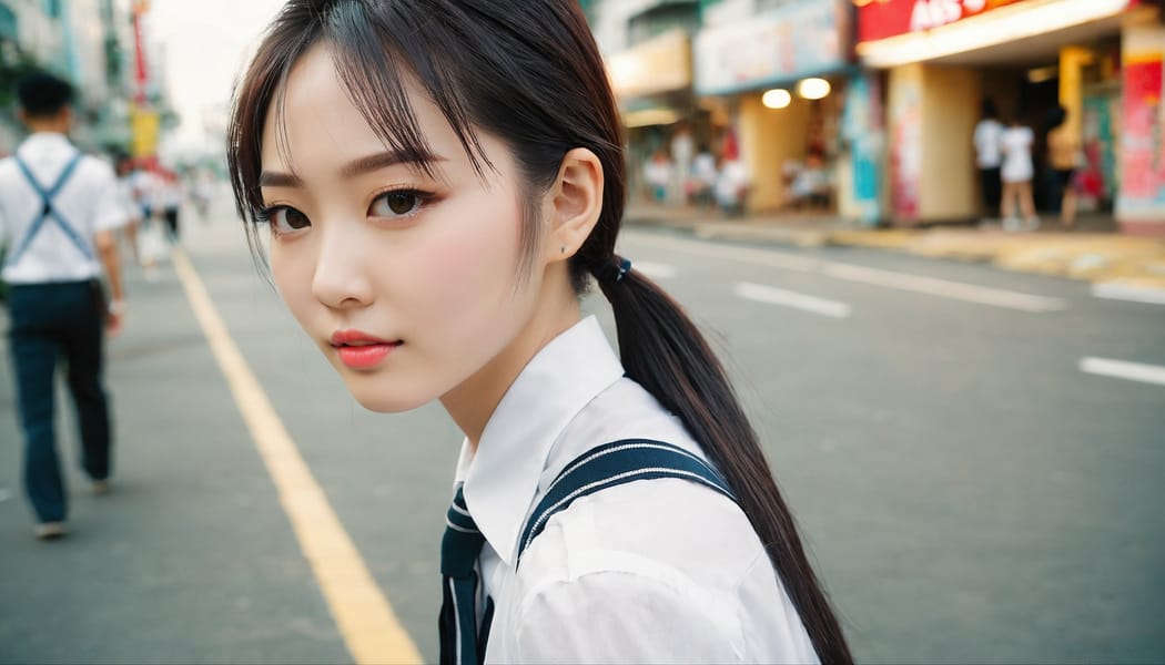 Tags: 21872187, SDXL
{"3": {"inputs": {"seed": 888415642786494, "steps": 32, "cfg": 6.7, "sampler_name": "dpmpp_2m", "scheduler": "karras", "denoise": 1.0, "model": ["27", 0], "positive": ["6", 0], "negative": ["7", 0], "latent_image": ["5", 0]}, "class_type": "KSampler"}, "4": {"inputs": {"ckpt_name": "juggernautxl.safetensors"}, "class_type": "CheckpointLoaderSimple"}, "5": {"inputs": {"width": 1344, "height": 768, "batch_size": 1}, "class_type": "EmptyLatentImage"}, "6": {"inputs": {"text": "25 year old girl, (taiwanese:0.96), (slim:1.04), (seductive facial expression:1.09), (temptress:1.13), (pale skin:1.13), (sexy lips:1.08), (idol:1.03), (cute:1.09), (eyelashes:1.10), (double eyelids:1.03), (detailed face:0.99), (seductive pose:1.07), (beautiful eyes:1.00), (perky ass:1.01), (exposed ass:1.05), (looking back:1.00), (sexy ass:1.13), (thigh gap:0.95), (school uniform:1.07), choker, busy street, (textured skin:1.09), (natural looking skin:1.04), (RAW:1.01), (candid cinema:1.06), (portra:1.04), (soft lighting:1.00), (detailed skin:1.02), (film:1.06), (skin fuzz:1.03)", "clip": ["27", 1]}, "class_type": "CLIPTextEncode"}, "7": {"inputs": {"text": "(distorted:1.06), (bad hands:1.05), (watermark:1.12), (low resolution:1.06), (open mouth:1.12), (worst quality:1.06), (twisted:1.09)", "clip": ["27", 1]}, "class_type": "CLIPTextEncode"}, "8": {"inputs": {"samples": ["3", 0], "vae": ["4", 2]}, "class_type": "VAEDecode"}, "25": {"inputs": {"lora_name": "nudify_xl.safetensors", "strength_model": 0.08, "strength_clip": 0.02, "model": ["4", 0], "clip": ["4", 1]}, "class_type": "LoraLoader"}, "26": {"inputs": {"lora_name": "shirtlift_SDXL_v2.safetensors", "strength_model": 0.07, "strength_clip": 0.02, "model": ["25", 0], "clip": ["25", 1]}, "class_type": "LoraLoader"}, "27": {"inputs": {"lora_name": "PerfectEyesXL.safetensors", "strength_model": 0.05, "strength_clip": 0.08, "model": ["26", 0], "clip": ["26", 1]}, "class_type": "LoraLoader"}, "30": {"inputs": {"model_name": "4x_NMKD-Superscale-SP_178000_G.pth"}, "class_type": "UpscaleModelLoader"}, "31": {"inputs": {"upscale_model": ["30", 0], "image": ["8", 0]}, "class_type": "ImageUpscaleWithModel"}, "32": {"inputs": {"upscale_method": "lanczos", "scale_by": 0.5, "image": ["31", 0]}, "class_type": "ImageScaleBy"}, "33": {"inputs": {"pixels": ["32", 0], "vae": ["4", 2]}, "class_type": "VAEEncode"}, "34": {"inputs": {"seed": 888415642786494, "steps": 32, "cfg": 6.7, "sampler_name": "dpmpp_2m", "scheduler": "karras", "denoise": 0.3, "model": ["27", 0], "positive": ["6", 0], "negative": ["7", 0], "latent_image": ["33", 0]}, "class_type": "KSampler"}, "36": {"inputs": {"samples": ["34", 0], "vae": ["4", 2]}, "class_type": "VAEDecode"}, "39": {"inputs": {"filename_prefix": "comfyapi-1732839653699", "images": ["36", 0]}, "class_type": "SaveImage"}}