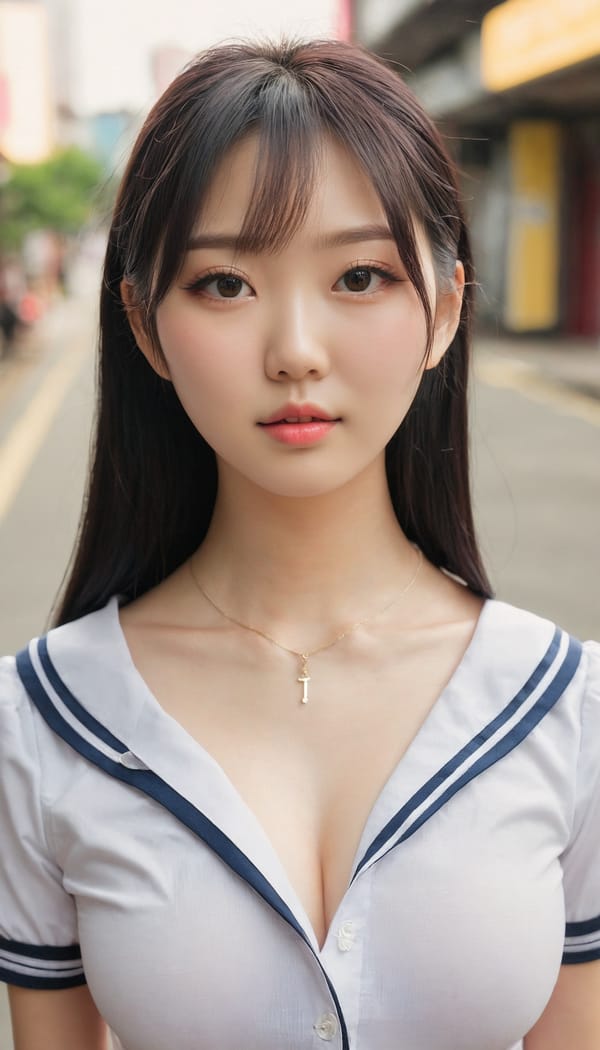 Tags: 21872187, SDXL
{"3": {"inputs": {"seed": 401382850144283, "steps": 64, "cfg": 5.1, "sampler_name": "dpmpp_2m", "scheduler": "karras", "denoise": 1.0, "model": ["27", 0], "positive": ["6", 0], "negative": ["7", 0], "latent_image": ["5", 0]}, "class_type": "KSampler"}, "4": {"inputs": {"ckpt_name": "juggernautxl.safetensors"}, "class_type": "CheckpointLoaderSimple"}, "5": {"inputs": {"width": 768, "height": 1344, "batch_size": 1}, "class_type": "EmptyLatentImage"}, "6": {"inputs": {"text": "25 year old girl, (taiwanese:1.03), (korean:1.05), (pale skin:1.05), (double eyelids:0.98), (detailed face:1.09), (blush:0.98), (cute:1.12), (sexy lips:1.00), (idol:1.02), (seductive pose:1.07), (beautiful eyes:1.14), (slim:1.07), (seductive facial expression:1.03), (eyelashes:1.11), (temptress:0.95), (in a seductive pose:1.01), (large perky breasts:1.13), (cleavage:1.04), (thigh gap:1.04), (school uniform:1.10), choker, busy street, (film:1.01), (skin fuzz:1.05), (textured skin:1.03), (natural looking skin:1.00), (portra:1.00), (candid cinema:1.00), (soft lighting:1.03), (RAW:1.03), (detailed skin:1.08)", "clip": ["27", 1]}, "class_type": "CLIPTextEncode"}, "7": {"inputs": {"text": "(low resolution:1.14), (bad hands:1.14), (twisted:1.05), (distorted:1.12), (open mouth:1.14), (watermark:1.12), (worst quality:1.05)", "clip": ["27", 1]}, "class_type": "CLIPTextEncode"}, "8": {"inputs": {"samples": ["3", 0], "vae": ["4", 2]}, "class_type": "VAEDecode"}, "25": {"inputs": {"lora_name": "nudify_xl.safetensors", "strength_model": 0.28, "strength_clip": 0.04, "model": ["4", 0], "clip": ["4", 1]}, "class_type": "LoraLoader"}, "26": {"inputs": {"lora_name": "shirtlift_SDXL_v2.safetensors", "strength_model": 0.12, "strength_clip": 0.04, "model": ["25", 0], "clip": ["25", 1]}, "class_type": "LoraLoader"}, "27": {"inputs": {"lora_name": "PerfectEyesXL.safetensors", "strength_model": 0.12, "strength_clip": 0.0, "model": ["26", 0], "clip": ["26", 1]}, "class_type": "LoraLoader"}, "30": {"inputs": {"model_name": "4x_NMKD-Superscale-SP_178000_G.pth"}, "class_type": "UpscaleModelLoader"}, "31": {"inputs": {"upscale_model": ["30", 0], "image": ["8", 0]}, "class_type": "ImageUpscaleWithModel"}, "32": {"inputs": {"upscale_method": "lanczos", "scale_by": 0.5, "image": ["31", 0]}, "class_type": "ImageScaleBy"}, "33": {"inputs": {"pixels": ["32", 0], "vae": ["4", 2]}, "class_type": "VAEEncode"}, "34": {"inputs": {"seed": 401382850144283, "steps": 64, "cfg": 5.1, "sampler_name": "dpmpp_2m", "scheduler": "karras", "denoise": 0.3, "model": ["27", 0], "positive": ["6", 0], "negative": ["7", 0], "latent_image": ["33", 0]}, "class_type": "KSampler"}, "36": {"inputs": {"samples": ["34", 0], "vae": ["4", 2]}, "class_type": "VAEDecode"}, "39": {"inputs": {"filename_prefix": "comfyapi-1735312519210", "images": ["36", 0]}, "class_type": "SaveImage"}}