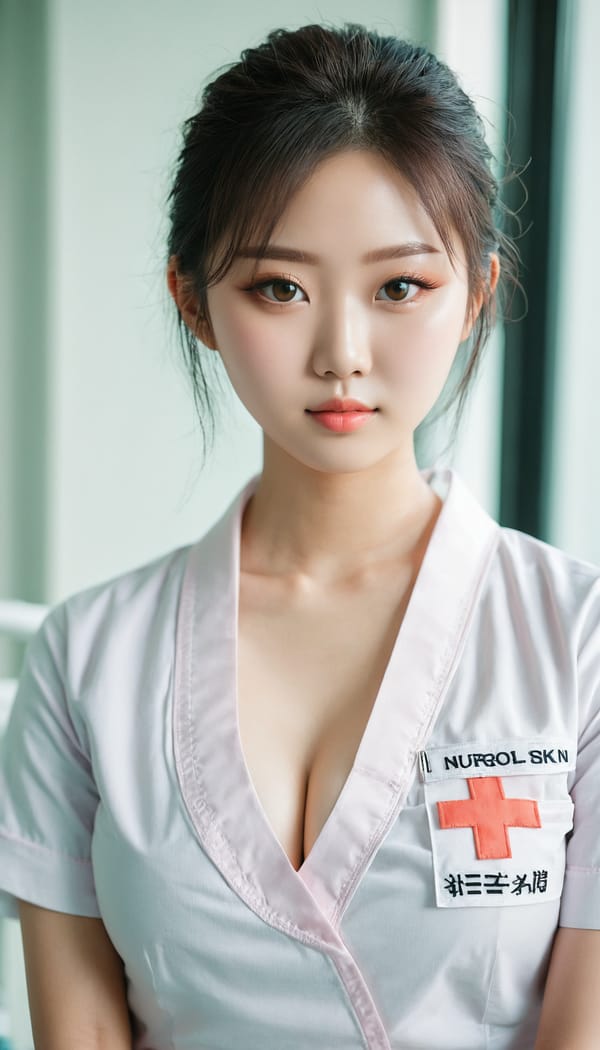 Tags: 21872187, SDXL
{"3": {"inputs": {"seed": 225662646957871, "steps": 64, "cfg": 6.78, "sampler_name": "dpmpp_2m", "scheduler": "karras", "denoise": 1.0, "model": ["27", 0], "positive": ["6", 0], "negative": ["7", 0], "latent_image": ["5", 0]}, "class_type": "KSampler"}, "4": {"inputs": {"ckpt_name": "juggernautxl.safetensors"}, "class_type": "CheckpointLoaderSimple"}, "5": {"inputs": {"width": 768, "height": 1344, "batch_size": 1}, "class_type": "EmptyLatentImage"}, "6": {"inputs": {"text": "19 year old girl, (chinese:1.01), (korean:1.00), (seductive facial expression:1.07), (blush:1.10), (idol:1.14), (seductive pose:1.09), (sexy lips:1.13), (cute:0.97), (beautiful eyes:0.97), (eyelashes:1.05), (detailed face:1.09), (slim:1.08), (temptress:0.95), (double eyelids:1.12), (pale skin:0.97), (in a seductive pose:1.11), (large perky breasts:1.12), (cleavage:1.13), (thigh gap:1.12), (nurse in uniform:1.06) working in a hospital ward, (textured skin:1.07), (candid cinema:1.07), (soft lighting:1.03), (portra:1.06), (skin fuzz:1.05), (RAW:1.05), (film:1.09), (natural looking skin:1.04), (detailed skin:1.06)", "clip": ["27", 1]}, "class_type": "CLIPTextEncode"}, "7": {"inputs": {"text": "(worst quality:1.12), (twisted:1.07), (watermark:1.05), (low resolution:1.14), (open mouth:1.13), (distorted:1.10), (bad hands:1.06)", "clip": ["27", 1]}, "class_type": "CLIPTextEncode"}, "8": {"inputs": {"samples": ["3", 0], "vae": ["4", 2]}, "class_type": "VAEDecode"}, "25": {"inputs": {"lora_name": "nudify_xl.safetensors", "strength_model": 0.17, "strength_clip": 0.08, "model": ["4", 0], "clip": ["4", 1]}, "class_type": "LoraLoader"}, "26": {"inputs": {"lora_name": "shirtlift_SDXL_v2.safetensors", "strength_model": 0.04, "strength_clip": 0.08, "model": ["25", 0], "clip": ["25", 1]}, "class_type": "LoraLoader"}, "27": {"inputs": {"lora_name": "PerfectEyesXL.safetensors", "strength_model": 0.16, "strength_clip": 0.15, "model": ["26", 0], "clip": ["26", 1]}, "class_type": "LoraLoader"}, "30": {"inputs": {"model_name": "4x_NMKD-Superscale-SP_178000_G.pth"}, "class_type": "UpscaleModelLoader"}, "31": {"inputs": {"upscale_model": ["30", 0], "image": ["8", 0]}, "class_type": "ImageUpscaleWithModel"}, "32": {"inputs": {"upscale_method": "lanczos", "scale_by": 0.5, "image": ["31", 0]}, "class_type": "ImageScaleBy"}, "33": {"inputs": {"pixels": ["32", 0], "vae": ["4", 2]}, "class_type": "VAEEncode"}, "34": {"inputs": {"seed": 225662646957871, "steps": 64, "cfg": 6.78, "sampler_name": "dpmpp_2m", "scheduler": "karras", "denoise": 0.3, "model": ["27", 0], "positive": ["6", 0], "negative": ["7", 0], "latent_image": ["33", 0]}, "class_type": "KSampler"}, "36": {"inputs": {"samples": ["34", 0], "vae": ["4", 2]}, "class_type": "VAEDecode"}, "39": {"inputs": {"filename_prefix": "comfyapi-1727946769258", "images": ["36", 0]}, "class_type": "SaveImage"}}