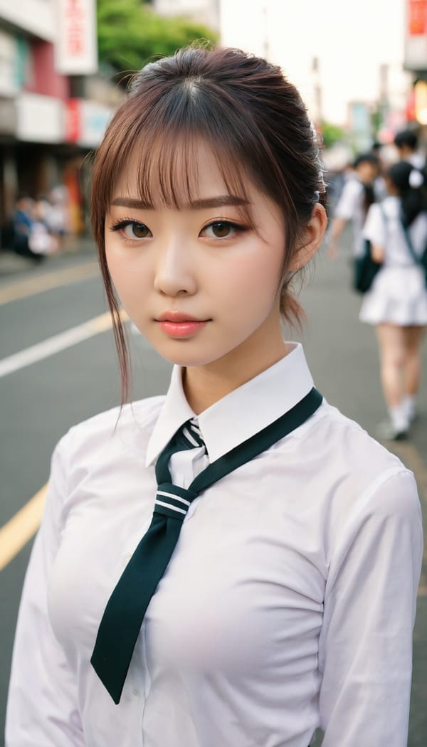 Tags: 21872187, SDXL
{"3": {"inputs": {"seed": 836390755003669, "steps": 32, "cfg": 6.43, "sampler_name": "dpmpp_2m", "scheduler": "karras", "denoise": 1.0, "model": ["27", 0], "positive": ["6", 0], "negative": ["7", 0], "latent_image": ["5", 0]}, "class_type": "KSampler"}, "4": {"inputs": {"ckpt_name": "juggernautxl.safetensors"}, "class_type": "CheckpointLoaderSimple"}, "5": {"inputs": {"width": 768, "height": 1344, "batch_size": 1}, "class_type": "EmptyLatentImage"}, "6": {"inputs": {"text": "22 year old girl, (japanese:0.95), (sexy lips:1.09), (seductive pose:1.03), (beautiful eyes:0.95), (cute:1.10), (eyelashes:0.95), (detailed face:0.97), (seductive facial expression:1.00), (double eyelids:0.99), (blush:1.13), (temptress:1.13), (pale skin:0.99), (idol:1.12), (slim:1.11), (perky ass:0.99), (exposed ass:1.02), (looking back:1.05), (sexy ass:1.11), (thigh gap:1.03), (school uniform:1.08), choker, busy street, (textured skin:1.05), (natural looking skin:1.04), (skin fuzz:1.02), (soft lighting:1.04), (detailed skin:1.07), (portra:1.03), (candid cinema:1.00), (film:1.02), (RAW:1.00)", "clip": ["27", 1]}, "class_type": "CLIPTextEncode"}, "7": {"inputs": {"text": "(open mouth:1.09), (twisted:1.13), (watermark:1.07), (bad hands:1.06), (low resolution:1.10), (distorted:1.11), (worst quality:1.10)", "clip": ["27", 1]}, "class_type": "CLIPTextEncode"}, "8": {"inputs": {"samples": ["3", 0], "vae": ["4", 2]}, "class_type": "VAEDecode"}, "25": {"inputs": {"lora_name": "nudify_xl.safetensors", "strength_model": 0.13, "strength_clip": 0.26, "model": ["4", 0], "clip": ["4", 1]}, "class_type": "LoraLoader"}, "26": {"inputs": {"lora_name": "shirtlift_SDXL_v2.safetensors", "strength_model": 0.05, "strength_clip": 0.12, "model": ["25", 0], "clip": ["25", 1]}, "class_type": "LoraLoader"}, "27": {"inputs": {"lora_name": "PerfectEyesXL.safetensors", "strength_model": 0.13, "strength_clip": 0.11, "model": ["26", 0], "clip": ["26", 1]}, "class_type": "LoraLoader"}, "30": {"inputs": {"model_name": "4x_NMKD-Superscale-SP_178000_G.pth"}, "class_type": "UpscaleModelLoader"}, "31": {"inputs": {"upscale_model": ["30", 0], "image": ["8", 0]}, "class_type": "ImageUpscaleWithModel"}, "32": {"inputs": {"upscale_method": "lanczos", "scale_by": 0.5, "image": ["31", 0]}, "class_type": "ImageScaleBy"}, "33": {"inputs": {"pixels": ["32", 0], "vae": ["4", 2]}, "class_type": "VAEEncode"}, "34": {"inputs": {"seed": 836390755003669, "steps": 32, "cfg": 6.43, "sampler_name": "dpmpp_2m", "scheduler": "karras", "denoise": 0.3, "model": ["27", 0], "positive": ["6", 0], "negative": ["7", 0], "latent_image": ["33", 0]}, "class_type": "KSampler"}, "36": {"inputs": {"samples": ["34", 0], "vae": ["4", 2]}, "class_type": "VAEDecode"}, "39": {"inputs": {"filename_prefix": "comfyapi-1725240455558", "images": ["36", 0]}, "class_type": "SaveImage"}}