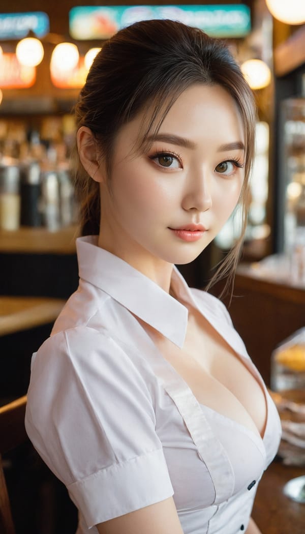 Tags: 21872187, SDXL
{"3": {"inputs": {"seed": 105108196464260, "steps": 64, "cfg": 5.96, "sampler_name": "dpmpp_2m", "scheduler": "karras", "denoise": 1.0, "model": ["27", 0], "positive": ["6", 0], "negative": ["7", 0], "latent_image": ["5", 0]}, "class_type": "KSampler"}, "4": {"inputs": {"ckpt_name": "juggernautxl.safetensors"}, "class_type": "CheckpointLoaderSimple"}, "5": {"inputs": {"width": 768, "height": 1344, "batch_size": 1}, "class_type": "EmptyLatentImage"}, "6": {"inputs": {"text": "26 year old girl, (irish:1.07), (korean:1.09), (ukrainian:0.97), (russian:1.08), (seductive pose:0.97), (blush:0.97), (temptress:1.04), (seductive facial expression:1.11), (double eyelids:1.04), (beautiful eyes:1.14), (sexy lips:0.98), (detailed face:1.06), (pale skin:0.95), (eyelashes:1.00), (idol:1.06), (slim:1.13), (cute:0.98), (on all fours:1.04), (spreading ass cheeks:0.99), (from behind:1.05), (backboob:1.03), (a waitress in uniform:0.95) working at a restaurant, (detailed skin:1.05), (textured skin:1.04), (RAW:1.09), (natural looking skin:1.00), (soft lighting:1.01), (portra:1.04), (skin fuzz:1.03), (film:1.00), (candid cinema:1.08)", "clip": ["27", 1]}, "class_type": "CLIPTextEncode"}, "7": {"inputs": {"text": "(open mouth:1.07), (low resolution:1.14), (worst quality:1.14), (twisted:1.12), (watermark:1.13), (distorted:1.09), (bad hands:1.09)", "clip": ["27", 1]}, "class_type": "CLIPTextEncode"}, "8": {"inputs": {"samples": ["3", 0], "vae": ["4", 2]}, "class_type": "VAEDecode"}, "25": {"inputs": {"lora_name": "nudify_xl.safetensors", "strength_model": 0.22, "strength_clip": 0.13, "model": ["4", 0], "clip": ["4", 1]}, "class_type": "LoraLoader"}, "26": {"inputs": {"lora_name": "shirtlift_SDXL_v2.safetensors", "strength_model": 0.18, "strength_clip": 0.13, "model": ["25", 0], "clip": ["25", 1]}, "class_type": "LoraLoader"}, "27": {"inputs": {"lora_name": "PerfectEyesXL.safetensors", "strength_model": 0.0, "strength_clip": 0.09, "model": ["26", 0], "clip": ["26", 1]}, "class_type": "LoraLoader"}, "30": {"inputs": {"model_name": "4x_NMKD-Superscale-SP_178000_G.pth"}, "class_type": "UpscaleModelLoader"}, "31": {"inputs": {"upscale_model": ["30", 0], "image": ["8", 0]}, "class_type": "ImageUpscaleWithModel"}, "32": {"inputs": {"upscale_method": "lanczos", "scale_by": 0.5, "image": ["31", 0]}, "class_type": "ImageScaleBy"}, "33": {"inputs": {"pixels": ["32", 0], "vae": ["4", 2]}, "class_type": "VAEEncode"}, "34": {"inputs": {"seed": 105108196464260, "steps": 64, "cfg": 5.96, "sampler_name": "dpmpp_2m", "scheduler": "karras", "denoise": 0.3, "model": ["27", 0], "positive": ["6", 0], "negative": ["7", 0], "latent_image": ["33", 0]}, "class_type": "KSampler"}, "36": {"inputs": {"samples": ["34", 0], "vae": ["4", 2]}, "class_type": "VAEDecode"}, "39": {"inputs": {"filename_prefix": "comfyapi-1714922598733", "images": ["36", 0]}, "class_type": "SaveImage"}}