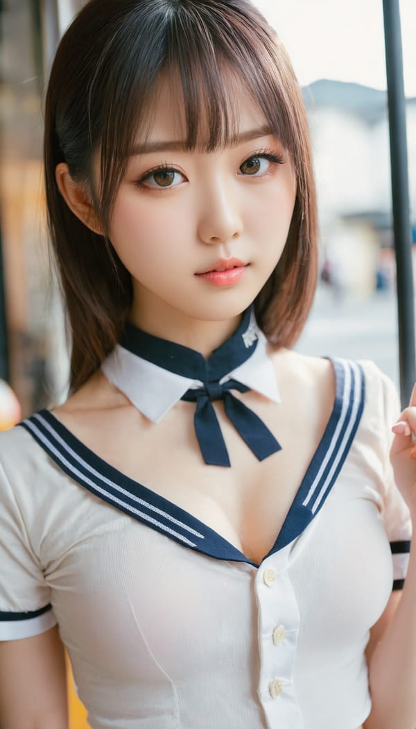 Tags: 21872187, SDXL
{"3": {"inputs": {"seed": 632683112501893, "steps": 64, "cfg": 5.48, "sampler_name": "dpmpp_2m", "scheduler": "karras", "denoise": 1.0, "model": ["27", 0], "positive": ["6", 0], "negative": ["7", 0], "latent_image": ["5", 0]}, "class_type": "KSampler"}, "4": {"inputs": {"ckpt_name": "juggernautxl.safetensors"}, "class_type": "CheckpointLoaderSimple"}, "5": {"inputs": {"width": 768, "height": 1344, "batch_size": 1}, "class_type": "EmptyLatentImage"}, "6": {"inputs": {"text": "24 year old girl, (japanese:0.96), (slim:0.97), (beautiful eyes:0.96), (cute:1.14), (sexy lips:1.09), (eyelashes:0.96), (detailed face:1.01), (seductive facial expression:1.06), (temptress:1.10), (seductive pose:1.13), (pale skin:1.05), (double eyelids:1.08), (idol:1.11), (blush:1.11), (in a seductive pose:1.13), (large perky breasts:0.99), (cleavage:1.01), (thigh gap:1.13), (school uniform:1.06), choker, busy street, (natural looking skin:1.01), (skin fuzz:1.02), (textured skin:1.00), (candid cinema:1.09), (soft lighting:1.06), (RAW:1.02), (film:1.06), (portra:1.08), (detailed skin:1.08)", "clip": ["27", 1]}, "class_type": "CLIPTextEncode"}, "7": {"inputs": {"text": "(watermark:1.07), (bad hands:1.07), (worst quality:1.08), (low resolution:1.10), (open mouth:1.05), (twisted:1.14), (distorted:1.08)", "clip": ["27", 1]}, "class_type": "CLIPTextEncode"}, "8": {"inputs": {"samples": ["3", 0], "vae": ["4", 2]}, "class_type": "VAEDecode"}, "25": {"inputs": {"lora_name": "nudify_xl.safetensors", "strength_model": 0.02, "strength_clip": 0.27, "model": ["4", 0], "clip": ["4", 1]}, "class_type": "LoraLoader"}, "26": {"inputs": {"lora_name": "shirtlift_SDXL_v2.safetensors", "strength_model": 0.15, "strength_clip": 0.13, "model": ["25", 0], "clip": ["25", 1]}, "class_type": "LoraLoader"}, "27": {"inputs": {"lora_name": "PerfectEyesXL.safetensors", "strength_model": 0.1, "strength_clip": 0.13, "model": ["26", 0], "clip": ["26", 1]}, "class_type": "LoraLoader"}, "30": {"inputs": {"model_name": "4x_NMKD-Superscale-SP_178000_G.pth"}, "class_type": "UpscaleModelLoader"}, "31": {"inputs": {"upscale_model": ["30", 0], "image": ["8", 0]}, "class_type": "ImageUpscaleWithModel"}, "32": {"inputs": {"upscale_method": "lanczos", "scale_by": 0.5, "image": ["31", 0]}, "class_type": "ImageScaleBy"}, "33": {"inputs": {"pixels": ["32", 0], "vae": ["4", 2]}, "class_type": "VAEEncode"}, "34": {"inputs": {"seed": 632683112501893, "steps": 64, "cfg": 5.48, "sampler_name": "dpmpp_2m", "scheduler": "karras", "denoise": 0.3, "model": ["27", 0], "positive": ["6", 0], "negative": ["7", 0], "latent_image": ["33", 0]}, "class_type": "KSampler"}, "36": {"inputs": {"samples": ["34", 0], "vae": ["4", 2]}, "class_type": "VAEDecode"}, "39": {"inputs": {"filename_prefix": "comfyapi-1716541904989", "images": ["36", 0]}, "class_type": "SaveImage"}}