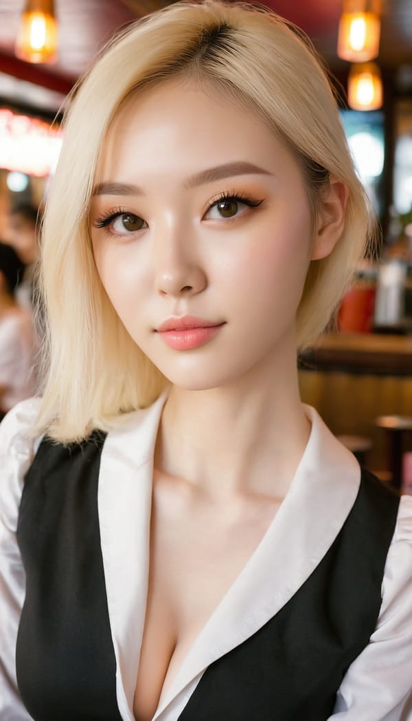 Tags: 21872187, SDXL
{"3": {"inputs": {"seed": 555667122214991, "steps": 32, "cfg": 5.55, "sampler_name": "dpmpp_2m", "scheduler": "karras", "denoise": 1.0, "model": ["27", 0], "positive": ["6", 0], "negative": ["7", 0], "latent_image": ["5", 0]}, "class_type": "KSampler"}, "4": {"inputs": {"ckpt_name": "juggernautxl.safetensors"}, "class_type": "CheckpointLoaderSimple"}, "5": {"inputs": {"width": 768, "height": 1344, "batch_size": 1}, "class_type": "EmptyLatentImage"}, "6": {"inputs": {"text": "26 year old girl, (cute:0.98), (detailed face:0.99), (double eyelids:0.98), (eyelashes:1.13), (seductive pose:1.11), (temptress:1.04), (sexy lips:1.01), (blush:0.97), (beautiful eyes:1.08), (seductive facial expression:1.12), (pale skin:1.12), (idol:1.11), (slim:1.13), (on all fours:1.08), (spreading ass cheeks:0.96), (from behind:1.02), (backboob:1.04), (a waitress in uniform:1.00) working at a restaurant, (film:1.04), (skin fuzz:1.03), (detailed skin:1.06), (candid cinema:1.03), (textured skin:1.07), (soft lighting:1.05), (natural looking skin:1.06), (RAW:1.09), (portra:1.01)", "clip": ["27", 1]}, "class_type": "CLIPTextEncode"}, "7": {"inputs": {"text": "(twisted:1.13), (open mouth:1.05), (worst quality:1.10), (low resolution:1.12), (distorted:1.12), (watermark:1.07), (bad hands:1.13)", "clip": ["27", 1]}, "class_type": "CLIPTextEncode"}, "8": {"inputs": {"samples": ["3", 0], "vae": ["4", 2]}, "class_type": "VAEDecode"}, "25": {"inputs": {"lora_name": "nudify_xl.safetensors", "strength_model": 0.3, "strength_clip": 0.17, "model": ["4", 0], "clip": ["4", 1]}, "class_type": "LoraLoader"}, "26": {"inputs": {"lora_name": "shirtlift_SDXL_v2.safetensors", "strength_model": 0.06, "strength_clip": 0.18, "model": ["25", 0], "clip": ["25", 1]}, "class_type": "LoraLoader"}, "27": {"inputs": {"lora_name": "PerfectEyesXL.safetensors", "strength_model": 0.0, "strength_clip": 0.15, "model": ["26", 0], "clip": ["26", 1]}, "class_type": "LoraLoader"}, "30": {"inputs": {"model_name": "4x_NMKD-Superscale-SP_178000_G.pth"}, "class_type": "UpscaleModelLoader"}, "31": {"inputs": {"upscale_model": ["30", 0], "image": ["8", 0]}, "class_type": "ImageUpscaleWithModel"}, "32": {"inputs": {"upscale_method": "lanczos", "scale_by": 0.5, "image": ["31", 0]}, "class_type": "ImageScaleBy"}, "33": {"inputs": {"pixels": ["32", 0], "vae": ["4", 2]}, "class_type": "VAEEncode"}, "34": {"inputs": {"seed": 555667122214991, "steps": 32, "cfg": 5.55, "sampler_name": "dpmpp_2m", "scheduler": "karras", "denoise": 0.3, "model": ["27", 0], "positive": ["6", 0], "negative": ["7", 0], "latent_image": ["33", 0]}, "class_type": "KSampler"}, "36": {"inputs": {"samples": ["34", 0], "vae": ["4", 2]}, "class_type": "VAEDecode"}, "39": {"inputs": {"filename_prefix": "comfyapi-1725224917891", "images": ["36", 0]}, "class_type": "SaveImage"}}