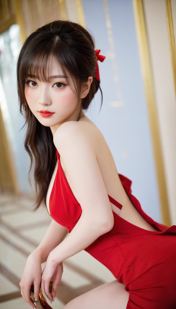 Tags: 21872187, SDXL
{"3": {"inputs": {"seed": 880045851940759, "steps": 32, "cfg": 7.95, "sampler_name": "dpmpp_2m", "scheduler": "karras", "denoise": 1.0, "model": ["27", 0], "positive": ["6", 0], "negative": ["7", 0], "latent_image": ["5", 0]}, "class_type": "KSampler"}, "4": {"inputs": {"ckpt_name": "helloworldxl.safetensors"}, "class_type": "CheckpointLoaderSimple"}, "5": {"inputs": {"width": 768, "height": 1344, "batch_size": 1}, "class_type": "EmptyLatentImage"}, "6": {"inputs": {"text": "18 year old girl, (japanese:0.98), (chinese:1.06), (ukrainian:1.12), (eyelashes:0.96), (temptress:1.06), (seductive facial expression:1.11), (blush:1.03), (sexy lips:1.06), (pale skin:1.01), (beautiful eyes:1.03), (detailed face:1.09), (seductive pose:1.04), (double eyelids:1.04), (idol:1.04), (slim:0.98), (perky ass:0.99), (exposed ass:1.13), (looking back:0.96), (sexy ass:1.01), (thigh gap:0.98), (wearing a low-cut red dress:1.07) at a ballroom, (soft lighting:1.00), (skin fuzz:1.07), (portra:1.04), (textured skin:1.03), (candid cinema:1.04), (detailed skin:1.00), (film:1.02), (natural looking skin:1.05), (RAW:1.00)", "clip": ["27", 1]}, "class_type": "CLIPTextEncode"}, "7": {"inputs": {"text": "(twisted:1.10), (watermark:1.06), (open mouth:1.13), (bad hands:1.11), (worst quality:1.09), (low resolution:1.08), (distorted:1.13)", "clip": ["27", 1]}, "class_type": "CLIPTextEncode"}, "8": {"inputs": {"samples": ["3", 0], "vae": ["4", 2]}, "class_type": "VAEDecode"}, "25": {"inputs": {"lora_name": "nudify_xl.safetensors", "strength_model": 0.12, "strength_clip": 0.22, "model": ["4", 0], "clip": ["4", 1]}, "class_type": "LoraLoader"}, "26": {"inputs": {"lora_name": "shirtlift_SDXL_v2.safetensors", "strength_model": 0.09, "strength_clip": 0.03, "model": ["25", 0], "clip": ["25", 1]}, "class_type": "LoraLoader"}, "27": {"inputs": {"lora_name": "PerfectEyesXL.safetensors", "strength_model": 0.14, "strength_clip": 0.12, "model": ["26", 0], "clip": ["26", 1]}, "class_type": "LoraLoader"}, "30": {"inputs": {"model_name": "4x_NMKD-Superscale-SP_178000_G.pth"}, "class_type": "UpscaleModelLoader"}, "31": {"inputs": {"upscale_model": ["30", 0], "image": ["8", 0]}, "class_type": "ImageUpscaleWithModel"}, "32": {"inputs": {"upscale_method": "lanczos", "scale_by": 0.5, "image": ["31", 0]}, "class_type": "ImageScaleBy"}, "33": {"inputs": {"pixels": ["32", 0], "vae": ["4", 2]}, "class_type": "VAEEncode"}, "34": {"inputs": {"seed": 880045851940759, "steps": 32, "cfg": 7.95, "sampler_name": "dpmpp_2m", "scheduler": "karras", "denoise": 0.3, "model": ["27", 0], "positive": ["6", 0], "negative": ["7", 0], "latent_image": ["33", 0]}, "class_type": "KSampler"}, "36": {"inputs": {"samples": ["34", 0], "vae": ["4", 2]}, "class_type": "VAEDecode"}, "39": {"inputs": {"filename_prefix": "comfyapi-1724820308016", "images": ["36", 0]}, "class_type": "SaveImage"}}