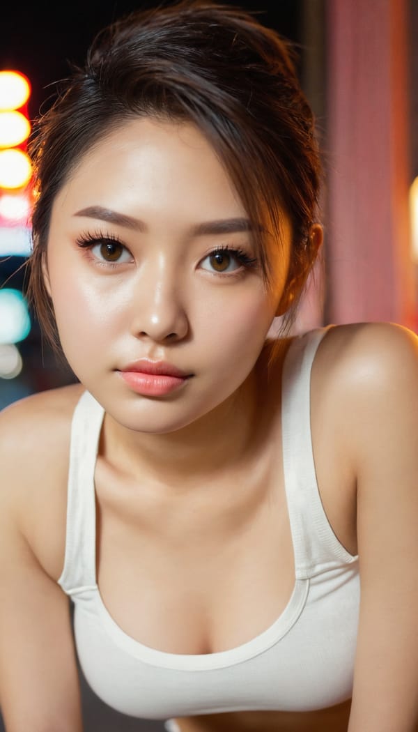 Tags: 21872187, SDXL
{"3": {"inputs": {"seed": 860364062969514, "steps": 64, "cfg": 6.45, "sampler_name": "dpmpp_2m", "scheduler": "karras", "denoise": 1.0, "model": ["27", 0], "positive": ["6", 0], "negative": ["7", 0], "latent_image": ["5", 0]}, "class_type": "KSampler"}, "4": {"inputs": {"ckpt_name": "juggernautxl.safetensors"}, "class_type": "CheckpointLoaderSimple"}, "5": {"inputs": {"width": 768, "height": 1344, "batch_size": 1}, "class_type": "EmptyLatentImage"}, "6": {"inputs": {"text": "26 year old girl, (temptress:1.09), (eyelashes:1.05), (detailed face:0.95), (seductive facial expression:1.14), (seductive pose:1.13), (double eyelids:1.00), (blush:1.04), (cute:0.95), (idol:0.95), (sexy lips:1.06), (beautiful eyes:1.14), (on all fours:1.13), (spreading ass cheeks:0.95), (from behind:1.12), (backboob:0.95), (white tanktop:1.14), busy street, (soft lighting:1.01), (natural looking skin:1.08), (textured skin:1.09), (portra:1.04), (detailed skin:1.03), (candid cinema:1.09), (film:1.07), (RAW:1.07), (skin fuzz:1.07)", "clip": ["27", 1]}, "class_type": "CLIPTextEncode"}, "7": {"inputs": {"text": "(open mouth:1.05), (twisted:1.07), (low resolution:1.10), (bad hands:1.08), (distorted:1.07), (worst quality:1.06), (watermark:1.11)", "clip": ["27", 1]}, "class_type": "CLIPTextEncode"}, "8": {"inputs": {"samples": ["3", 0], "vae": ["4", 2]}, "class_type": "VAEDecode"}, "25": {"inputs": {"lora_name": "nudify_xl.safetensors", "strength_model": 0.18, "strength_clip": 0.11, "model": ["4", 0], "clip": ["4", 1]}, "class_type": "LoraLoader"}, "26": {"inputs": {"lora_name": "shirtlift_SDXL_v2.safetensors", "strength_model": 0.19, "strength_clip": 0.11, "model": ["25", 0], "clip": ["25", 1]}, "class_type": "LoraLoader"}, "27": {"inputs": {"lora_name": "PerfectEyesXL.safetensors", "strength_model": 0.18, "strength_clip": 0.14, "model": ["26", 0], "clip": ["26", 1]}, "class_type": "LoraLoader"}, "30": {"inputs": {"model_name": "4x_NMKD-Superscale-SP_178000_G.pth"}, "class_type": "UpscaleModelLoader"}, "31": {"inputs": {"upscale_model": ["30", 0], "image": ["8", 0]}, "class_type": "ImageUpscaleWithModel"}, "32": {"inputs": {"upscale_method": "lanczos", "scale_by": 0.5, "image": ["31", 0]}, "class_type": "ImageScaleBy"}, "33": {"inputs": {"pixels": ["32", 0], "vae": ["4", 2]}, "class_type": "VAEEncode"}, "34": {"inputs": {"seed": 860364062969514, "steps": 64, "cfg": 6.45, "sampler_name": "dpmpp_2m", "scheduler": "karras", "denoise": 0.3, "model": ["27", 0], "positive": ["6", 0], "negative": ["7", 0], "latent_image": ["33", 0]}, "class_type": "KSampler"}, "36": {"inputs": {"samples": ["34", 0], "vae": ["4", 2]}, "class_type": "VAEDecode"}, "39": {"inputs": {"filename_prefix": "comfyapi-1714872298598", "images": ["36", 0]}, "class_type": "SaveImage"}}