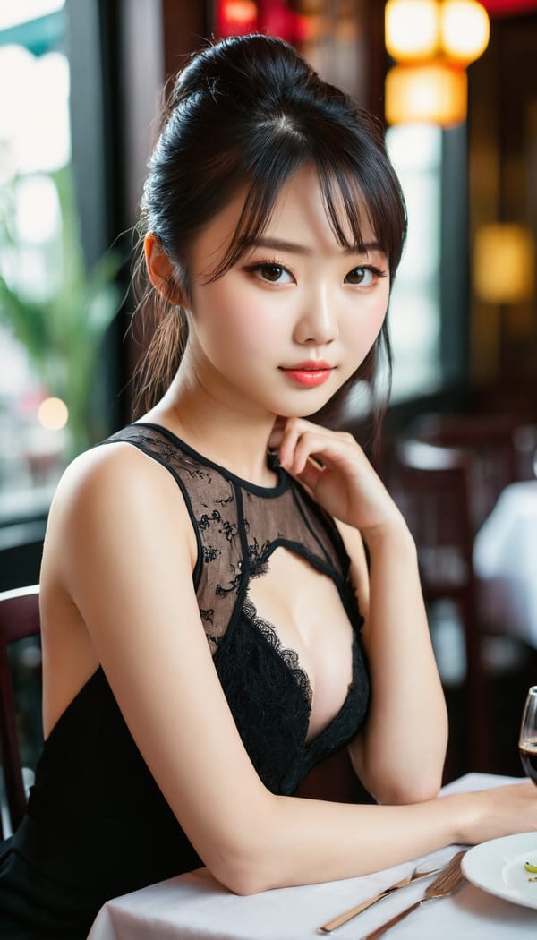 Tags: 21872187, SDXL
{"3": {"inputs": {"seed": 603032290645370, "steps": 32, "cfg": 7.33, "sampler_name": "dpmpp_2m", "scheduler": "karras", "denoise": 1.0, "model": ["27", 0], "positive": ["6", 0], "negative": ["7", 0], "latent_image": ["5", 0]}, "class_type": "KSampler"}, "4": {"inputs": {"ckpt_name": "juggernautxl.safetensors"}, "class_type": "CheckpointLoaderSimple"}, "5": {"inputs": {"width": 768, "height": 1344, "batch_size": 1}, "class_type": "EmptyLatentImage"}, "6": {"inputs": {"text": "21 year old girl, (chinese:1.11), (ukrainian:1.04), (beautiful eyes:1.08), (cute:1.04), (idol:0.97), (eyelashes:0.96), (blush:1.10), (seductive pose:1.08), (sexy lips:1.08), (seductive facial expression:1.03), (slim:1.13), (detailed face:1.03), (double eyelids:0.98), (in a seductive pose:0.95), (large perky breasts:0.95), (cleavage:1.08), (thigh gap:0.96), (wearing a little black dress:0.96) at a fine dining restaurant, (detailed skin:1.05), (natural looking skin:1.06), (skin fuzz:1.08), (textured skin:1.06), (film:1.02), (soft lighting:1.02), (candid cinema:1.07), (portra:1.05), (RAW:1.02)", "clip": ["27", 1]}, "class_type": "CLIPTextEncode"}, "7": {"inputs": {"text": "(watermark:1.08), (low resolution:1.11), (distorted:1.09), (bad hands:1.12), (worst quality:1.06), (twisted:1.12), (open mouth:1.09)", "clip": ["27", 1]}, "class_type": "CLIPTextEncode"}, "8": {"inputs": {"samples": ["3", 0], "vae": ["4", 2]}, "class_type": "VAEDecode"}, "25": {"inputs": {"lora_name": "nudify_xl.safetensors", "strength_model": 0.28, "strength_clip": 0.33, "model": ["4", 0], "clip": ["4", 1]}, "class_type": "LoraLoader"}, "26": {"inputs": {"lora_name": "shirtlift_SDXL_v2.safetensors", "strength_model": 0.16, "strength_clip": 0.12, "model": ["25", 0], "clip": ["25", 1]}, "class_type": "LoraLoader"}, "27": {"inputs": {"lora_name": "PerfectEyesXL.safetensors", "strength_model": 0.12, "strength_clip": 0.1, "model": ["26", 0], "clip": ["26", 1]}, "class_type": "LoraLoader"}, "30": {"inputs": {"model_name": "4x_NMKD-Superscale-SP_178000_G.pth"}, "class_type": "UpscaleModelLoader"}, "31": {"inputs": {"upscale_model": ["30", 0], "image": ["8", 0]}, "class_type": "ImageUpscaleWithModel"}, "32": {"inputs": {"upscale_method": "lanczos", "scale_by": 0.5, "image": ["31", 0]}, "class_type": "ImageScaleBy"}, "33": {"inputs": {"pixels": ["32", 0], "vae": ["4", 2]}, "class_type": "VAEEncode"}, "34": {"inputs": {"seed": 603032290645370, "steps": 32, "cfg": 7.33, "sampler_name": "dpmpp_2m", "scheduler": "karras", "denoise": 0.3, "model": ["27", 0], "positive": ["6", 0], "negative": ["7", 0], "latent_image": ["33", 0]}, "class_type": "KSampler"}, "36": {"inputs": {"samples": ["34", 0], "vae": ["4", 2]}, "class_type": "VAEDecode"}, "39": {"inputs": {"filename_prefix": "comfyapi-1714176169112", "images": ["36", 0]}, "class_type": "SaveImage"}}