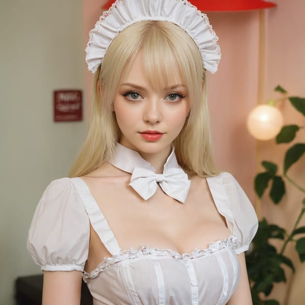 Tags: 21872187, SDXL
{"3": {"inputs": {"seed": 601282430978082, "steps": 32, "cfg": 6.12, "sampler_name": "dpmpp_2m", "scheduler": "karras", "denoise": 1.0, "model": ["27", 0], "positive": ["6", 0], "negative": ["7", 0], "latent_image": ["5", 0]}, "class_type": "KSampler"}, "4": {"inputs": {"ckpt_name": "juggernautxl.safetensors"}, "class_type": "CheckpointLoaderSimple"}, "5": {"inputs": {"width": 1024, "height": 1024, "batch_size": 1}, "class_type": "EmptyLatentImage"}, "6": {"inputs": {"text": "26 year old girl, (irish:0.95), (russian:1.11), (idol:1.07), (pale skin:1.04), (double eyelids:0.95), (seductive pose:1.07), (slim:1.12), (cute:1.09), (blush:0.97), (temptress:1.06), (sexy lips:1.09), (seductive facial expression:0.95), (eyelashes:0.96), (detailed face:1.10), (beautiful eyes:0.95), (in a seductive pose:1.11), (large perky breasts:0.99), (cleavage:0.95), (thigh gap:0.97), in a (skimpy maid costume:1.13) working at a maid cafe, choker, bowtie, headband, pleated skirt, (detailed skin:1.08), (RAW:1.02), (soft lighting:1.00), (textured skin:1.02), (candid cinema:1.03), (natural looking skin:1.01), (portra:1.04), (film:1.05), (skin fuzz:1.09)", "clip": ["27", 1]}, "class_type": "CLIPTextEncode"}, "7": {"inputs": {"text": "(watermark:1.06), (worst quality:1.12), (open mouth:1.06), (bad hands:1.08), (low resolution:1.10), (distorted:1.11), (twisted:1.11)", "clip": ["27", 1]}, "class_type": "CLIPTextEncode"}, "8": {"inputs": {"samples": ["3", 0], "vae": ["4", 2]}, "class_type": "VAEDecode"}, "25": {"inputs": {"lora_name": "nudify_xl.safetensors", "strength_model": 0.13, "strength_clip": 0.02, "model": ["4", 0], "clip": ["4", 1]}, "class_type": "LoraLoader"}, "26": {"inputs": {"lora_name": "shirtlift_SDXL_v2.safetensors", "strength_model": 0.06, "strength_clip": 0.07, "model": ["25", 0], "clip": ["25", 1]}, "class_type": "LoraLoader"}, "27": {"inputs": {"lora_name": "PerfectEyesXL.safetensors", "strength_model": 0.04, "strength_clip": 0.04, "model": ["26", 0], "clip": ["26", 1]}, "class_type": "LoraLoader"}, "30": {"inputs": {"model_name": "4x_NMKD-Superscale-SP_178000_G.pth"}, "class_type": "UpscaleModelLoader"}, "31": {"inputs": {"upscale_model": ["30", 0], "image": ["8", 0]}, "class_type": "ImageUpscaleWithModel"}, "32": {"inputs": {"upscale_method": "lanczos", "scale_by": 0.5, "image": ["31", 0]}, "class_type": "ImageScaleBy"}, "33": {"inputs": {"pixels": ["32", 0], "vae": ["4", 2]}, "class_type": "VAEEncode"}, "34": {"inputs": {"seed": 601282430978082, "steps": 32, "cfg": 6.12, "sampler_name": "dpmpp_2m", "scheduler": "karras", "denoise": 0.3, "model": ["27", 0], "positive": ["6", 0], "negative": ["7", 0], "latent_image": ["33", 0]}, "class_type": "KSampler"}, "36": {"inputs": {"samples": ["34", 0], "vae": ["4", 2]}, "class_type": "VAEDecode"}, "39": {"inputs": {"filename_prefix": "comfyapi-1724883469772", "images": ["36", 0]}, "class_type": "SaveImage"}}