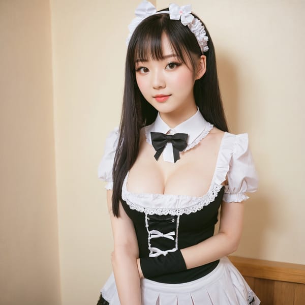 Tags: 21872187, SDXL
{"3": {"inputs": {"seed": 577995224021626, "steps": 32, "cfg": 6.44, "sampler_name": "dpmpp_2m", "scheduler": "karras", "denoise": 1.0, "model": ["27", 0], "positive": ["6", 0], "negative": ["7", 0], "latent_image": ["5", 0]}, "class_type": "KSampler"}, "4": {"inputs": {"ckpt_name": "juggernautxl.safetensors"}, "class_type": "CheckpointLoaderSimple"}, "5": {"inputs": {"width": 1024, "height": 1024, "batch_size": 1}, "class_type": "EmptyLatentImage"}, "6": {"inputs": {"text": "19 year old girl, (chinese:0.95), (temptress:0.98), (cute:1.12), (pale skin:0.98), (idol:0.95), (blush:1.12), (slim:1.08), (eyelashes:1.03), (sexy lips:0.95), (seductive facial expression:0.95), (seductive pose:1.09), (detailed face:1.04), (double eyelids:1.02), (beautiful eyes:1.00), (perky ass:1.13), (exposed ass:1.14), (looking back:1.01), (sexy ass:1.03), (thigh gap:1.05), in a (skimpy maid costume:1.04) working at a maid cafe, choker, bowtie, headband, pleated skirt, (candid cinema:1.06), (portra:1.06), (skin fuzz:1.03), (film:1.07), (RAW:1.09), (natural looking skin:1.03), (soft lighting:1.09), (detailed skin:1.02), (textured skin:1.00)", "clip": ["27", 1]}, "class_type": "CLIPTextEncode"}, "7": {"inputs": {"text": "(bad hands:1.05), (watermark:1.10), (worst quality:1.13), (low resolution:1.05), (open mouth:1.09), (distorted:1.14), (twisted:1.13)", "clip": ["27", 1]}, "class_type": "CLIPTextEncode"}, "8": {"inputs": {"samples": ["3", 0], "vae": ["4", 2]}, "class_type": "VAEDecode"}, "25": {"inputs": {"lora_name": "nudify_xl.safetensors", "strength_model": 0.15, "strength_clip": 0.07, "model": ["4", 0], "clip": ["4", 1]}, "class_type": "LoraLoader"}, "26": {"inputs": {"lora_name": "shirtlift_SDXL_v2.safetensors", "strength_model": 0.01, "strength_clip": 0.11, "model": ["25", 0], "clip": ["25", 1]}, "class_type": "LoraLoader"}, "27": {"inputs": {"lora_name": "PerfectEyesXL.safetensors", "strength_model": 0.03, "strength_clip": 0.07, "model": ["26", 0], "clip": ["26", 1]}, "class_type": "LoraLoader"}, "30": {"inputs": {"model_name": "4x_NMKD-Superscale-SP_178000_G.pth"}, "class_type": "UpscaleModelLoader"}, "31": {"inputs": {"upscale_model": ["30", 0], "image": ["8", 0]}, "class_type": "ImageUpscaleWithModel"}, "32": {"inputs": {"upscale_method": "lanczos", "scale_by": 0.5, "image": ["31", 0]}, "class_type": "ImageScaleBy"}, "33": {"inputs": {"pixels": ["32", 0], "vae": ["4", 2]}, "class_type": "VAEEncode"}, "34": {"inputs": {"seed": 577995224021626, "steps": 32, "cfg": 6.44, "sampler_name": "dpmpp_2m", "scheduler": "karras", "denoise": 0.3, "model": ["27", 0], "positive": ["6", 0], "negative": ["7", 0], "latent_image": ["33", 0]}, "class_type": "KSampler"}, "36": {"inputs": {"samples": ["34", 0], "vae": ["4", 2]}, "class_type": "VAEDecode"}, "39": {"inputs": {"filename_prefix": "comfyapi-1727000824013", "images": ["36", 0]}, "class_type": "SaveImage"}}