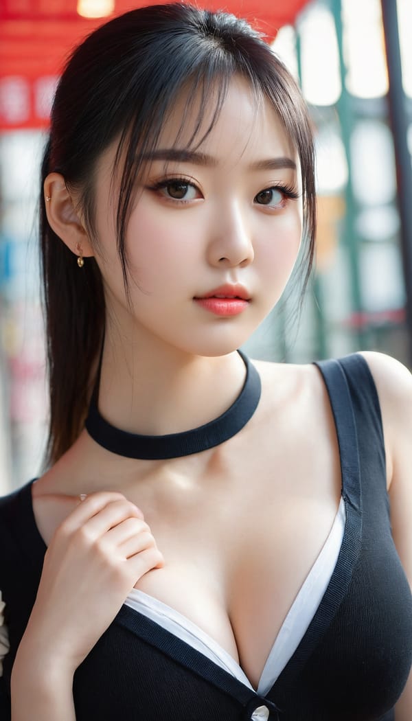 Tags: 21872187, SDXL
{"3": {"inputs": {"seed": 111053206535660, "steps": 64, "cfg": 6.79, "sampler_name": "dpmpp_2m", "scheduler": "karras", "denoise": 1.0, "model": ["27", 0], "positive": ["6", 0], "negative": ["7", 0], "latent_image": ["5", 0]}, "class_type": "KSampler"}, "4": {"inputs": {"ckpt_name": "juggernautxl.safetensors"}, "class_type": "CheckpointLoaderSimple"}, "5": {"inputs": {"width": 768, "height": 1344, "batch_size": 1}, "class_type": "EmptyLatentImage"}, "6": {"inputs": {"text": "26 year old girl, (chinese:0.99), (russian:1.10), (sexy lips:0.96), (seductive facial expression:1.01), (slim:1.09), (pale skin:1.12), (detailed face:1.02), (double eyelids:1.02), (temptress:1.10), (blush:0.95), (idol:1.02), (eyelashes:1.07), (cute:1.10), (beautiful eyes:1.05), (seductive pose:1.12), (in a seductive pose:1.03), (large perky breasts:1.11), (cleavage:0.99), (thigh gap:1.14), (school uniform:1.01), choker, busy street, (textured skin:1.08), (detailed skin:1.05), (skin fuzz:1.03), (soft lighting:1.02), (natural looking skin:1.02), (candid cinema:1.08), (RAW:1.04), (film:1.05), (portra:1.07)", "clip": ["27", 1]}, "class_type": "CLIPTextEncode"}, "7": {"inputs": {"text": "(worst quality:1.05), (bad hands:1.14), (open mouth:1.05), (watermark:1.05), (distorted:1.10), (low resolution:1.11), (twisted:1.13)", "clip": ["27", 1]}, "class_type": "CLIPTextEncode"}, "8": {"inputs": {"samples": ["3", 0], "vae": ["4", 2]}, "class_type": "VAEDecode"}, "25": {"inputs": {"lora_name": "nudify_xl.safetensors", "strength_model": 0.12, "strength_clip": 0.17, "model": ["4", 0], "clip": ["4", 1]}, "class_type": "LoraLoader"}, "26": {"inputs": {"lora_name": "shirtlift_SDXL_v2.safetensors", "strength_model": 0.04, "strength_clip": 0.19, "model": ["25", 0], "clip": ["25", 1]}, "class_type": "LoraLoader"}, "27": {"inputs": {"lora_name": "PerfectEyesXL.safetensors", "strength_model": 0.04, "strength_clip": 0.14, "model": ["26", 0], "clip": ["26", 1]}, "class_type": "LoraLoader"}, "30": {"inputs": {"model_name": "4x_NMKD-Superscale-SP_178000_G.pth"}, "class_type": "UpscaleModelLoader"}, "31": {"inputs": {"upscale_model": ["30", 0], "image": ["8", 0]}, "class_type": "ImageUpscaleWithModel"}, "32": {"inputs": {"upscale_method": "lanczos", "scale_by": 0.5, "image": ["31", 0]}, "class_type": "ImageScaleBy"}, "33": {"inputs": {"pixels": ["32", 0], "vae": ["4", 2]}, "class_type": "VAEEncode"}, "34": {"inputs": {"seed": 111053206535660, "steps": 64, "cfg": 6.79, "sampler_name": "dpmpp_2m", "scheduler": "karras", "denoise": 0.3, "model": ["27", 0], "positive": ["6", 0], "negative": ["7", 0], "latent_image": ["33", 0]}, "class_type": "KSampler"}, "36": {"inputs": {"samples": ["34", 0], "vae": ["4", 2]}, "class_type": "VAEDecode"}, "39": {"inputs": {"filename_prefix": "comfyapi-1716203868174", "images": ["36", 0]}, "class_type": "SaveImage"}}