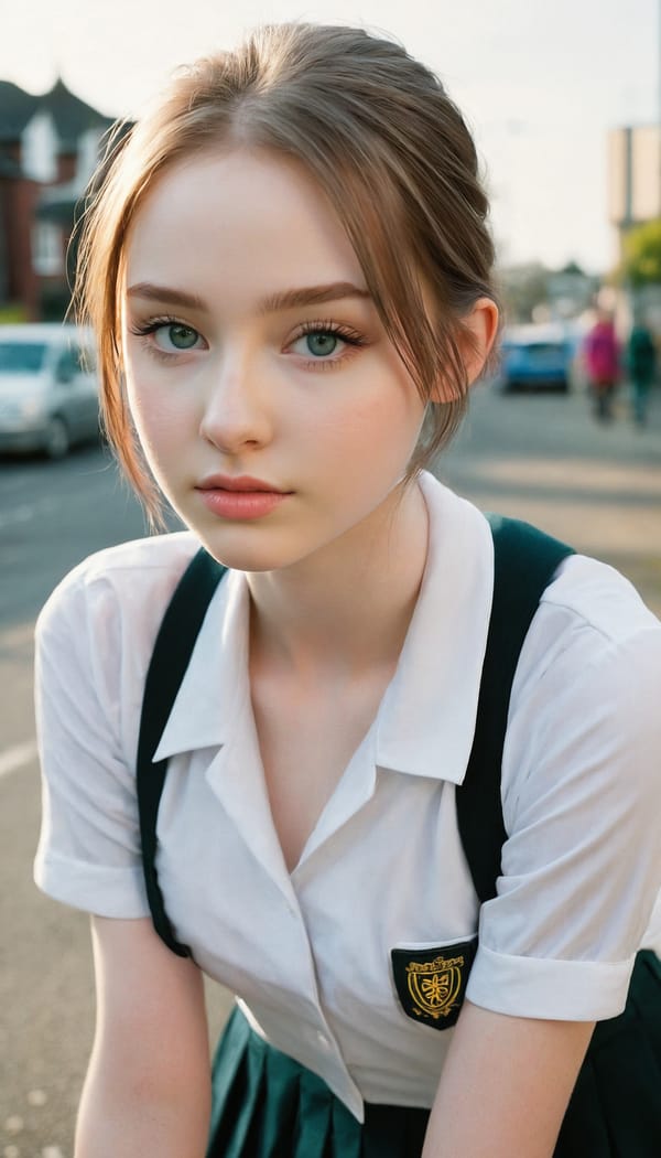 Tags: 21872187, SDXL
{"3": {"inputs": {"seed": 337174952850126, "steps": 64, "cfg": 5.81, "sampler_name": "dpmpp_2m", "scheduler": "karras", "denoise": 1.0, "model": ["27", 0], "positive": ["6", 0], "negative": ["7", 0], "latent_image": ["5", 0]}, "class_type": "KSampler"}, "4": {"inputs": {"ckpt_name": "juggernautxl.safetensors"}, "class_type": "CheckpointLoaderSimple"}, "5": {"inputs": {"width": 768, "height": 1344, "batch_size": 1}, "class_type": "EmptyLatentImage"}, "6": {"inputs": {"text": "18 year old girl, (irish:1.05), (seductive pose:1.00), (beautiful eyes:1.03), (seductive facial expression:1.09), (eyelashes:1.11), (cute:1.13), (temptress:1.08), (idol:0.99), (slim:0.98), (double eyelids:0.96), (sexy lips:1.11), (blush:1.05), (pale skin:1.12), (detailed face:1.02), (on all fours:1.10), (spreading ass cheeks:0.98), (from behind:1.09), (backboob:0.95), (school uniform:1.14), choker, busy street, (skin fuzz:1.05), (detailed skin:1.06), (film:1.05), (RAW:1.03), (natural looking skin:1.02), (textured skin:1.05), (portra:1.06), (candid cinema:1.02), (soft lighting:1.04)", "clip": ["27", 1]}, "class_type": "CLIPTextEncode"}, "7": {"inputs": {"text": "(low resolution:1.05), (bad hands:1.10), (open mouth:1.11), (watermark:1.08), (twisted:1.06), (distorted:1.10), (worst quality:1.14)", "clip": ["27", 1]}, "class_type": "CLIPTextEncode"}, "8": {"inputs": {"samples": ["3", 0], "vae": ["4", 2]}, "class_type": "VAEDecode"}, "25": {"inputs": {"lora_name": "nudify_xl.safetensors", "strength_model": 0.25, "strength_clip": 0.05, "model": ["4", 0], "clip": ["4", 1]}, "class_type": "LoraLoader"}, "26": {"inputs": {"lora_name": "shirtlift_SDXL_v2.safetensors", "strength_model": 0.02, "strength_clip": 0.11, "model": ["25", 0], "clip": ["25", 1]}, "class_type": "LoraLoader"}, "27": {"inputs": {"lora_name": "PerfectEyesXL.safetensors", "strength_model": 0.14, "strength_clip": 0.08, "model": ["26", 0], "clip": ["26", 1]}, "class_type": "LoraLoader"}, "30": {"inputs": {"model_name": "4x_NMKD-Superscale-SP_178000_G.pth"}, "class_type": "UpscaleModelLoader"}, "31": {"inputs": {"upscale_model": ["30", 0], "image": ["8", 0]}, "class_type": "ImageUpscaleWithModel"}, "32": {"inputs": {"upscale_method": "lanczos", "scale_by": 0.5, "image": ["31", 0]}, "class_type": "ImageScaleBy"}, "33": {"inputs": {"pixels": ["32", 0], "vae": ["4", 2]}, "class_type": "VAEEncode"}, "34": {"inputs": {"seed": 337174952850126, "steps": 64, "cfg": 5.81, "sampler_name": "dpmpp_2m", "scheduler": "karras", "denoise": 0.3, "model": ["27", 0], "positive": ["6", 0], "negative": ["7", 0], "latent_image": ["33", 0]}, "class_type": "KSampler"}, "36": {"inputs": {"samples": ["34", 0], "vae": ["4", 2]}, "class_type": "VAEDecode"}, "39": {"inputs": {"filename_prefix": "comfyapi-1713248947253", "images": ["36", 0]}, "class_type": "SaveImage"}}