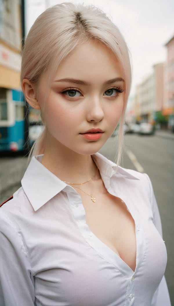 Tags: 21872187, SDXL
{"3": {"inputs": {"seed": 571234162686433, "steps": 32, "cfg": 7.29, "sampler_name": "dpmpp_2m", "scheduler": "karras", "denoise": 1.0, "model": ["27", 0], "positive": ["6", 0], "negative": ["7", 0], "latent_image": ["5", 0]}, "class_type": "KSampler"}, "4": {"inputs": {"ckpt_name": "juggernautxl.safetensors"}, "class_type": "CheckpointLoaderSimple"}, "5": {"inputs": {"width": 768, "height": 1344, "batch_size": 1}, "class_type": "EmptyLatentImage"}, "6": {"inputs": {"text": "20 year old girl, (russian:1.01), (temptress:0.98), (blush:1.07), (seductive facial expression:1.05), (beautiful eyes:1.04), (slim:1.06), (double eyelids:1.08), (eyelashes:0.97), (idol:1.05), (detailed face:0.95), (seductive pose:1.02), (pale skin:0.95), (sexy lips:1.12), (in a seductive pose:1.05), (large perky breasts:1.01), (cleavage:1.09), (thigh gap:1.07), (school uniform:1.11), choker, busy street, (RAW:1.01), (candid cinema:1.03), (detailed skin:1.04), (natural looking skin:1.08), (portra:1.04), (skin fuzz:1.05), (soft lighting:1.03), (film:1.05), (textured skin:1.05)", "clip": ["27", 1]}, "class_type": "CLIPTextEncode"}, "7": {"inputs": {"text": "(distorted:1.09), (watermark:1.08), (low resolution:1.10), (twisted:1.10), (bad hands:1.08), (worst quality:1.12), (open mouth:1.13)", "clip": ["27", 1]}, "class_type": "CLIPTextEncode"}, "8": {"inputs": {"samples": ["3", 0], "vae": ["4", 2]}, "class_type": "VAEDecode"}, "25": {"inputs": {"lora_name": "nudify_xl.safetensors", "strength_model": 0.23, "strength_clip": 0.11, "model": ["4", 0], "clip": ["4", 1]}, "class_type": "LoraLoader"}, "26": {"inputs": {"lora_name": "shirtlift_SDXL_v2.safetensors", "strength_model": 0.13, "strength_clip": 0.01, "model": ["25", 0], "clip": ["25", 1]}, "class_type": "LoraLoader"}, "27": {"inputs": {"lora_name": "PerfectEyesXL.safetensors", "strength_model": 0.15, "strength_clip": 0.18, "model": ["26", 0], "clip": ["26", 1]}, "class_type": "LoraLoader"}, "30": {"inputs": {"model_name": "4x_NMKD-Superscale-SP_178000_G.pth"}, "class_type": "UpscaleModelLoader"}, "31": {"inputs": {"upscale_model": ["30", 0], "image": ["8", 0]}, "class_type": "ImageUpscaleWithModel"}, "32": {"inputs": {"upscale_method": "lanczos", "scale_by": 0.5, "image": ["31", 0]}, "class_type": "ImageScaleBy"}, "33": {"inputs": {"pixels": ["32", 0], "vae": ["4", 2]}, "class_type": "VAEEncode"}, "34": {"inputs": {"seed": 571234162686433, "steps": 32, "cfg": 7.29, "sampler_name": "dpmpp_2m", "scheduler": "karras", "denoise": 0.3, "model": ["27", 0], "positive": ["6", 0], "negative": ["7", 0], "latent_image": ["33", 0]}, "class_type": "KSampler"}, "36": {"inputs": {"samples": ["34", 0], "vae": ["4", 2]}, "class_type": "VAEDecode"}, "39": {"inputs": {"filename_prefix": "comfyapi-1724170685997", "images": ["36", 0]}, "class_type": "SaveImage"}}