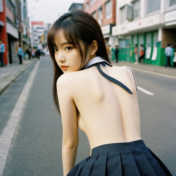 Tags: 21872187, SDXL
{"3": {"inputs": {"seed": 648599877112487, "steps": 64, "cfg": 5.6, "sampler_name": "dpmpp_2m", "scheduler": "karras", "denoise": 1.0, "model": ["27", 0], "positive": ["6", 0], "negative": ["7", 0], "latent_image": ["5", 0]}, "class_type": "KSampler"}, "4": {"inputs": {"ckpt_name": "helloworldxl.safetensors"}, "class_type": "CheckpointLoaderSimple"}, "5": {"inputs": {"width": 1024, "height": 1024, "batch_size": 1}, "class_type": "EmptyLatentImage"}, "6": {"inputs": {"text": "24 year old girl, (korean:1.08), (irish:1.12), (idol:0.98), (slim:0.96), (detailed face:0.97), (blush:0.95), (pale skin:0.99), (beautiful eyes:1.14), (seductive pose:0.96), (eyelashes:0.97), (double eyelids:0.97), (cute:1.03), (seductive facial expression:1.12), (temptress:1.01), (sexy lips:0.95), (on all fours:1.12), (spreading ass cheeks:1.04), (from behind:0.97), (backboob:1.08), (school uniform:0.99), choker, busy street, (film:1.03), (candid cinema:1.02), (RAW:1.02), (soft lighting:1.07), (textured skin:1.04), (skin fuzz:1.07), (detailed skin:1.02), (natural looking skin:1.07), (portra:1.00)", "clip": ["27", 1]}, "class_type": "CLIPTextEncode"}, "7": {"inputs": {"text": "(low resolution:1.10), (watermark:1.07), (bad hands:1.14), (worst quality:1.08), (twisted:1.13), (open mouth:1.13), (distorted:1.09)", "clip": ["27", 1]}, "class_type": "CLIPTextEncode"}, "8": {"inputs": {"samples": ["3", 0], "vae": ["4", 2]}, "class_type": "VAEDecode"}, "25": {"inputs": {"lora_name": "nudify_xl.safetensors", "strength_model": 0.1, "strength_clip": 0.14, "model": ["4", 0], "clip": ["4", 1]}, "class_type": "LoraLoader"}, "26": {"inputs": {"lora_name": "shirtlift_SDXL_v2.safetensors", "strength_model": 0.04, "strength_clip": 0.12, "model": ["25", 0], "clip": ["25", 1]}, "class_type": "LoraLoader"}, "27": {"inputs": {"lora_name": "PerfectEyesXL.safetensors", "strength_model": 0.19, "strength_clip": 0.06, "model": ["26", 0], "clip": ["26", 1]}, "class_type": "LoraLoader"}, "30": {"inputs": {"model_name": "4x_NMKD-Superscale-SP_178000_G.pth"}, "class_type": "UpscaleModelLoader"}, "31": {"inputs": {"upscale_model": ["30", 0], "image": ["8", 0]}, "class_type": "ImageUpscaleWithModel"}, "32": {"inputs": {"upscale_method": "lanczos", "scale_by": 0.5, "image": ["31", 0]}, "class_type": "ImageScaleBy"}, "33": {"inputs": {"pixels": ["32", 0], "vae": ["4", 2]}, "class_type": "VAEEncode"}, "34": {"inputs": {"seed": 648599877112487, "steps": 64, "cfg": 5.6, "sampler_name": "dpmpp_2m", "scheduler": "karras", "denoise": 0.3, "model": ["27", 0], "positive": ["6", 0], "negative": ["7", 0], "latent_image": ["33", 0]}, "class_type": "KSampler"}, "36": {"inputs": {"samples": ["34", 0], "vae": ["4", 2]}, "class_type": "VAEDecode"}, "39": {"inputs": {"filename_prefix": "comfyapi-1725047138063", "images": ["36", 0]}, "class_type": "SaveImage"}}