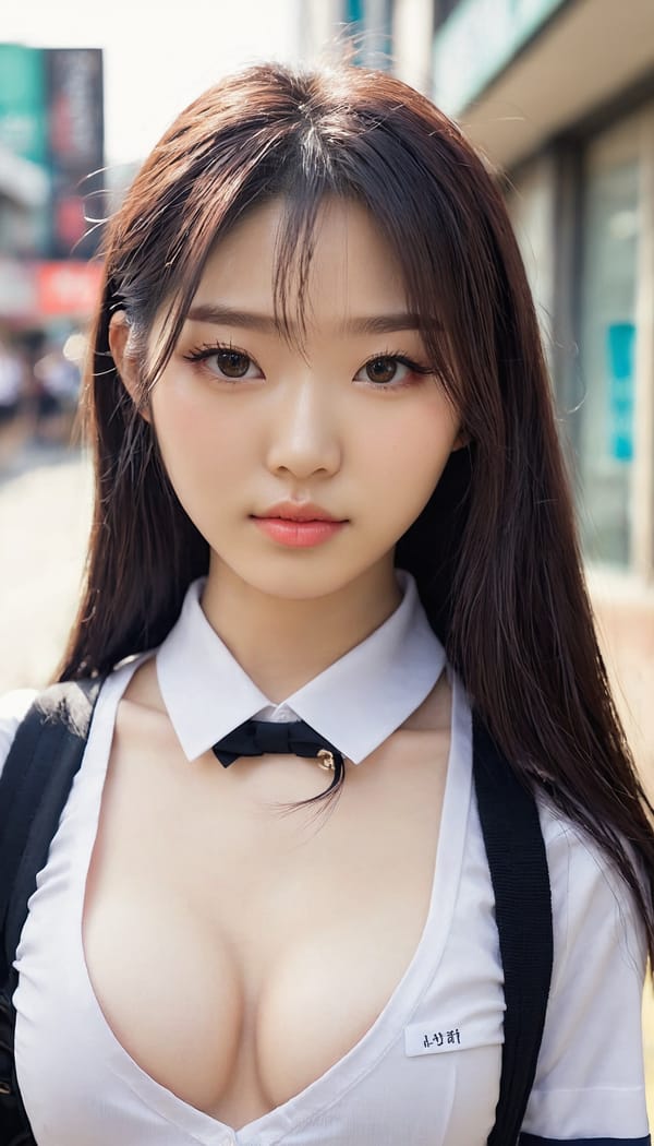 Tags: 21872187, SDXL
{"3": {"inputs": {"seed": 216706652747798, "steps": 64, "cfg": 5.88, "sampler_name": "dpmpp_2m", "scheduler": "karras", "denoise": 1.0, "model": ["27", 0], "positive": ["6", 0], "negative": ["7", 0], "latent_image": ["5", 0]}, "class_type": "KSampler"}, "4": {"inputs": {"ckpt_name": "juggernautxl.safetensors"}, "class_type": "CheckpointLoaderSimple"}, "5": {"inputs": {"width": 768, "height": 1344, "batch_size": 1}, "class_type": "EmptyLatentImage"}, "6": {"inputs": {"text": "26 year old girl, (korean:1.04), (detailed face:1.04), (blush:1.12), (idol:1.02), (seductive facial expression:0.96), (cute:1.05), (double eyelids:1.04), (slim:1.01), (eyelashes:1.07), (seductive pose:0.98), (pale skin:1.11), (beautiful eyes:0.98), (sexy lips:1.06), (temptress:1.01), (perky ass:1.06), (exposed ass:1.06), (looking back:0.95), (sexy ass:1.02), (thigh gap:1.12), (school uniform:1.04), choker, busy street, (portra:1.06), (detailed skin:1.09), (soft lighting:1.02), (textured skin:1.00), (natural looking skin:1.06), (skin fuzz:1.02), (film:1.00), (candid cinema:1.08), (RAW:1.05)", "clip": ["27", 1]}, "class_type": "CLIPTextEncode"}, "7": {"inputs": {"text": "(open mouth:1.10), (low resolution:1.05), (bad hands:1.10), (worst quality:1.12), (distorted:1.07), (twisted:1.09), (watermark:1.10)", "clip": ["27", 1]}, "class_type": "CLIPTextEncode"}, "8": {"inputs": {"samples": ["3", 0], "vae": ["4", 2]}, "class_type": "VAEDecode"}, "25": {"inputs": {"lora_name": "nudify_xl.safetensors", "strength_model": 0.16, "strength_clip": 0.34, "model": ["4", 0], "clip": ["4", 1]}, "class_type": "LoraLoader"}, "26": {"inputs": {"lora_name": "shirtlift_SDXL_v2.safetensors", "strength_model": 0.08, "strength_clip": 0.08, "model": ["25", 0], "clip": ["25", 1]}, "class_type": "LoraLoader"}, "27": {"inputs": {"lora_name": "PerfectEyesXL.safetensors", "strength_model": 0.18, "strength_clip": 0.09, "model": ["26", 0], "clip": ["26", 1]}, "class_type": "LoraLoader"}, "30": {"inputs": {"model_name": "4x_NMKD-Superscale-SP_178000_G.pth"}, "class_type": "UpscaleModelLoader"}, "31": {"inputs": {"upscale_model": ["30", 0], "image": ["8", 0]}, "class_type": "ImageUpscaleWithModel"}, "32": {"inputs": {"upscale_method": "lanczos", "scale_by": 0.5, "image": ["31", 0]}, "class_type": "ImageScaleBy"}, "33": {"inputs": {"pixels": ["32", 0], "vae": ["4", 2]}, "class_type": "VAEEncode"}, "34": {"inputs": {"seed": 216706652747798, "steps": 64, "cfg": 5.88, "sampler_name": "dpmpp_2m", "scheduler": "karras", "denoise": 0.3, "model": ["27", 0], "positive": ["6", 0], "negative": ["7", 0], "latent_image": ["33", 0]}, "class_type": "KSampler"}, "36": {"inputs": {"samples": ["34", 0], "vae": ["4", 2]}, "class_type": "VAEDecode"}, "39": {"inputs": {"filename_prefix": "comfyapi-1719008379443", "images": ["36", 0]}, "class_type": "SaveImage"}}