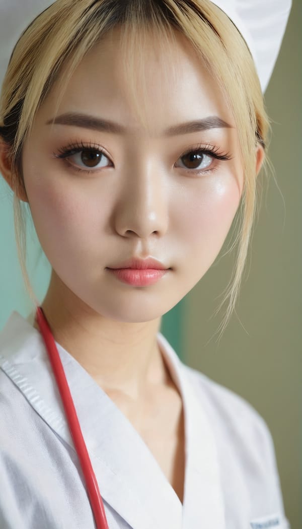 Tags: 21872187, SDXL
{"3": {"inputs": {"seed": 557053550166939, "steps": 64, "cfg": 5.55, "sampler_name": "dpmpp_2m", "scheduler": "karras", "denoise": 1.0, "model": ["27", 0], "positive": ["6", 0], "negative": ["7", 0], "latent_image": ["5", 0]}, "class_type": "KSampler"}, "4": {"inputs": {"ckpt_name": "juggernautxl.safetensors"}, "class_type": "CheckpointLoaderSimple"}, "5": {"inputs": {"width": 768, "height": 1344, "batch_size": 1}, "class_type": "EmptyLatentImage"}, "6": {"inputs": {"text": "21 year old girl, (japanese:1.03), (blush:1.04), (detailed face:0.99), (pale skin:1.00), (sexy lips:1.06), (seductive pose:1.11), (cute:1.14), (idol:0.98), (temptress:1.02), (eyelashes:1.03), (slim:1.03), (seductive facial expression:0.99), (beautiful eyes:0.95), (in a seductive pose:1.00), (large perky breasts:0.97), (cleavage:1.04), (thigh gap:1.14), (nurse in uniform:1.01) working in a hospital ward, (film:1.08), (portra:1.01), (textured skin:1.06), (candid cinema:1.09), (natural looking skin:1.04), (RAW:1.04), (detailed skin:1.03), (skin fuzz:1.01), (soft lighting:1.05)", "clip": ["27", 1]}, "class_type": "CLIPTextEncode"}, "7": {"inputs": {"text": "(bad hands:1.13), (low resolution:1.11), (distorted:1.07), (open mouth:1.09), (watermark:1.08), (twisted:1.09), (worst quality:1.12)", "clip": ["27", 1]}, "class_type": "CLIPTextEncode"}, "8": {"inputs": {"samples": ["3", 0], "vae": ["4", 2]}, "class_type": "VAEDecode"}, "25": {"inputs": {"lora_name": "nudify_xl.safetensors", "strength_model": 0.15, "strength_clip": 0.2, "model": ["4", 0], "clip": ["4", 1]}, "class_type": "LoraLoader"}, "26": {"inputs": {"lora_name": "shirtlift_SDXL_v2.safetensors", "strength_model": 0.01, "strength_clip": 0.06, "model": ["25", 0], "clip": ["25", 1]}, "class_type": "LoraLoader"}, "27": {"inputs": {"lora_name": "PerfectEyesXL.safetensors", "strength_model": 0.06, "strength_clip": 0.06, "model": ["26", 0], "clip": ["26", 1]}, "class_type": "LoraLoader"}, "30": {"inputs": {"model_name": "4x_NMKD-Superscale-SP_178000_G.pth"}, "class_type": "UpscaleModelLoader"}, "31": {"inputs": {"upscale_model": ["30", 0], "image": ["8", 0]}, "class_type": "ImageUpscaleWithModel"}, "32": {"inputs": {"upscale_method": "lanczos", "scale_by": 0.5, "image": ["31", 0]}, "class_type": "ImageScaleBy"}, "33": {"inputs": {"pixels": ["32", 0], "vae": ["4", 2]}, "class_type": "VAEEncode"}, "34": {"inputs": {"seed": 557053550166939, "steps": 64, "cfg": 5.55, "sampler_name": "dpmpp_2m", "scheduler": "karras", "denoise": 0.3, "model": ["27", 0], "positive": ["6", 0], "negative": ["7", 0], "latent_image": ["33", 0]}, "class_type": "KSampler"}, "36": {"inputs": {"samples": ["34", 0], "vae": ["4", 2]}, "class_type": "VAEDecode"}, "39": {"inputs": {"filename_prefix": "comfyapi-1719040463568", "images": ["36", 0]}, "class_type": "SaveImage"}}