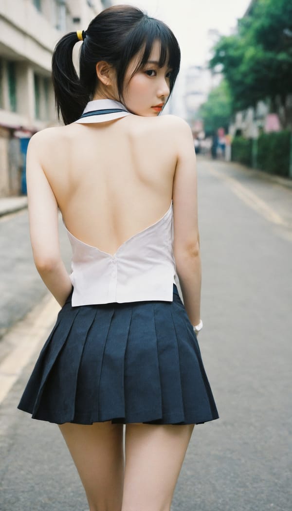 Tags: 21872187, SDXL
{"3": {"inputs": {"seed": 544731473778632, "steps": 32, "cfg": 5.26, "sampler_name": "dpmpp_2m", "scheduler": "karras", "denoise": 1.0, "model": ["27", 0], "positive": ["6", 0], "negative": ["7", 0], "latent_image": ["5", 0]}, "class_type": "KSampler"}, "4": {"inputs": {"ckpt_name": "helloworldxl.safetensors"}, "class_type": "CheckpointLoaderSimple"}, "5": {"inputs": {"width": 768, "height": 1344, "batch_size": 1}, "class_type": "EmptyLatentImage"}, "6": {"inputs": {"text": "27 year old girl, (chinese:1.08), (eyelashes:1.09), (sexy lips:0.96), (cute:1.00), (double eyelids:1.05), (slim:1.07), (idol:1.02), (seductive facial expression:1.11), (beautiful eyes:1.11), (seductive pose:1.12), (blush:1.09), (detailed face:1.11), (pale skin:1.11), (temptress:0.97), (on all fours:0.98), (spreading ass cheeks:1.08), (from behind:1.00), (backboob:1.00), (school uniform:1.12), choker, busy street, (film:1.01), (RAW:1.04), (soft lighting:1.02), (skin fuzz:1.05), (natural looking skin:1.04), (detailed skin:1.08), (portra:1.02), (candid cinema:1.04), (textured skin:1.04)", "clip": ["27", 1]}, "class_type": "CLIPTextEncode"}, "7": {"inputs": {"text": "(low resolution:1.12), (open mouth:1.13), (twisted:1.13), (watermark:1.13), (bad hands:1.09), (distorted:1.07), (worst quality:1.06)", "clip": ["27", 1]}, "class_type": "CLIPTextEncode"}, "8": {"inputs": {"samples": ["3", 0], "vae": ["4", 2]}, "class_type": "VAEDecode"}, "25": {"inputs": {"lora_name": "nudify_xl.safetensors", "strength_model": 0.16, "strength_clip": 0.23, "model": ["4", 0], "clip": ["4", 1]}, "class_type": "LoraLoader"}, "26": {"inputs": {"lora_name": "shirtlift_SDXL_v2.safetensors", "strength_model": 0.03, "strength_clip": 0.04, "model": ["25", 0], "clip": ["25", 1]}, "class_type": "LoraLoader"}, "27": {"inputs": {"lora_name": "PerfectEyesXL.safetensors", "strength_model": 0.11, "strength_clip": 0.02, "model": ["26", 0], "clip": ["26", 1]}, "class_type": "LoraLoader"}, "30": {"inputs": {"model_name": "4x_NMKD-Superscale-SP_178000_G.pth"}, "class_type": "UpscaleModelLoader"}, "31": {"inputs": {"upscale_model": ["30", 0], "image": ["8", 0]}, "class_type": "ImageUpscaleWithModel"}, "32": {"inputs": {"upscale_method": "lanczos", "scale_by": 0.5, "image": ["31", 0]}, "class_type": "ImageScaleBy"}, "33": {"inputs": {"pixels": ["32", 0], "vae": ["4", 2]}, "class_type": "VAEEncode"}, "34": {"inputs": {"seed": 544731473778632, "steps": 32, "cfg": 5.26, "sampler_name": "dpmpp_2m", "scheduler": "karras", "denoise": 0.3, "model": ["27", 0], "positive": ["6", 0], "negative": ["7", 0], "latent_image": ["33", 0]}, "class_type": "KSampler"}, "36": {"inputs": {"samples": ["34", 0], "vae": ["4", 2]}, "class_type": "VAEDecode"}, "39": {"inputs": {"filename_prefix": "comfyapi-1723805062720", "images": ["36", 0]}, "class_type": "SaveImage"}}