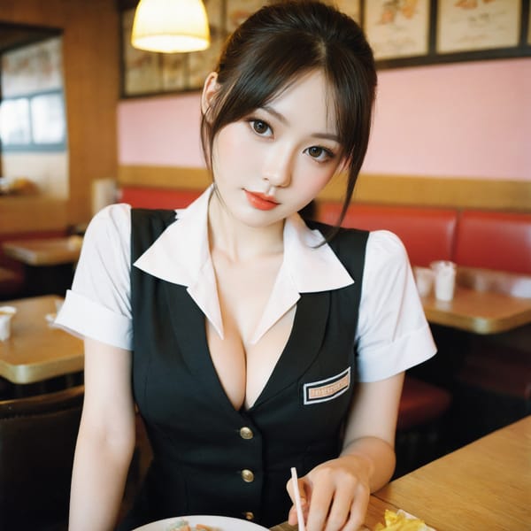 Tags: 21872187, SDXL
{"3": {"inputs": {"seed": 969777803139302, "steps": 64, "cfg": 5.8, "sampler_name": "dpmpp_2m", "scheduler": "karras", "denoise": 1.0, "model": ["27", 0], "positive": ["6", 0], "negative": ["7", 0], "latent_image": ["5", 0]}, "class_type": "KSampler"}, "4": {"inputs": {"ckpt_name": "helloworldxl.safetensors"}, "class_type": "CheckpointLoaderSimple"}, "5": {"inputs": {"width": 1024, "height": 1024, "batch_size": 1}, "class_type": "EmptyLatentImage"}, "6": {"inputs": {"text": "28 year old girl, (sexy lips:1.09), (cute:1.03), (idol:1.10), (eyelashes:0.98), (double eyelids:1.11), (pale skin:1.00), (seductive pose:1.04), (temptress:1.06), (slim:1.13), (blush:1.13), (beautiful eyes:1.14), (seductive facial expression:1.01), (detailed face:1.06), (in a seductive pose:1.02), (large perky breasts:1.03), (cleavage:1.03), (thigh gap:1.04), (a waitress in uniform:1.13) working at a restaurant, (natural looking skin:1.02), (soft lighting:1.03), (film:1.09), (skin fuzz:1.04), (candid cinema:1.05), (portra:1.04), (textured skin:1.01), (detailed skin:1.00), (RAW:1.05)", "clip": ["27", 1]}, "class_type": "CLIPTextEncode"}, "7": {"inputs": {"text": "(low resolution:1.08), (watermark:1.11), (twisted:1.09), (distorted:1.14), (bad hands:1.13), (worst quality:1.05), (open mouth:1.12)", "clip": ["27", 1]}, "class_type": "CLIPTextEncode"}, "8": {"inputs": {"samples": ["3", 0], "vae": ["4", 2]}, "class_type": "VAEDecode"}, "25": {"inputs": {"lora_name": "nudify_xl.safetensors", "strength_model": 0.24, "strength_clip": 0.19, "model": ["4", 0], "clip": ["4", 1]}, "class_type": "LoraLoader"}, "26": {"inputs": {"lora_name": "shirtlift_SDXL_v2.safetensors", "strength_model": 0.01, "strength_clip": 0.14, "model": ["25", 0], "clip": ["25", 1]}, "class_type": "LoraLoader"}, "27": {"inputs": {"lora_name": "PerfectEyesXL.safetensors", "strength_model": 0.14, "strength_clip": 0.15, "model": ["26", 0], "clip": ["26", 1]}, "class_type": "LoraLoader"}, "30": {"inputs": {"model_name": "4x_NMKD-Superscale-SP_178000_G.pth"}, "class_type": "UpscaleModelLoader"}, "31": {"inputs": {"upscale_model": ["30", 0], "image": ["8", 0]}, "class_type": "ImageUpscaleWithModel"}, "32": {"inputs": {"upscale_method": "lanczos", "scale_by": 0.5, "image": ["31", 0]}, "class_type": "ImageScaleBy"}, "33": {"inputs": {"pixels": ["32", 0], "vae": ["4", 2]}, "class_type": "VAEEncode"}, "34": {"inputs": {"seed": 969777803139302, "steps": 64, "cfg": 5.8, "sampler_name": "dpmpp_2m", "scheduler": "karras", "denoise": 0.3, "model": ["27", 0], "positive": ["6", 0], "negative": ["7", 0], "latent_image": ["33", 0]}, "class_type": "KSampler"}, "36": {"inputs": {"samples": ["34", 0], "vae": ["4", 2]}, "class_type": "VAEDecode"}, "39": {"inputs": {"filename_prefix": "comfyapi-1731700697247", "images": ["36", 0]}, "class_type": "SaveImage"}}