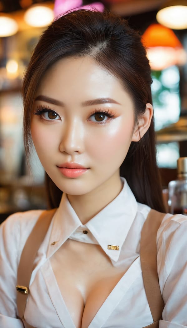 Tags: 21872187, SDXL
{"3": {"inputs": {"seed": 342382677919325, "steps": 64, "cfg": 6.22, "sampler_name": "dpmpp_2m", "scheduler": "karras", "denoise": 1.0, "model": ["27", 0], "positive": ["6", 0], "negative": ["7", 0], "latent_image": ["5", 0]}, "class_type": "KSampler"}, "4": {"inputs": {"ckpt_name": "juggernautxl.safetensors"}, "class_type": "CheckpointLoaderSimple"}, "5": {"inputs": {"width": 768, "height": 1344, "batch_size": 1}, "class_type": "EmptyLatentImage"}, "6": {"inputs": {"text": "27 year old girl, (taiwanese:1.03), (ukrainian:1.08), (eyelashes:1.11), (blush:1.03), (seductive facial expression:1.11), (detailed face:1.02), (pale skin:1.09), (seductive pose:1.03), (beautiful eyes:1.00), (sexy lips:0.97), (cute:1.00), (idol:1.05), (slim:1.08), (temptress:1.00), (double eyelids:1.11), (on all fours:0.97), (spreading ass cheeks:1.07), (from behind:1.08), (backboob:1.12), (a waitress in uniform:1.06) working at a restaurant, (skin fuzz:1.01), (soft lighting:1.03), (film:1.03), (RAW:1.01), (detailed skin:1.08), (natural looking skin:1.07), (portra:1.06), (candid cinema:1.09), (textured skin:1.02)", "clip": ["27", 1]}, "class_type": "CLIPTextEncode"}, "7": {"inputs": {"text": "(bad hands:1.09), (open mouth:1.08), (distorted:1.07), (watermark:1.11), (twisted:1.12), (low resolution:1.06), (worst quality:1.10)", "clip": ["27", 1]}, "class_type": "CLIPTextEncode"}, "8": {"inputs": {"samples": ["3", 0], "vae": ["4", 2]}, "class_type": "VAEDecode"}, "25": {"inputs": {"lora_name": "nudify_xl.safetensors", "strength_model": 0.01, "strength_clip": 0.03, "model": ["4", 0], "clip": ["4", 1]}, "class_type": "LoraLoader"}, "26": {"inputs": {"lora_name": "shirtlift_SDXL_v2.safetensors", "strength_model": 0.02, "strength_clip": 0.09, "model": ["25", 0], "clip": ["25", 1]}, "class_type": "LoraLoader"}, "27": {"inputs": {"lora_name": "PerfectEyesXL.safetensors", "strength_model": 0.19, "strength_clip": 0.06, "model": ["26", 0], "clip": ["26", 1]}, "class_type": "LoraLoader"}, "30": {"inputs": {"model_name": "4x_NMKD-Superscale-SP_178000_G.pth"}, "class_type": "UpscaleModelLoader"}, "31": {"inputs": {"upscale_model": ["30", 0], "image": ["8", 0]}, "class_type": "ImageUpscaleWithModel"}, "32": {"inputs": {"upscale_method": "lanczos", "scale_by": 0.5, "image": ["31", 0]}, "class_type": "ImageScaleBy"}, "33": {"inputs": {"pixels": ["32", 0], "vae": ["4", 2]}, "class_type": "VAEEncode"}, "34": {"inputs": {"seed": 342382677919325, "steps": 64, "cfg": 6.22, "sampler_name": "dpmpp_2m", "scheduler": "karras", "denoise": 0.3, "model": ["27", 0], "positive": ["6", 0], "negative": ["7", 0], "latent_image": ["33", 0]}, "class_type": "KSampler"}, "36": {"inputs": {"samples": ["34", 0], "vae": ["4", 2]}, "class_type": "VAEDecode"}, "39": {"inputs": {"filename_prefix": "comfyapi-1713391788480", "images": ["36", 0]}, "class_type": "SaveImage"}}