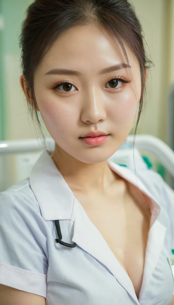 Tags: 21872187, SDXL
{"3": {"inputs": {"seed": 628037910840892, "steps": 64, "cfg": 6.39, "sampler_name": "dpmpp_2m", "scheduler": "karras", "denoise": 1.0, "model": ["27", 0], "positive": ["6", 0], "negative": ["7", 0], "latent_image": ["5", 0]}, "class_type": "KSampler"}, "4": {"inputs": {"ckpt_name": "juggernautxl.safetensors"}, "class_type": "CheckpointLoaderSimple"}, "5": {"inputs": {"width": 768, "height": 1344, "batch_size": 1}, "class_type": "EmptyLatentImage"}, "6": {"inputs": {"text": "22 year old girl, (taiwanese:1.07), (russian:0.96), (seductive facial expression:1.14), (eyelashes:1.03), (sexy lips:1.00), (beautiful eyes:0.96), (pale skin:0.95), (seductive pose:1.12), (temptress:1.00), (double eyelids:1.00), (blush:1.09), (idol:0.98), (cute:1.05), (in a seductive pose:0.96), (large perky breasts:1.06), (cleavage:1.09), (thigh gap:1.01), (nurse in uniform:1.04) working in a hospital ward, (film:1.03), (natural looking skin:1.03), (portra:1.02), (textured skin:1.06), (soft lighting:1.09), (candid cinema:1.03), (detailed skin:1.02), (skin fuzz:1.02), (RAW:1.02)", "clip": ["27", 1]}, "class_type": "CLIPTextEncode"}, "7": {"inputs": {"text": "(twisted:1.05), (bad hands:1.05), (distorted:1.14), (open mouth:1.06), (worst quality:1.08), (low resolution:1.10), (watermark:1.08)", "clip": ["27", 1]}, "class_type": "CLIPTextEncode"}, "8": {"inputs": {"samples": ["3", 0], "vae": ["4", 2]}, "class_type": "VAEDecode"}, "25": {"inputs": {"lora_name": "nudify_xl.safetensors", "strength_model": 0.26, "strength_clip": 0.38, "model": ["4", 0], "clip": ["4", 1]}, "class_type": "LoraLoader"}, "26": {"inputs": {"lora_name": "shirtlift_SDXL_v2.safetensors", "strength_model": 0.11, "strength_clip": 0.1, "model": ["25", 0], "clip": ["25", 1]}, "class_type": "LoraLoader"}, "27": {"inputs": {"lora_name": "PerfectEyesXL.safetensors", "strength_model": 0.05, "strength_clip": 0.02, "model": ["26", 0], "clip": ["26", 1]}, "class_type": "LoraLoader"}, "30": {"inputs": {"model_name": "4x_NMKD-Superscale-SP_178000_G.pth"}, "class_type": "UpscaleModelLoader"}, "31": {"inputs": {"upscale_model": ["30", 0], "image": ["8", 0]}, "class_type": "ImageUpscaleWithModel"}, "32": {"inputs": {"upscale_method": "lanczos", "scale_by": 0.5, "image": ["31", 0]}, "class_type": "ImageScaleBy"}, "33": {"inputs": {"pixels": ["32", 0], "vae": ["4", 2]}, "class_type": "VAEEncode"}, "34": {"inputs": {"seed": 628037910840892, "steps": 64, "cfg": 6.39, "sampler_name": "dpmpp_2m", "scheduler": "karras", "denoise": 0.3, "model": ["27", 0], "positive": ["6", 0], "negative": ["7", 0], "latent_image": ["33", 0]}, "class_type": "KSampler"}, "36": {"inputs": {"samples": ["34", 0], "vae": ["4", 2]}, "class_type": "VAEDecode"}, "39": {"inputs": {"filename_prefix": "comfyapi-1734549973798", "images": ["36", 0]}, "class_type": "SaveImage"}}