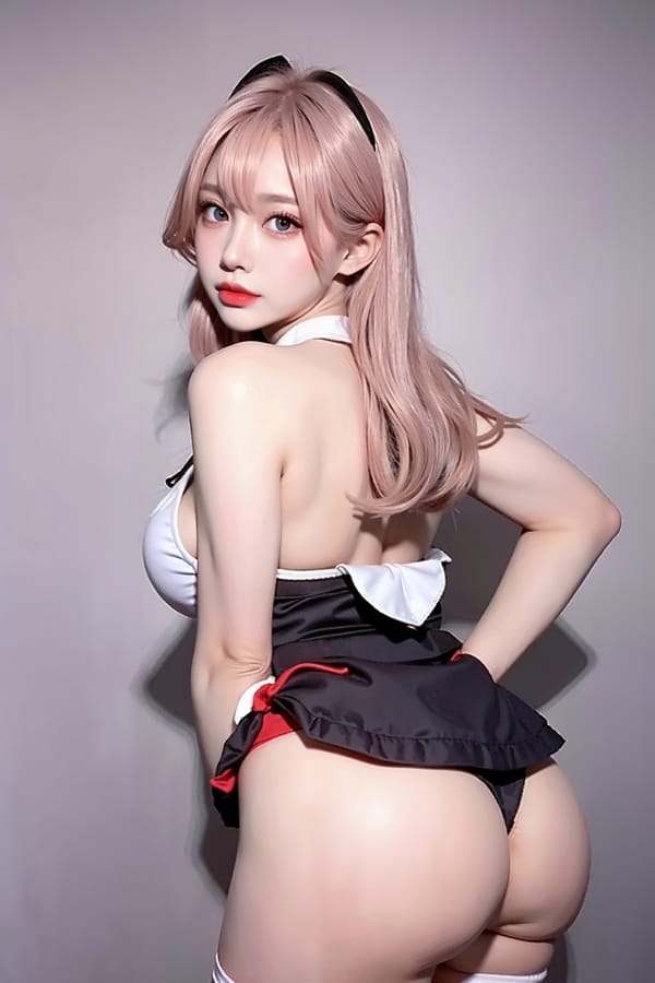 Tags: 21872187
<lora:mix4:0.37>, <lora:koreanDollLikeness:0.35>, <lora:taiwanDollLikeness_v20:0.34>, <lora:YaeMiko_Test:0.73>, maid cafe, stockings, (maid costume:0.91), choker, bowtie, headband, (pleated skirt:0.95), (perky ass:0.99), (exposed ass:1.17), (looking back:0.93), <lora:Addams:0.28>, extremely detailed eyes, extremely detailed face, cute, (photorealistic:0.96), sexy lips, seductive smile, double eyelids, eyelashes, pale skin, perky breasts, textured skin, 4K, best quality, (dramatic:0.98)
Negative prompt: anime, black and white, (worst quality:2.21)
Steps: 32, Sampler: DPM++ 2M Karras, CFG scale: 6.05, Seed: 1746160961, Size: 512x768, Model hash: fc2511737a, Model: chilloutmix_NiPrunedFp32Fix, Seed resize from: -1x-1, Denoising strength: 0.35, Version: v1.2.1, Hires upscale: 2.0, Hires steps: 16, Hires upscaler: ESRGAN_4x