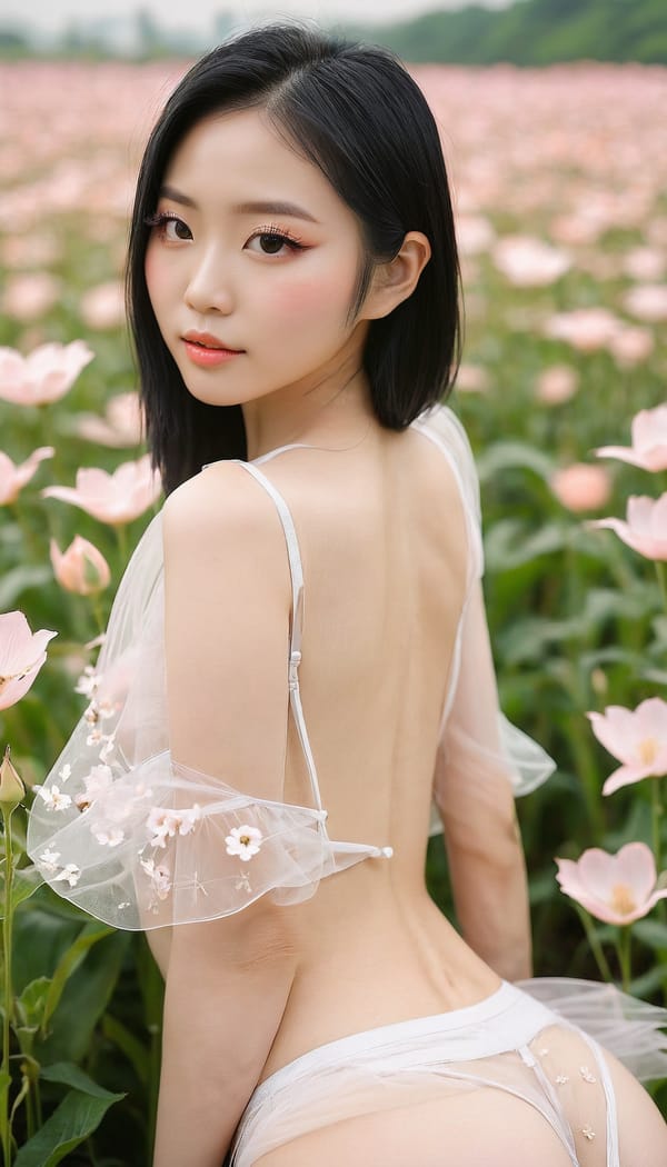 Tags: 21872187, SDXL
{"3": {"inputs": {"seed": 791711682343115, "steps": 32, "cfg": 7.87, "sampler_name": "dpmpp_2m", "scheduler": "karras", "denoise": 1.0, "model": ["27", 0], "positive": ["6", 0], "negative": ["7", 0], "latent_image": ["5", 0]}, "class_type": "KSampler"}, "4": {"inputs": {"ckpt_name": "juggernautxl.safetensors"}, "class_type": "CheckpointLoaderSimple"}, "5": {"inputs": {"width": 768, "height": 1344, "batch_size": 1}, "class_type": "EmptyLatentImage"}, "6": {"inputs": {"text": "25 year old girl, (chinese:1.01), (sexy lips:1.00), (eyelashes:1.09), (detailed face:1.07), (blush:1.06), (seductive pose:1.07), (pale skin:1.06), (cute:1.03), (temptress:1.06), (idol:1.02), (double eyelids:1.03), (slim:0.99), (perky ass:1.08), (exposed ass:0.96), (looking back:1.03), (sexy ass:0.95), (thigh gap:1.01), wearing (translucent clothes:0.95) on a flower field, (film:1.03), (candid cinema:1.03), (natural looking skin:1.06), (skin fuzz:1.04), (detailed skin:1.06), (portra:1.04), (soft lighting:1.01), (textured skin:1.07), (RAW:1.04)", "clip": ["27", 1]}, "class_type": "CLIPTextEncode"}, "7": {"inputs": {"text": "(twisted:1.11), (worst quality:1.14), (watermark:1.14), (distorted:1.08), (low resolution:1.09), (open mouth:1.05), (bad hands:1.05)", "clip": ["27", 1]}, "class_type": "CLIPTextEncode"}, "8": {"inputs": {"samples": ["3", 0], "vae": ["4", 2]}, "class_type": "VAEDecode"}, "25": {"inputs": {"lora_name": "nudify_xl.safetensors", "strength_model": 0.16, "strength_clip": 0.13, "model": ["4", 0], "clip": ["4", 1]}, "class_type": "LoraLoader"}, "26": {"inputs": {"lora_name": "shirtlift_SDXL_v2.safetensors", "strength_model": 0.13, "strength_clip": 0.14, "model": ["25", 0], "clip": ["25", 1]}, "class_type": "LoraLoader"}, "27": {"inputs": {"lora_name": "PerfectEyesXL.safetensors", "strength_model": 0.14, "strength_clip": 0.03, "model": ["26", 0], "clip": ["26", 1]}, "class_type": "LoraLoader"}, "30": {"inputs": {"model_name": "4x_NMKD-Superscale-SP_178000_G.pth"}, "class_type": "UpscaleModelLoader"}, "31": {"inputs": {"upscale_model": ["30", 0], "image": ["8", 0]}, "class_type": "ImageUpscaleWithModel"}, "32": {"inputs": {"upscale_method": "lanczos", "scale_by": 0.5, "image": ["31", 0]}, "class_type": "ImageScaleBy"}, "33": {"inputs": {"pixels": ["32", 0], "vae": ["4", 2]}, "class_type": "VAEEncode"}, "34": {"inputs": {"seed": 791711682343115, "steps": 32, "cfg": 7.87, "sampler_name": "dpmpp_2m", "scheduler": "karras", "denoise": 0.3, "model": ["27", 0], "positive": ["6", 0], "negative": ["7", 0], "latent_image": ["33", 0]}, "class_type": "KSampler"}, "36": {"inputs": {"samples": ["34", 0], "vae": ["4", 2]}, "class_type": "VAEDecode"}, "39": {"inputs": {"filename_prefix": "comfyapi-1713435086148", "images": ["36", 0]}, "class_type": "SaveImage"}}