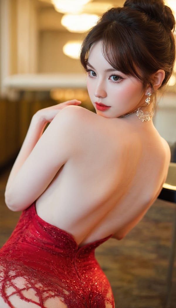 Tags: 21872187, SDXL
{"3": {"inputs": {"seed": 296284275596609, "steps": 32, "cfg": 6.96, "sampler_name": "dpmpp_2m", "scheduler": "karras", "denoise": 1.0, "model": ["27", 0], "positive": ["6", 0], "negative": ["7", 0], "latent_image": ["5", 0]}, "class_type": "KSampler"}, "4": {"inputs": {"ckpt_name": "leosamsHelloworldSDXL_helloworldSDXL32DPO.safetensors"}, "class_type": "CheckpointLoaderSimple"}, "5": {"inputs": {"width": 768, "height": 1344, "batch_size": 1}, "class_type": "EmptyLatentImage"}, "6": {"inputs": {"text": "23 year old girl, (irish:0.95), (sexy lips:1.00), (pale skin:1.12), (eyelashes:1.05), (seductive pose:0.96), (seductive facial expression:1.11), (detailed face:1.14), (blush:1.12), (slim:1.13), (idol:1.09), (beautiful eyes:1.08), (double eyelids:0.96), (cute:1.01), (on all fours:1.04), (spreading ass cheeks:1.14), (from behind:0.97), (backboob:1.13), (wearing a low-cut red dress:1.00) at a ballroom, (candid cinema:1.00), (natural looking skin:1.02), (skin fuzz:1.08), (RAW:1.04), (detailed skin:1.05), (film:1.07), (soft lighting:1.02), (textured skin:1.06)", "clip": ["27", 1]}, "class_type": "CLIPTextEncode"}, "7": {"inputs": {"text": "(worst quality:1.12), (watermark:1.14), (low resolution:1.11), (bad hands:1.10), (twisted:1.08), (open mouth:1.13), (distorted:1.05)", "clip": ["27", 1]}, "class_type": "CLIPTextEncode"}, "8": {"inputs": {"samples": ["3", 0], "vae": ["4", 2]}, "class_type": "VAEDecode"}, "25": {"inputs": {"lora_name": "nudify_xl.safetensors", "strength_model": 0.08, "strength_clip": 0.19, "model": ["4", 0], "clip": ["4", 1]}, "class_type": "LoraLoader"}, "26": {"inputs": {"lora_name": "shirtlift_SDXL_v2.safetensors", "strength_model": 0.11, "strength_clip": 0.01, "model": ["25", 0], "clip": ["25", 1]}, "class_type": "LoraLoader"}, "27": {"inputs": {"lora_name": "PerfectEyesXL.safetensors", "strength_model": 0.01, "strength_clip": 0.09, "model": ["26", 0], "clip": ["26", 1]}, "class_type": "LoraLoader"}, "30": {"inputs": {"model_name": "4x_NMKD-Superscale-SP_178000_G.pth"}, "class_type": "UpscaleModelLoader"}, "31": {"inputs": {"upscale_model": ["30", 0], "image": ["8", 0]}, "class_type": "ImageUpscaleWithModel"}, "32": {"inputs": {"upscale_method": "lanczos", "scale_by": 0.5, "image": ["31", 0]}, "class_type": "ImageScaleBy"}, "33": {"inputs": {"pixels": ["32", 0], "vae": ["4", 2]}, "class_type": "VAEEncode"}, "34": {"inputs": {"seed": 296284275596609, "steps": 32, "cfg": 6.96, "sampler_name": "dpmpp_2m", "scheduler": "karras", "denoise": 0.3, "model": ["27", 0], "positive": ["6", 0], "negative": ["7", 0], "latent_image": ["33", 0]}, "class_type": "KSampler"}, "36": {"inputs": {"samples": ["34", 0], "vae": ["4", 2]}, "class_type": "VAEDecode"}, "39": {"inputs": {"filename_prefix": "comfyapi-1707859933306", "images": ["36", 0]}, "class_type": "SaveImage"}}