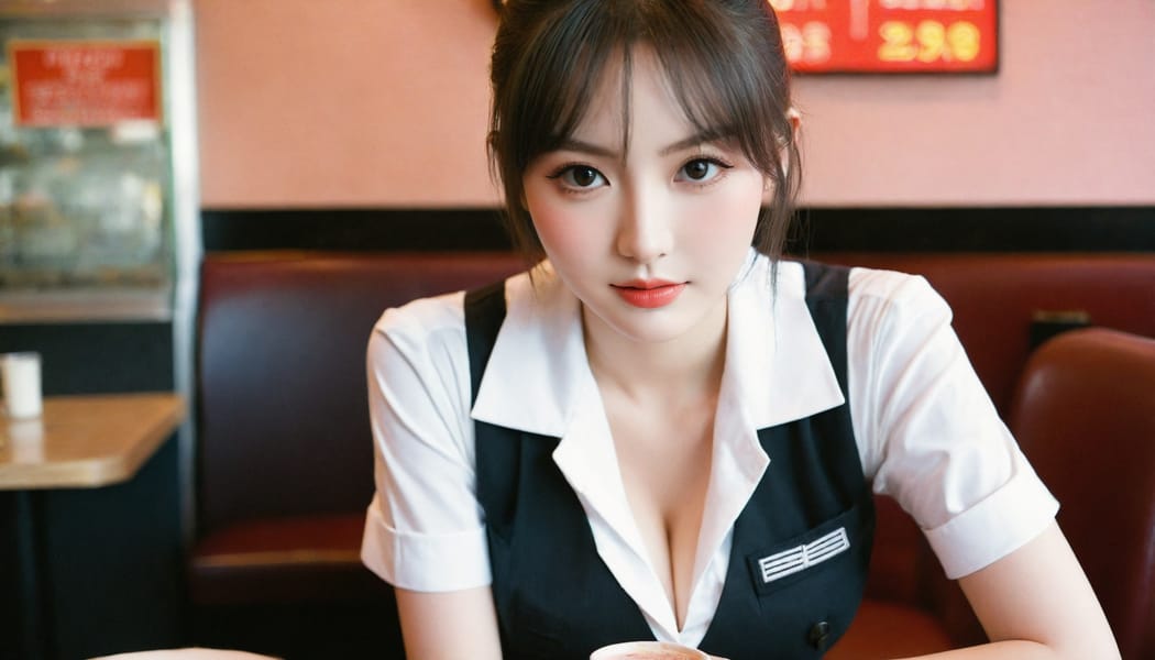 Tags: 21872187, SDXL
{"3": {"inputs": {"seed": 789656071997888, "steps": 64, "cfg": 5.46, "sampler_name": "dpmpp_2m", "scheduler": "karras", "denoise": 1.0, "model": ["27", 0], "positive": ["6", 0], "negative": ["7", 0], "latent_image": ["5", 0]}, "class_type": "KSampler"}, "4": {"inputs": {"ckpt_name": "leosamsHelloworldSDXL_helloworldSDXL32DPO.safetensors"}, "class_type": "CheckpointLoaderSimple"}, "5": {"inputs": {"width": 1344, "height": 768, "batch_size": 1}, "class_type": "EmptyLatentImage"}, "6": {"inputs": {"text": "25 year old girl, (blush:0.97), (temptress:0.95), (seductive pose:1.07), (detailed face:1.06), (idol:0.97), (pale skin:1.09), (eyelashes:1.08), (double eyelids:1.02), (seductive facial expression:1.09), (beautiful eyes:1.05), (sexy lips:1.09), (slim:1.06), (cute:1.12), (in a seductive pose:1.06), (large perky breasts:0.98), (cleavage:1.09), (thigh gap:0.96), (a waitress in uniform:1.11) working at a restaurant, (candid cinema:1.00), (natural looking skin:1.01), (textured skin:1.08), (skin fuzz:1.04), (portra:1.02), (film:1.05), (detailed skin:1.03), (RAW:1.05), (soft lighting:1.00)", "clip": ["27", 1]}, "class_type": "CLIPTextEncode"}, "7": {"inputs": {"text": "(bad hands:1.13), (low resolution:1.07), (twisted:1.08), (worst quality:1.13), (distorted:1.05), (open mouth:1.11), (watermark:1.05)", "clip": ["27", 1]}, "class_type": "CLIPTextEncode"}, "8": {"inputs": {"samples": ["3", 0], "vae": ["4", 2]}, "class_type": "VAEDecode"}, "25": {"inputs": {"lora_name": "nudify_xl.safetensors", "strength_model": 0.05, "strength_clip": 0.38, "model": ["4", 0], "clip": ["4", 1]}, "class_type": "LoraLoader"}, "26": {"inputs": {"lora_name": "shirtlift_SDXL_v2.safetensors", "strength_model": 0.07, "strength_clip": 0.14, "model": ["25", 0], "clip": ["25", 1]}, "class_type": "LoraLoader"}, "27": {"inputs": {"lora_name": "PerfectEyesXL.safetensors", "strength_model": 0.16, "strength_clip": 0.17, "model": ["26", 0], "clip": ["26", 1]}, "class_type": "LoraLoader"}, "30": {"inputs": {"model_name": "4x_NMKD-Superscale-SP_178000_G.pth"}, "class_type": "UpscaleModelLoader"}, "31": {"inputs": {"upscale_model": ["30", 0], "image": ["8", 0]}, "class_type": "ImageUpscaleWithModel"}, "32": {"inputs": {"upscale_method": "lanczos", "scale_by": 0.5, "image": ["31", 0]}, "class_type": "ImageScaleBy"}, "33": {"inputs": {"pixels": ["32", 0], "vae": ["4", 2]}, "class_type": "VAEEncode"}, "34": {"inputs": {"seed": 789656071997888, "steps": 64, "cfg": 5.46, "sampler_name": "dpmpp_2m", "scheduler": "karras", "denoise": 0.3, "model": ["27", 0], "positive": ["6", 0], "negative": ["7", 0], "latent_image": ["33", 0]}, "class_type": "KSampler"}, "36": {"inputs": {"samples": ["34", 0], "vae": ["4", 2]}, "class_type": "VAEDecode"}, "39": {"inputs": {"filename_prefix": "comfyapi-1707769999525", "images": ["36", 0]}, "class_type": "SaveImage"}}