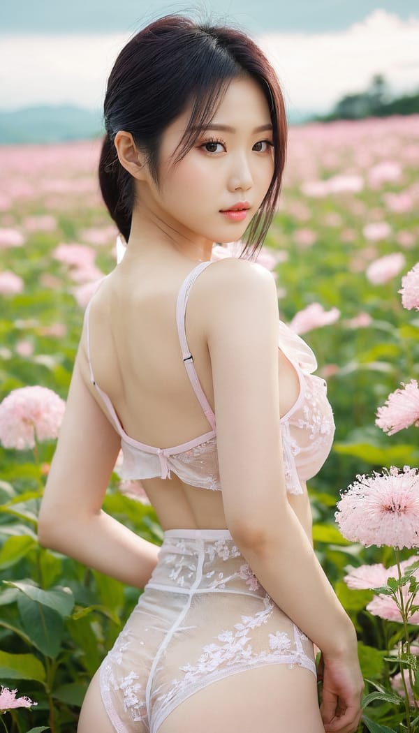 Tags: 21872187, SDXL
{"3": {"inputs": {"seed": 592576881592211, "steps": 32, "cfg": 7.87, "sampler_name": "dpmpp_2m", "scheduler": "karras", "denoise": 1.0, "model": ["27", 0], "positive": ["6", 0], "negative": ["7", 0], "latent_image": ["5", 0]}, "class_type": "KSampler"}, "4": {"inputs": {"ckpt_name": "juggernautxl.safetensors"}, "class_type": "CheckpointLoaderSimple"}, "5": {"inputs": {"width": 768, "height": 1344, "batch_size": 1}, "class_type": "EmptyLatentImage"}, "6": {"inputs": {"text": "24 year old girl, (korean:1.01), (taiwanese:0.98), (seductive pose:1.04), (sexy lips:1.02), (beautiful eyes:1.01), (idol:1.13), (eyelashes:1.14), (detailed face:1.03), (seductive facial expression:1.08), (pale skin:1.14), (double eyelids:1.13), (cute:1.10), (blush:0.98), (temptress:1.07), (perky ass:1.06), (exposed ass:1.09), (looking back:1.14), (sexy ass:0.96), (thigh gap:1.05), wearing (translucent clothes:1.13) on a flower field, (film:1.03), (skin fuzz:1.07), (RAW:1.03), (detailed skin:1.02), (portra:1.02), (candid cinema:1.04), (natural looking skin:1.09), (textured skin:1.03), (soft lighting:1.07)", "clip": ["27", 1]}, "class_type": "CLIPTextEncode"}, "7": {"inputs": {"text": "(worst quality:1.10), (twisted:1.07), (open mouth:1.10), (low resolution:1.12), (bad hands:1.11), (watermark:1.12), (distorted:1.09)", "clip": ["27", 1]}, "class_type": "CLIPTextEncode"}, "8": {"inputs": {"samples": ["3", 0], "vae": ["4", 2]}, "class_type": "VAEDecode"}, "25": {"inputs": {"lora_name": "nudify_xl.safetensors", "strength_model": 0.21, "strength_clip": 0.13, "model": ["4", 0], "clip": ["4", 1]}, "class_type": "LoraLoader"}, "26": {"inputs": {"lora_name": "shirtlift_SDXL_v2.safetensors", "strength_model": 0.15, "strength_clip": 0.03, "model": ["25", 0], "clip": ["25", 1]}, "class_type": "LoraLoader"}, "27": {"inputs": {"lora_name": "PerfectEyesXL.safetensors", "strength_model": 0.08, "strength_clip": 0.06, "model": ["26", 0], "clip": ["26", 1]}, "class_type": "LoraLoader"}, "30": {"inputs": {"model_name": "4x_NMKD-Superscale-SP_178000_G.pth"}, "class_type": "UpscaleModelLoader"}, "31": {"inputs": {"upscale_model": ["30", 0], "image": ["8", 0]}, "class_type": "ImageUpscaleWithModel"}, "32": {"inputs": {"upscale_method": "lanczos", "scale_by": 0.5, "image": ["31", 0]}, "class_type": "ImageScaleBy"}, "33": {"inputs": {"pixels": ["32", 0], "vae": ["4", 2]}, "class_type": "VAEEncode"}, "34": {"inputs": {"seed": 592576881592211, "steps": 32, "cfg": 7.87, "sampler_name": "dpmpp_2m", "scheduler": "karras", "denoise": 0.3, "model": ["27", 0], "positive": ["6", 0], "negative": ["7", 0], "latent_image": ["33", 0]}, "class_type": "KSampler"}, "36": {"inputs": {"samples": ["34", 0], "vae": ["4", 2]}, "class_type": "VAEDecode"}, "39": {"inputs": {"filename_prefix": "comfyapi-1732867880984", "images": ["36", 0]}, "class_type": "SaveImage"}}