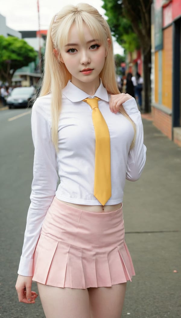 Tags: 21872187, SDXL
{"3": {"inputs": {"seed": 510625762071980, "steps": 32, "cfg": 6.26, "sampler_name": "dpmpp_2m", "scheduler": "karras", "denoise": 1.0, "model": ["27", 0], "positive": ["6", 0], "negative": ["7", 0], "latent_image": ["5", 0]}, "class_type": "KSampler"}, "4": {"inputs": {"ckpt_name": "juggernautxl.safetensors"}, "class_type": "CheckpointLoaderSimple"}, "5": {"inputs": {"width": 768, "height": 1344, "batch_size": 1}, "class_type": "EmptyLatentImage"}, "6": {"inputs": {"text": "24 year old girl, (temptress:1.03), (pale skin:1.13), (double eyelids:1.00), (seductive pose:1.11), (idol:0.99), (slim:1.07), (eyelashes:0.99), (beautiful eyes:1.09), (blush:1.09), (cute:1.11), (seductive facial expression:1.02), (perky ass:1.04), (exposed ass:1.08), (looking back:1.14), (sexy ass:0.99), (thigh gap:1.09), (school uniform:1.14), choker, busy street, (candid cinema:1.04), (film:1.00), (textured skin:1.08), (skin fuzz:1.02), (RAW:1.01), (detailed skin:1.02), (portra:1.01), (soft lighting:1.00), (natural looking skin:1.06)", "clip": ["27", 1]}, "class_type": "CLIPTextEncode"}, "7": {"inputs": {"text": "(open mouth:1.12), (watermark:1.08), (bad hands:1.14), (low resolution:1.09), (distorted:1.10), (twisted:1.05)", "clip": ["27", 1]}, "class_type": "CLIPTextEncode"}, "8": {"inputs": {"samples": ["3", 0], "vae": ["4", 2]}, "class_type": "VAEDecode"}, "25": {"inputs": {"lora_name": "nudify_xl.safetensors", "strength_model": 0.21, "strength_clip": 0.19, "model": ["4", 0], "clip": ["4", 1]}, "class_type": "LoraLoader"}, "26": {"inputs": {"lora_name": "shirtlift_SDXL_v2.safetensors", "strength_model": 0.18, "strength_clip": 0.17, "model": ["25", 0], "clip": ["25", 1]}, "class_type": "LoraLoader"}, "27": {"inputs": {"lora_name": "PerfectEyesXL.safetensors", "strength_model": 0.07, "strength_clip": 0.02, "model": ["26", 0], "clip": ["26", 1]}, "class_type": "LoraLoader"}, "30": {"inputs": {"model_name": "4x_NMKD-Superscale-SP_178000_G.pth"}, "class_type": "UpscaleModelLoader"}, "31": {"inputs": {"upscale_model": ["30", 0], "image": ["8", 0]}, "class_type": "ImageUpscaleWithModel"}, "32": {"inputs": {"upscale_method": "lanczos", "scale_by": 0.5, "image": ["31", 0]}, "class_type": "ImageScaleBy"}, "33": {"inputs": {"pixels": ["32", 0], "vae": ["4", 2]}, "class_type": "VAEEncode"}, "34": {"inputs": {"seed": 510625762071980, "steps": 32, "cfg": 6.26, "sampler_name": "dpmpp_2m", "scheduler": "karras", "denoise": 0.3, "model": ["27", 0], "positive": ["6", 0], "negative": ["7", 0], "latent_image": ["33", 0]}, "class_type": "KSampler"}, "36": {"inputs": {"samples": ["34", 0], "vae": ["4", 2]}, "class_type": "VAEDecode"}, "39": {"inputs": {"filename_prefix": "comfyapi-1713888843424", "images": ["36", 0]}, "class_type": "SaveImage"}}