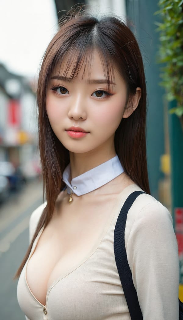 Tags: 21872187, SDXL
{"3": {"inputs": {"seed": 599325025517039, "steps": 32, "cfg": 6.29, "sampler_name": "dpmpp_2m", "scheduler": "karras", "denoise": 1.0, "model": ["27", 0], "positive": ["6", 0], "negative": ["7", 0], "latent_image": ["5", 0]}, "class_type": "KSampler"}, "4": {"inputs": {"ckpt_name": "juggernautxl.safetensors"}, "class_type": "CheckpointLoaderSimple"}, "5": {"inputs": {"width": 768, "height": 1344, "batch_size": 1}, "class_type": "EmptyLatentImage"}, "6": {"inputs": {"text": "20 year old girl, (irish:0.97), (chinese:1.00), (beautiful eyes:1.02), (sexy lips:1.14), (slim:1.09), (cute:1.08), (seductive pose:1.03), (seductive facial expression:1.01), (idol:1.00), (blush:0.99), (eyelashes:1.10), (pale skin:1.02), (detailed face:1.03), (temptress:0.97), (double eyelids:1.10), (in a seductive pose:1.01), (large perky breasts:1.04), (cleavage:1.01), (thigh gap:1.13), (school uniform:1.05), choker, busy street, (soft lighting:1.02), (textured skin:1.01), (detailed skin:1.03), (skin fuzz:1.04), (film:1.05), (candid cinema:1.08), (portra:1.07), (natural looking skin:1.01)", "clip": ["27", 1]}, "class_type": "CLIPTextEncode"}, "7": {"inputs": {"text": "(worst quality:1.10), (open mouth:1.09), (distorted:1.13), (low resolution:1.12), (twisted:1.13), (bad hands:1.09)", "clip": ["27", 1]}, "class_type": "CLIPTextEncode"}, "8": {"inputs": {"samples": ["3", 0], "vae": ["4", 2]}, "class_type": "VAEDecode"}, "25": {"inputs": {"lora_name": "nudify_xl.safetensors", "strength_model": 0.05, "strength_clip": 0.09, "model": ["4", 0], "clip": ["4", 1]}, "class_type": "LoraLoader"}, "26": {"inputs": {"lora_name": "shirtlift_SDXL_v2.safetensors", "strength_model": 0.12, "strength_clip": 0.02, "model": ["25", 0], "clip": ["25", 1]}, "class_type": "LoraLoader"}, "27": {"inputs": {"lora_name": "PerfectEyesXL.safetensors", "strength_model": 0.17, "strength_clip": 0.15, "model": ["26", 0], "clip": ["26", 1]}, "class_type": "LoraLoader"}, "30": {"inputs": {"model_name": "4x_NMKD-Superscale-SP_178000_G.pth"}, "class_type": "UpscaleModelLoader"}, "31": {"inputs": {"upscale_model": ["30", 0], "image": ["8", 0]}, "class_type": "ImageUpscaleWithModel"}, "32": {"inputs": {"upscale_method": "lanczos", "scale_by": 0.5, "image": ["31", 0]}, "class_type": "ImageScaleBy"}, "33": {"inputs": {"pixels": ["32", 0], "vae": ["4", 2]}, "class_type": "VAEEncode"}, "34": {"inputs": {"seed": 599325025517039, "steps": 32, "cfg": 6.29, "sampler_name": "dpmpp_2m", "scheduler": "karras", "denoise": 0.3, "model": ["27", 0], "positive": ["6", 0], "negative": ["7", 0], "latent_image": ["33", 0]}, "class_type": "KSampler"}, "36": {"inputs": {"samples": ["34", 0], "vae": ["4", 2]}, "class_type": "VAEDecode"}, "39": {"inputs": {"filename_prefix": "comfyapi-1734832960345", "images": ["36", 0]}, "class_type": "SaveImage"}}