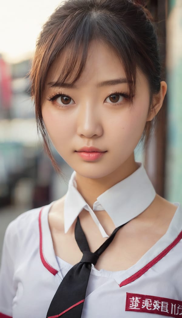 Tags: 21872187, SDXL
{"3": {"inputs": {"seed": 410783693785394, "steps": 64, "cfg": 5.26, "sampler_name": "dpmpp_2m", "scheduler": "karras", "denoise": 1.0, "model": ["27", 0], "positive": ["6", 0], "negative": ["7", 0], "latent_image": ["5", 0]}, "class_type": "KSampler"}, "4": {"inputs": {"ckpt_name": "juggernautxl.safetensors"}, "class_type": "CheckpointLoaderSimple"}, "5": {"inputs": {"width": 768, "height": 1344, "batch_size": 1}, "class_type": "EmptyLatentImage"}, "6": {"inputs": {"text": "28 year old girl, (chinese:1.03), (beautiful eyes:1.10), (sexy lips:0.95), (eyelashes:1.03), (detailed face:1.06), (seductive facial expression:1.03), (cute:1.10), (blush:1.06), (seductive pose:1.06), (idol:1.02), (double eyelids:1.11), (temptress:1.06), (slim:0.95), (in a seductive pose:0.98), (large perky breasts:1.10), (cleavage:1.06), (thigh gap:1.00), (school uniform:1.07), choker, busy street, (detailed skin:1.00), (portra:1.03), (skin fuzz:1.01), (textured skin:1.05), (RAW:1.03), (soft lighting:1.00), (candid cinema:1.08), (film:1.02), (natural looking skin:1.04)", "clip": ["27", 1]}, "class_type": "CLIPTextEncode"}, "7": {"inputs": {"text": "(worst quality:1.14), (watermark:1.12), (open mouth:1.05), (twisted:1.05), (distorted:1.10), (low resolution:1.07), (bad hands:1.14)", "clip": ["27", 1]}, "class_type": "CLIPTextEncode"}, "8": {"inputs": {"samples": ["3", 0], "vae": ["4", 2]}, "class_type": "VAEDecode"}, "25": {"inputs": {"lora_name": "nudify_xl.safetensors", "strength_model": 0.27, "strength_clip": 0.39, "model": ["4", 0], "clip": ["4", 1]}, "class_type": "LoraLoader"}, "26": {"inputs": {"lora_name": "shirtlift_SDXL_v2.safetensors", "strength_model": 0.01, "strength_clip": 0.05, "model": ["25", 0], "clip": ["25", 1]}, "class_type": "LoraLoader"}, "27": {"inputs": {"lora_name": "PerfectEyesXL.safetensors", "strength_model": 0.13, "strength_clip": 0.05, "model": ["26", 0], "clip": ["26", 1]}, "class_type": "LoraLoader"}, "30": {"inputs": {"model_name": "4x_NMKD-Superscale-SP_178000_G.pth"}, "class_type": "UpscaleModelLoader"}, "31": {"inputs": {"upscale_model": ["30", 0], "image": ["8", 0]}, "class_type": "ImageUpscaleWithModel"}, "32": {"inputs": {"upscale_method": "lanczos", "scale_by": 0.5, "image": ["31", 0]}, "class_type": "ImageScaleBy"}, "33": {"inputs": {"pixels": ["32", 0], "vae": ["4", 2]}, "class_type": "VAEEncode"}, "34": {"inputs": {"seed": 410783693785394, "steps": 64, "cfg": 5.26, "sampler_name": "dpmpp_2m", "scheduler": "karras", "denoise": 0.3, "model": ["27", 0], "positive": ["6", 0], "negative": ["7", 0], "latent_image": ["33", 0]}, "class_type": "KSampler"}, "36": {"inputs": {"samples": ["34", 0], "vae": ["4", 2]}, "class_type": "VAEDecode"}, "39": {"inputs": {"filename_prefix": "comfyapi-1727852642801", "images": ["36", 0]}, "class_type": "SaveImage"}}