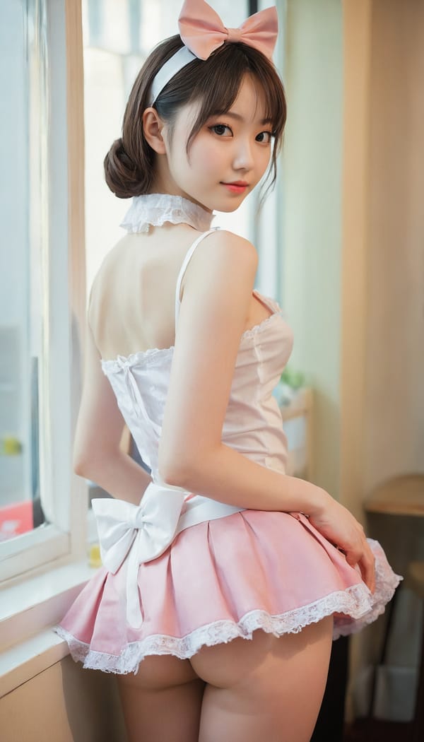 Tags: 21872187, SDXL
{"3": {"inputs": {"seed": 226514720639057, "steps": 64, "cfg": 5.33, "sampler_name": "dpmpp_2m", "scheduler": "karras", "denoise": 1.0, "model": ["27", 0], "positive": ["6", 0], "negative": ["7", 0], "latent_image": ["5", 0]}, "class_type": "KSampler"}, "4": {"inputs": {"ckpt_name": "juggernautxl.safetensors"}, "class_type": "CheckpointLoaderSimple"}, "5": {"inputs": {"width": 768, "height": 1344, "batch_size": 1}, "class_type": "EmptyLatentImage"}, "6": {"inputs": {"text": "22 year old girl, (slim:0.98), (double eyelids:1.01), (pale skin:1.03), (eyelashes:1.01), (blush:0.98), (seductive facial expression:1.10), (temptress:1.07), (cute:1.03), (beautiful eyes:1.04), (seductive pose:1.01), (sexy lips:1.02), (detailed face:1.07), (idol:1.13), (perky ass:0.97), (exposed ass:0.96), (looking back:1.05), (sexy ass:1.06), (thigh gap:1.10), in a (skimpy maid costume:1.02) working at a maid cafe, choker, bowtie, headband, pleated skirt, (portra:1.07), (film:1.07), (skin fuzz:1.09), (RAW:1.02), (natural looking skin:1.04), (soft lighting:1.02), (detailed skin:1.00), (candid cinema:1.00), (textured skin:1.04)", "clip": ["27", 1]}, "class_type": "CLIPTextEncode"}, "7": {"inputs": {"text": "(worst quality:1.07), (open mouth:1.09), (watermark:1.14), (low resolution:1.08), (bad hands:1.12), (twisted:1.07)", "clip": ["27", 1]}, "class_type": "CLIPTextEncode"}, "8": {"inputs": {"samples": ["3", 0], "vae": ["4", 2]}, "class_type": "VAEDecode"}, "25": {"inputs": {"lora_name": "nudify_xl.safetensors", "strength_model": 0.02, "strength_clip": 0.32, "model": ["4", 0], "clip": ["4", 1]}, "class_type": "LoraLoader"}, "26": {"inputs": {"lora_name": "shirtlift_SDXL_v2.safetensors", "strength_model": 0.17, "strength_clip": 0.07, "model": ["25", 0], "clip": ["25", 1]}, "class_type": "LoraLoader"}, "27": {"inputs": {"lora_name": "PerfectEyesXL.safetensors", "strength_model": 0.03, "strength_clip": 0.13, "model": ["26", 0], "clip": ["26", 1]}, "class_type": "LoraLoader"}, "30": {"inputs": {"model_name": "4x_NMKD-Superscale-SP_178000_G.pth"}, "class_type": "UpscaleModelLoader"}, "31": {"inputs": {"upscale_model": ["30", 0], "image": ["8", 0]}, "class_type": "ImageUpscaleWithModel"}, "32": {"inputs": {"upscale_method": "lanczos", "scale_by": 0.5, "image": ["31", 0]}, "class_type": "ImageScaleBy"}, "33": {"inputs": {"pixels": ["32", 0], "vae": ["4", 2]}, "class_type": "VAEEncode"}, "34": {"inputs": {"seed": 226514720639057, "steps": 64, "cfg": 5.33, "sampler_name": "dpmpp_2m", "scheduler": "karras", "denoise": 0.3, "model": ["27", 0], "positive": ["6", 0], "negative": ["7", 0], "latent_image": ["33", 0]}, "class_type": "KSampler"}, "36": {"inputs": {"samples": ["34", 0], "vae": ["4", 2]}, "class_type": "VAEDecode"}, "39": {"inputs": {"filename_prefix": "comfyapi-1732361288549", "images": ["36", 0]}, "class_type": "SaveImage"}}