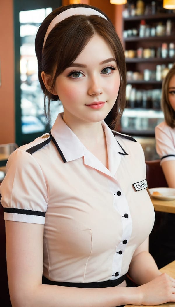 Tags: 21872187, SDXL
{"3": {"inputs": {"seed": 737047357241558, "steps": 32, "cfg": 6.9, "sampler_name": "dpmpp_2m", "scheduler": "karras", "denoise": 1.0, "model": ["27", 0], "positive": ["6", 0], "negative": ["7", 0], "latent_image": ["5", 0]}, "class_type": "KSampler"}, "4": {"inputs": {"ckpt_name": "juggernautXL_v8Rundiffusion.safetensors"}, "class_type": "CheckpointLoaderSimple"}, "5": {"inputs": {"width": 768, "height": 1344, "batch_size": 1}, "class_type": "EmptyLatentImage"}, "6": {"inputs": {"text": "23 year old girl, (sexy lips:1.10), (blush:0.99), (pale skin:1.12), (seductive facial expression:0.96), (eyelashes:1.05), (idol:1.08), (slim:0.97), (beautiful eyes:0.97), (detailed face:1.06), (seductive pose:0.99), (double eyelids:0.97), (temptress:1.04), (in a seductive pose:1.06), (large perky breasts:1.00), (cleavage:1.11), (thigh gap:0.98), (a waitress in uniform:1.06) working at a restaurant, (film:1.06), (natural looking skin:1.05), (skin fuzz:1.02), (detailed skin:1.07), (textured skin:1.03), (RAW:1.04), (soft lighting:1.09), (candid cinema:1.06), (portra:1.06)", "clip": ["27", 1]}, "class_type": "CLIPTextEncode"}, "7": {"inputs": {"text": "(worst quality:1.07), (twisted:1.10), (low resolution:1.06), (distorted:1.12), (bad hands:1.07), (watermark:1.05), (open mouth:1.12)", "clip": ["27", 1]}, "class_type": "CLIPTextEncode"}, "8": {"inputs": {"samples": ["3", 0], "vae": ["4", 2]}, "class_type": "VAEDecode"}, "25": {"inputs": {"lora_name": "nudify_xl.safetensors", "strength_model": 0.07, "strength_clip": 0.25, "model": ["4", 0], "clip": ["4", 1]}, "class_type": "LoraLoader"}, "26": {"inputs": {"lora_name": "shirtlift_SDXL_v2.safetensors", "strength_model": 0.08, "strength_clip": 0.09, "model": ["25", 0], "clip": ["25", 1]}, "class_type": "LoraLoader"}, "27": {"inputs": {"lora_name": "PerfectEyesXL.safetensors", "strength_model": 0.12, "strength_clip": 0.17, "model": ["26", 0], "clip": ["26", 1]}, "class_type": "LoraLoader"}, "30": {"inputs": {"model_name": "4x_NMKD-Superscale-SP_178000_G.pth"}, "class_type": "UpscaleModelLoader"}, "31": {"inputs": {"upscale_model": ["30", 0], "image": ["8", 0]}, "class_type": "ImageUpscaleWithModel"}, "32": {"inputs": {"upscale_method": "lanczos", "scale_by": 0.5, "image": ["31", 0]}, "class_type": "ImageScaleBy"}, "33": {"inputs": {"pixels": ["32", 0], "vae": ["4", 2]}, "class_type": "VAEEncode"}, "34": {"inputs": {"seed": 737047357241558, "steps": 32, "cfg": 6.9, "sampler_name": "dpmpp_2m", "scheduler": "karras", "denoise": 0.3, "model": ["27", 0], "positive": ["6", 0], "negative": ["7", 0], "latent_image": ["33", 0]}, "class_type": "KSampler"}, "36": {"inputs": {"samples": ["34", 0], "vae": ["4", 2]}, "class_type": "VAEDecode"}, "39": {"inputs": {"filename_prefix": "comfyapi-1707510136708", "images": ["36", 0]}, "class_type": "SaveImage"}}