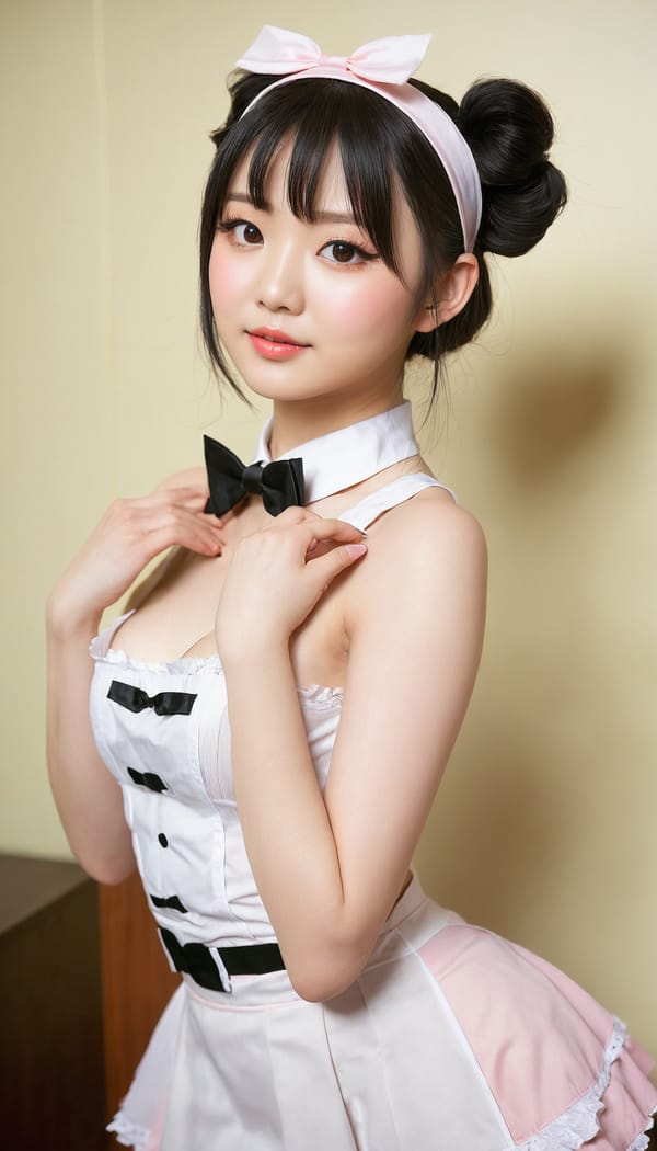 Tags: 21872187, SDXL
{"3": {"inputs": {"seed": 543238778111112, "steps": 64, "cfg": 7.14, "sampler_name": "dpmpp_2m", "scheduler": "karras", "denoise": 1.0, "model": ["27", 0], "positive": ["6", 0], "negative": ["7", 0], "latent_image": ["5", 0]}, "class_type": "KSampler"}, "4": {"inputs": {"ckpt_name": "juggernautxl.safetensors"}, "class_type": "CheckpointLoaderSimple"}, "5": {"inputs": {"width": 768, "height": 1344, "batch_size": 1}, "class_type": "EmptyLatentImage"}, "6": {"inputs": {"text": "21 year old girl, (irish:1.14), (chinese:1.05), (seductive facial expression:0.97), (temptress:1.04), (double eyelids:1.10), (cute:1.11), (idol:1.09), (slim:1.04), (pale skin:1.03), (sexy lips:1.09), (eyelashes:1.05), (blush:1.08), (beautiful eyes:0.95), (seductive pose:1.14), (perky ass:1.13), (exposed ass:0.99), (looking back:1.10), (sexy ass:1.03), (thigh gap:1.11), in a (skimpy maid costume:1.03) working at a maid cafe, choker, bowtie, headband, pleated skirt, (film:1.09), (detailed skin:1.09), (natural looking skin:1.05), (RAW:1.08), (portra:1.04), (candid cinema:1.02), (skin fuzz:1.00), (textured skin:1.03), (soft lighting:1.03)", "clip": ["27", 1]}, "class_type": "CLIPTextEncode"}, "7": {"inputs": {"text": "(watermark:1.11), (distorted:1.11), (worst quality:1.05), (twisted:1.05), (low resolution:1.11), (bad hands:1.06), (open mouth:1.09)", "clip": ["27", 1]}, "class_type": "CLIPTextEncode"}, "8": {"inputs": {"samples": ["3", 0], "vae": ["4", 2]}, "class_type": "VAEDecode"}, "25": {"inputs": {"lora_name": "nudify_xl.safetensors", "strength_model": 0.06, "strength_clip": 0.04, "model": ["4", 0], "clip": ["4", 1]}, "class_type": "LoraLoader"}, "26": {"inputs": {"lora_name": "shirtlift_SDXL_v2.safetensors", "strength_model": 0.17, "strength_clip": 0.04, "model": ["25", 0], "clip": ["25", 1]}, "class_type": "LoraLoader"}, "27": {"inputs": {"lora_name": "PerfectEyesXL.safetensors", "strength_model": 0.09, "strength_clip": 0.1, "model": ["26", 0], "clip": ["26", 1]}, "class_type": "LoraLoader"}, "30": {"inputs": {"model_name": "4x_NMKD-Superscale-SP_178000_G.pth"}, "class_type": "UpscaleModelLoader"}, "31": {"inputs": {"upscale_model": ["30", 0], "image": ["8", 0]}, "class_type": "ImageUpscaleWithModel"}, "32": {"inputs": {"upscale_method": "lanczos", "scale_by": 0.5, "image": ["31", 0]}, "class_type": "ImageScaleBy"}, "33": {"inputs": {"pixels": ["32", 0], "vae": ["4", 2]}, "class_type": "VAEEncode"}, "34": {"inputs": {"seed": 543238778111112, "steps": 64, "cfg": 7.14, "sampler_name": "dpmpp_2m", "scheduler": "karras", "denoise": 0.3, "model": ["27", 0], "positive": ["6", 0], "negative": ["7", 0], "latent_image": ["33", 0]}, "class_type": "KSampler"}, "36": {"inputs": {"samples": ["34", 0], "vae": ["4", 2]}, "class_type": "VAEDecode"}, "39": {"inputs": {"filename_prefix": "comfyapi-1713291971488", "images": ["36", 0]}, "class_type": "SaveImage"}}