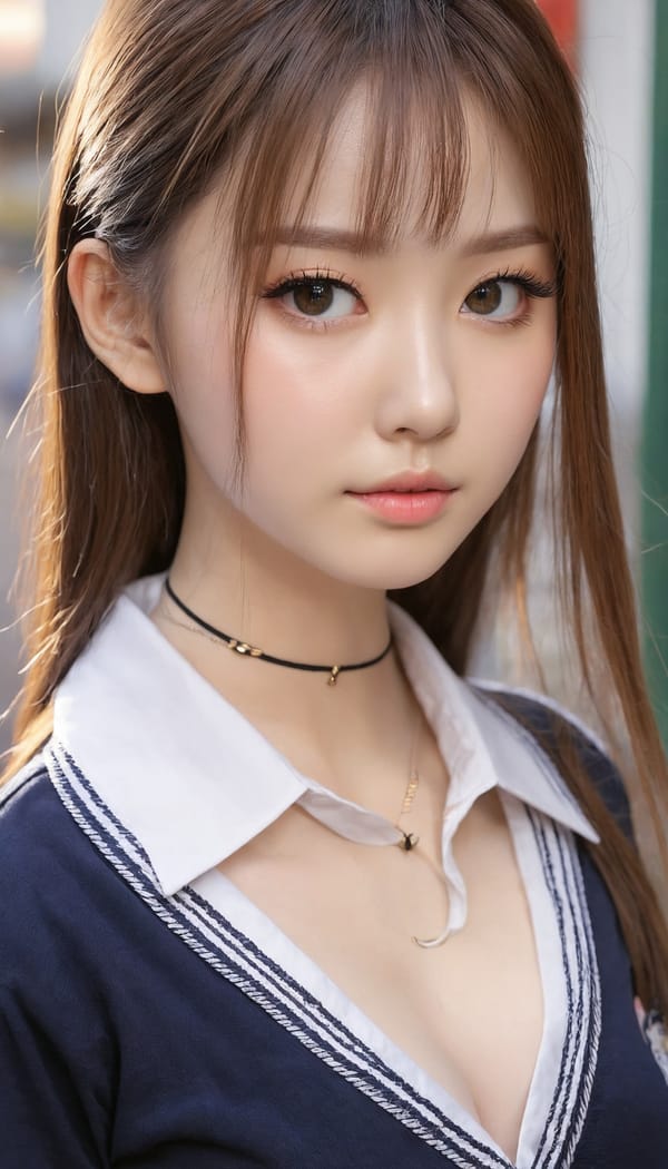 Tags: 21872187, SDXL
{"3": {"inputs": {"seed": 972190134632821, "steps": 64, "cfg": 5.54, "sampler_name": "dpmpp_2m", "scheduler": "karras", "denoise": 1.0, "model": ["27", 0], "positive": ["6", 0], "negative": ["7", 0], "latent_image": ["5", 0]}, "class_type": "KSampler"}, "4": {"inputs": {"ckpt_name": "juggernautxl.safetensors"}, "class_type": "CheckpointLoaderSimple"}, "5": {"inputs": {"width": 768, "height": 1344, "batch_size": 1}, "class_type": "EmptyLatentImage"}, "6": {"inputs": {"text": "26 year old girl, (slim:0.99), (seductive facial expression:1.11), (eyelashes:1.10), (blush:1.04), (cute:0.96), (pale skin:1.07), (beautiful eyes:1.00), (double eyelids:1.02), (seductive pose:0.97), (idol:0.96), (detailed face:0.95), (in a seductive pose:1.13), (large perky breasts:1.08), (cleavage:0.95), (thigh gap:1.10), (school uniform:1.04), choker, busy street, (skin fuzz:1.04), (soft lighting:1.04), (detailed skin:1.07), (RAW:1.00), (candid cinema:1.09), (film:1.01), (natural looking skin:1.09), (portra:1.03), (textured skin:1.02)", "clip": ["27", 1]}, "class_type": "CLIPTextEncode"}, "7": {"inputs": {"text": "(low resolution:1.13), (watermark:1.12), (distorted:1.12), (open mouth:1.07), (twisted:1.12), (worst quality:1.11), (bad hands:1.07)", "clip": ["27", 1]}, "class_type": "CLIPTextEncode"}, "8": {"inputs": {"samples": ["3", 0], "vae": ["4", 2]}, "class_type": "VAEDecode"}, "25": {"inputs": {"lora_name": "nudify_xl.safetensors", "strength_model": 0.08, "strength_clip": 0.11, "model": ["4", 0], "clip": ["4", 1]}, "class_type": "LoraLoader"}, "26": {"inputs": {"lora_name": "shirtlift_SDXL_v2.safetensors", "strength_model": 0.14, "strength_clip": 0.02, "model": ["25", 0], "clip": ["25", 1]}, "class_type": "LoraLoader"}, "27": {"inputs": {"lora_name": "PerfectEyesXL.safetensors", "strength_model": 0.08, "strength_clip": 0.19, "model": ["26", 0], "clip": ["26", 1]}, "class_type": "LoraLoader"}, "30": {"inputs": {"model_name": "4x_NMKD-Superscale-SP_178000_G.pth"}, "class_type": "UpscaleModelLoader"}, "31": {"inputs": {"upscale_model": ["30", 0], "image": ["8", 0]}, "class_type": "ImageUpscaleWithModel"}, "32": {"inputs": {"upscale_method": "lanczos", "scale_by": 0.5, "image": ["31", 0]}, "class_type": "ImageScaleBy"}, "33": {"inputs": {"pixels": ["32", 0], "vae": ["4", 2]}, "class_type": "VAEEncode"}, "34": {"inputs": {"seed": 972190134632821, "steps": 64, "cfg": 5.54, "sampler_name": "dpmpp_2m", "scheduler": "karras", "denoise": 0.3, "model": ["27", 0], "positive": ["6", 0], "negative": ["7", 0], "latent_image": ["33", 0]}, "class_type": "KSampler"}, "36": {"inputs": {"samples": ["34", 0], "vae": ["4", 2]}, "class_type": "VAEDecode"}, "39": {"inputs": {"filename_prefix": "comfyapi-1718838065971", "images": ["36", 0]}, "class_type": "SaveImage"}}