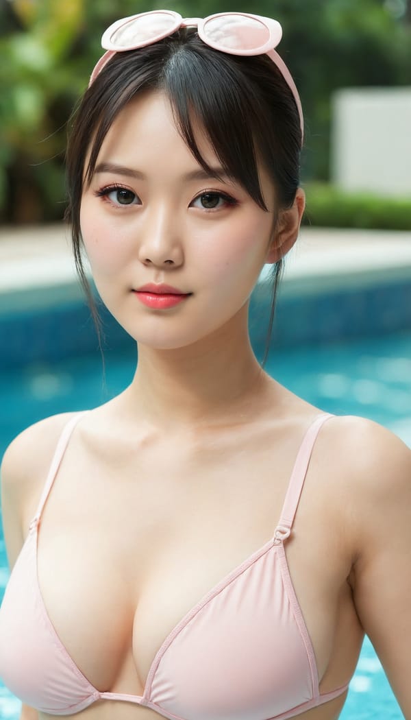 Tags: 21872187, SDXL
{"3": {"inputs": {"seed": 996669374403447, "steps": 64, "cfg": 6.71, "sampler_name": "dpmpp_2m", "scheduler": "karras", "denoise": 1.0, "model": ["27", 0], "positive": ["6", 0], "negative": ["7", 0], "latent_image": ["5", 0]}, "class_type": "KSampler"}, "4": {"inputs": {"ckpt_name": "juggernautXL_v8Rundiffusion.safetensors"}, "class_type": "CheckpointLoaderSimple"}, "5": {"inputs": {"width": 768, "height": 1344, "batch_size": 1}, "class_type": "EmptyLatentImage"}, "6": {"inputs": {"text": "28 year old girl, (taiwanese:1.08), (russian:1.04), (sexy lips:0.99), (beautiful eyes:1.13), (seductive facial expression:1.02), (temptress:1.03), (detailed face:0.97), (blush:1.13), (idol:1.03), (double eyelids:1.12), (cute:0.95), (pale skin:0.97), (slim:1.13), (seductive pose:1.10), (in a seductive pose:1.06), (large perky breasts:1.00), (cleavage:1.09), (thigh gap:1.03), (in a swimsuit:1.03) at a pool, (soft lighting:1.08), (natural looking skin:1.01), (skin fuzz:1.05), (candid cinema:1.09), (RAW:1.07), (detailed skin:1.06), (portra:1.07), (textured skin:1.06), (film:1.06)", "clip": ["27", 1]}, "class_type": "CLIPTextEncode"}, "7": {"inputs": {"text": "(watermark:1.09), (distorted:1.06), (twisted:1.08), (open mouth:1.12), (bad hands:1.05), (low resolution:1.10)", "clip": ["27", 1]}, "class_type": "CLIPTextEncode"}, "8": {"inputs": {"samples": ["3", 0], "vae": ["4", 2]}, "class_type": "VAEDecode"}, "25": {"inputs": {"lora_name": "nudify_xl.safetensors", "strength_model": 0.01, "strength_clip": 0.0, "model": ["4", 0], "clip": ["4", 1]}, "class_type": "LoraLoader"}, "26": {"inputs": {"lora_name": "shirtlift_SDXL_v2.safetensors", "strength_model": 0.11, "strength_clip": 0.06, "model": ["25", 0], "clip": ["25", 1]}, "class_type": "LoraLoader"}, "27": {"inputs": {"lora_name": "PerfectEyesXL.safetensors", "strength_model": 0.09, "strength_clip": 0.04, "model": ["26", 0], "clip": ["26", 1]}, "class_type": "LoraLoader"}, "30": {"inputs": {"model_name": "4x_NMKD-Superscale-SP_178000_G.pth"}, "class_type": "UpscaleModelLoader"}, "31": {"inputs": {"upscale_model": ["30", 0], "image": ["8", 0]}, "class_type": "ImageUpscaleWithModel"}, "32": {"inputs": {"upscale_method": "lanczos", "scale_by": 0.5, "image": ["31", 0]}, "class_type": "ImageScaleBy"}, "33": {"inputs": {"pixels": ["32", 0], "vae": ["4", 2]}, "class_type": "VAEEncode"}, "34": {"inputs": {"seed": 996669374403447, "steps": 64, "cfg": 6.71, "sampler_name": "dpmpp_2m", "scheduler": "karras", "denoise": 0.3, "model": ["27", 0], "positive": ["6", 0], "negative": ["7", 0], "latent_image": ["33", 0]}, "class_type": "KSampler"}, "36": {"inputs": {"samples": ["34", 0], "vae": ["4", 2]}, "class_type": "VAEDecode"}, "39": {"inputs": {"filename_prefix": "comfyapi-1708179178825", "images": ["36", 0]}, "class_type": "SaveImage"}}