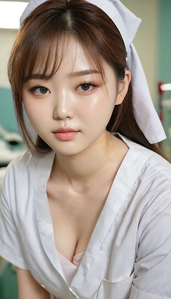 Tags: 21872187, SDXL
{"3": {"inputs": {"seed": 992720021172259, "steps": 64, "cfg": 5.26, "sampler_name": "dpmpp_2m", "scheduler": "karras", "denoise": 1.0, "model": ["27", 0], "positive": ["6", 0], "negative": ["7", 0], "latent_image": ["5", 0]}, "class_type": "KSampler"}, "4": {"inputs": {"ckpt_name": "juggernautxl.safetensors"}, "class_type": "CheckpointLoaderSimple"}, "5": {"inputs": {"width": 768, "height": 1344, "batch_size": 1}, "class_type": "EmptyLatentImage"}, "6": {"inputs": {"text": "19 year old girl, (korean:1.01), (irish:1.13), (blush:1.12), (cute:1.11), (idol:0.97), (seductive facial expression:0.97), (pale skin:1.14), (temptress:1.00), (slim:0.96), (beautiful eyes:1.14), (sexy lips:1.02), (seductive pose:1.07), (double eyelids:1.08), (detailed face:1.03), (on all fours:1.12), (spreading ass cheeks:1.12), (from behind:1.08), (backboob:1.08), (nurse in uniform:1.11) working in a hospital ward, (film:1.06), (natural looking skin:1.05), (detailed skin:1.07), (textured skin:1.07), (soft lighting:1.05), (candid cinema:1.04), (skin fuzz:1.08), (RAW:1.04), (portra:1.02)", "clip": ["27", 1]}, "class_type": "CLIPTextEncode"}, "7": {"inputs": {"text": "(low resolution:1.12), (distorted:1.11), (watermark:1.07), (twisted:1.14), (worst quality:1.07), (bad hands:1.06), (open mouth:1.09)", "clip": ["27", 1]}, "class_type": "CLIPTextEncode"}, "8": {"inputs": {"samples": ["3", 0], "vae": ["4", 2]}, "class_type": "VAEDecode"}, "25": {"inputs": {"lora_name": "nudify_xl.safetensors", "strength_model": 0.23, "strength_clip": 0.15, "model": ["4", 0], "clip": ["4", 1]}, "class_type": "LoraLoader"}, "26": {"inputs": {"lora_name": "shirtlift_SDXL_v2.safetensors", "strength_model": 0.0, "strength_clip": 0.09, "model": ["25", 0], "clip": ["25", 1]}, "class_type": "LoraLoader"}, "27": {"inputs": {"lora_name": "PerfectEyesXL.safetensors", "strength_model": 0.1, "strength_clip": 0.09, "model": ["26", 0], "clip": ["26", 1]}, "class_type": "LoraLoader"}, "30": {"inputs": {"model_name": "4x_NMKD-Superscale-SP_178000_G.pth"}, "class_type": "UpscaleModelLoader"}, "31": {"inputs": {"upscale_model": ["30", 0], "image": ["8", 0]}, "class_type": "ImageUpscaleWithModel"}, "32": {"inputs": {"upscale_method": "lanczos", "scale_by": 0.5, "image": ["31", 0]}, "class_type": "ImageScaleBy"}, "33": {"inputs": {"pixels": ["32", 0], "vae": ["4", 2]}, "class_type": "VAEEncode"}, "34": {"inputs": {"seed": 992720021172259, "steps": 64, "cfg": 5.26, "sampler_name": "dpmpp_2m", "scheduler": "karras", "denoise": 0.3, "model": ["27", 0], "positive": ["6", 0], "negative": ["7", 0], "latent_image": ["33", 0]}, "class_type": "KSampler"}, "36": {"inputs": {"samples": ["34", 0], "vae": ["4", 2]}, "class_type": "VAEDecode"}, "39": {"inputs": {"filename_prefix": "comfyapi-1716246483027", "images": ["36", 0]}, "class_type": "SaveImage"}}