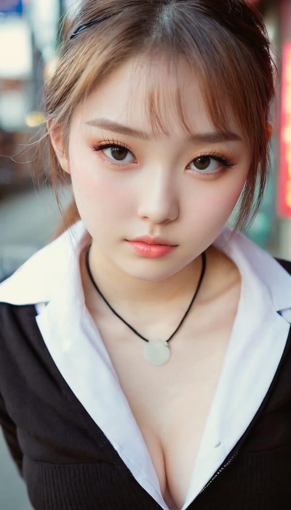 Tags: 21872187, SDXL
{"3": {"inputs": {"seed": 572670704426998, "steps": 32, "cfg": 5.5, "sampler_name": "dpmpp_2m", "scheduler": "karras", "denoise": 1.0, "model": ["27", 0], "positive": ["6", 0], "negative": ["7", 0], "latent_image": ["5", 0]}, "class_type": "KSampler"}, "4": {"inputs": {"ckpt_name": "juggernautxl.safetensors"}, "class_type": "CheckpointLoaderSimple"}, "5": {"inputs": {"width": 768, "height": 1344, "batch_size": 1}, "class_type": "EmptyLatentImage"}, "6": {"inputs": {"text": "20 year old girl, (blush:1.04), (double eyelids:0.95), (detailed face:1.09), (idol:1.09), (cute:1.07), (eyelashes:0.99), (pale skin:1.11), (seductive pose:1.14), (temptress:1.10), (sexy lips:0.99), (seductive facial expression:0.98), (beautiful eyes:0.96), (slim:0.96), (in a seductive pose:1.05), (large perky breasts:1.04), (cleavage:1.13), (thigh gap:1.14), (school uniform:0.95), choker, busy street, (soft lighting:1.00), (detailed skin:1.05), (portra:1.02), (RAW:1.09), (natural looking skin:1.08), (textured skin:1.09), (film:1.05), (skin fuzz:1.04)", "clip": ["27", 1]}, "class_type": "CLIPTextEncode"}, "7": {"inputs": {"text": "(twisted:1.06), (low resolution:1.07), (bad hands:1.11), (worst quality:1.14), (open mouth:1.08), (distorted:1.08), (watermark:1.08)", "clip": ["27", 1]}, "class_type": "CLIPTextEncode"}, "8": {"inputs": {"samples": ["3", 0], "vae": ["4", 2]}, "class_type": "VAEDecode"}, "25": {"inputs": {"lora_name": "nudify_xl.safetensors", "strength_model": 0.36, "strength_clip": 0.18, "model": ["4", 0], "clip": ["4", 1]}, "class_type": "LoraLoader"}, "26": {"inputs": {"lora_name": "shirtlift_SDXL_v2.safetensors", "strength_model": 0.02, "strength_clip": 0.11, "model": ["25", 0], "clip": ["25", 1]}, "class_type": "LoraLoader"}, "27": {"inputs": {"lora_name": "PerfectEyesXL.safetensors", "strength_model": 0.18, "strength_clip": 0.1, "model": ["26", 0], "clip": ["26", 1]}, "class_type": "LoraLoader"}, "30": {"inputs": {"model_name": "4x_NMKD-Superscale-SP_178000_G.pth"}, "class_type": "UpscaleModelLoader"}, "31": {"inputs": {"upscale_model": ["30", 0], "image": ["8", 0]}, "class_type": "ImageUpscaleWithModel"}, "32": {"inputs": {"upscale_method": "lanczos", "scale_by": 0.5, "image": ["31", 0]}, "class_type": "ImageScaleBy"}, "33": {"inputs": {"pixels": ["32", 0], "vae": ["4", 2]}, "class_type": "VAEEncode"}, "34": {"inputs": {"seed": 572670704426998, "steps": 32, "cfg": 5.5, "sampler_name": "dpmpp_2m", "scheduler": "karras", "denoise": 0.3, "model": ["27", 0], "positive": ["6", 0], "negative": ["7", 0], "latent_image": ["33", 0]}, "class_type": "KSampler"}, "36": {"inputs": {"samples": ["34", 0], "vae": ["4", 2]}, "class_type": "VAEDecode"}, "39": {"inputs": {"filename_prefix": "comfyapi-1726888978423", "images": ["36", 0]}, "class_type": "SaveImage"}}