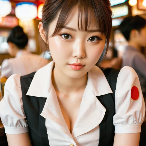 Tags: 21872187, SDXL
{"3": {"inputs": {"seed": 230044138039141, "steps": 64, "cfg": 7.14, "sampler_name": "dpmpp_2m", "scheduler": "karras", "denoise": 1.0, "model": ["27", 0], "positive": ["6", 0], "negative": ["7", 0], "latent_image": ["5", 0]}, "class_type": "KSampler"}, "4": {"inputs": {"ckpt_name": "juggernautxl.safetensors"}, "class_type": "CheckpointLoaderSimple"}, "5": {"inputs": {"width": 1024, "height": 1024, "batch_size": 1}, "class_type": "EmptyLatentImage"}, "6": {"inputs": {"text": "21 year old girl, (japanese:1.09), (korean:0.98), (detailed face:0.99), (double eyelids:1.07), (cute:1.00), (temptress:0.96), (idol:1.03), (eyelashes:1.02), (blush:0.97), (pale skin:1.08), (slim:1.11), (beautiful eyes:0.97), (seductive pose:1.08), (seductive facial expression:0.98), (sexy lips:1.08), (on all fours:1.05), (spreading ass cheeks:1.06), (from behind:1.01), (backboob:0.95), (a waitress in uniform:1.13) working at a restaurant, (detailed skin:1.08), (RAW:1.01), (candid cinema:1.03), (film:1.02), (soft lighting:1.05), (skin fuzz:1.07), (textured skin:1.05), (portra:1.09), (natural looking skin:1.01)", "clip": ["27", 1]}, "class_type": "CLIPTextEncode"}, "7": {"inputs": {"text": "(open mouth:1.12), (watermark:1.08), (worst quality:1.11), (bad hands:1.07), (twisted:1.05), (low resolution:1.14), (distorted:1.11)", "clip": ["27", 1]}, "class_type": "CLIPTextEncode"}, "8": {"inputs": {"samples": ["3", 0], "vae": ["4", 2]}, "class_type": "VAEDecode"}, "25": {"inputs": {"lora_name": "nudify_xl.safetensors", "strength_model": 0.14, "strength_clip": 0.37, "model": ["4", 0], "clip": ["4", 1]}, "class_type": "LoraLoader"}, "26": {"inputs": {"lora_name": "shirtlift_SDXL_v2.safetensors", "strength_model": 0.16, "strength_clip": 0.04, "model": ["25", 0], "clip": ["25", 1]}, "class_type": "LoraLoader"}, "27": {"inputs": {"lora_name": "PerfectEyesXL.safetensors", "strength_model": 0.1, "strength_clip": 0.09, "model": ["26", 0], "clip": ["26", 1]}, "class_type": "LoraLoader"}, "30": {"inputs": {"model_name": "4x_NMKD-Superscale-SP_178000_G.pth"}, "class_type": "UpscaleModelLoader"}, "31": {"inputs": {"upscale_model": ["30", 0], "image": ["8", 0]}, "class_type": "ImageUpscaleWithModel"}, "32": {"inputs": {"upscale_method": "lanczos", "scale_by": 0.5, "image": ["31", 0]}, "class_type": "ImageScaleBy"}, "33": {"inputs": {"pixels": ["32", 0], "vae": ["4", 2]}, "class_type": "VAEEncode"}, "34": {"inputs": {"seed": 230044138039141, "steps": 64, "cfg": 7.14, "sampler_name": "dpmpp_2m", "scheduler": "karras", "denoise": 0.3, "model": ["27", 0], "positive": ["6", 0], "negative": ["7", 0], "latent_image": ["33", 0]}, "class_type": "KSampler"}, "36": {"inputs": {"samples": ["34", 0], "vae": ["4", 2]}, "class_type": "VAEDecode"}, "39": {"inputs": {"filename_prefix": "comfyapi-1731096295077", "images": ["36", 0]}, "class_type": "SaveImage"}}