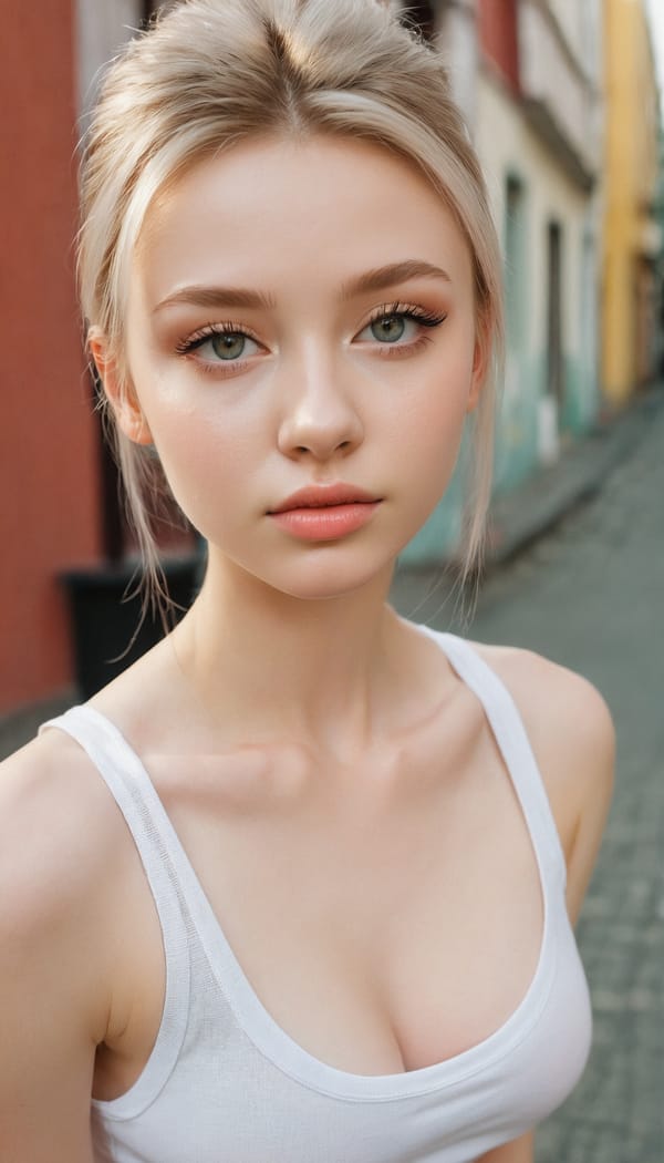 Tags: 21872187, SDXL
{"3": {"inputs": {"seed": 661168840613512, "steps": 64, "cfg": 7.32, "sampler_name": "dpmpp_2m", "scheduler": "karras", "denoise": 1.0, "model": ["27", 0], "positive": ["6", 0], "negative": ["7", 0], "latent_image": ["5", 0]}, "class_type": "KSampler"}, "4": {"inputs": {"ckpt_name": "juggernautxl.safetensors"}, "class_type": "CheckpointLoaderSimple"}, "5": {"inputs": {"width": 768, "height": 1344, "batch_size": 1}, "class_type": "EmptyLatentImage"}, "6": {"inputs": {"text": "19 year old girl, (ukrainian:0.99), (beautiful eyes:0.98), (double eyelids:0.99), (eyelashes:1.04), (blush:1.04), (slim:1.07), (seductive facial expression:1.07), (sexy lips:1.14), (detailed face:1.03), (idol:1.00), (pale skin:1.09), (seductive pose:1.06), (temptress:0.97), (cute:1.10), (on all fours:0.98), (spreading ass cheeks:1.05), (from behind:1.12), (backboob:1.08), (white tanktop:1.03), busy street, (skin fuzz:1.02), (candid cinema:1.06), (film:1.01), (portra:1.02), (natural looking skin:1.09), (RAW:1.02), (soft lighting:1.08), (detailed skin:1.01), (textured skin:1.01)", "clip": ["27", 1]}, "class_type": "CLIPTextEncode"}, "7": {"inputs": {"text": "(distorted:1.08), (watermark:1.06), (open mouth:1.05), (twisted:1.14), (low resolution:1.05), (worst quality:1.07), (bad hands:1.14)", "clip": ["27", 1]}, "class_type": "CLIPTextEncode"}, "8": {"inputs": {"samples": ["3", 0], "vae": ["4", 2]}, "class_type": "VAEDecode"}, "25": {"inputs": {"lora_name": "nudify_xl.safetensors", "strength_model": 0.09, "strength_clip": 0.02, "model": ["4", 0], "clip": ["4", 1]}, "class_type": "LoraLoader"}, "26": {"inputs": {"lora_name": "shirtlift_SDXL_v2.safetensors", "strength_model": 0.02, "strength_clip": 0.01, "model": ["25", 0], "clip": ["25", 1]}, "class_type": "LoraLoader"}, "27": {"inputs": {"lora_name": "PerfectEyesXL.safetensors", "strength_model": 0.14, "strength_clip": 0.0, "model": ["26", 0], "clip": ["26", 1]}, "class_type": "LoraLoader"}, "30": {"inputs": {"model_name": "4x_NMKD-Superscale-SP_178000_G.pth"}, "class_type": "UpscaleModelLoader"}, "31": {"inputs": {"upscale_model": ["30", 0], "image": ["8", 0]}, "class_type": "ImageUpscaleWithModel"}, "32": {"inputs": {"upscale_method": "lanczos", "scale_by": 0.5, "image": ["31", 0]}, "class_type": "ImageScaleBy"}, "33": {"inputs": {"pixels": ["32", 0], "vae": ["4", 2]}, "class_type": "VAEEncode"}, "34": {"inputs": {"seed": 661168840613512, "steps": 64, "cfg": 7.32, "sampler_name": "dpmpp_2m", "scheduler": "karras", "denoise": 0.3, "model": ["27", 0], "positive": ["6", 0], "negative": ["7", 0], "latent_image": ["33", 0]}, "class_type": "KSampler"}, "36": {"inputs": {"samples": ["34", 0], "vae": ["4", 2]}, "class_type": "VAEDecode"}, "39": {"inputs": {"filename_prefix": "comfyapi-1724451956469", "images": ["36", 0]}, "class_type": "SaveImage"}}