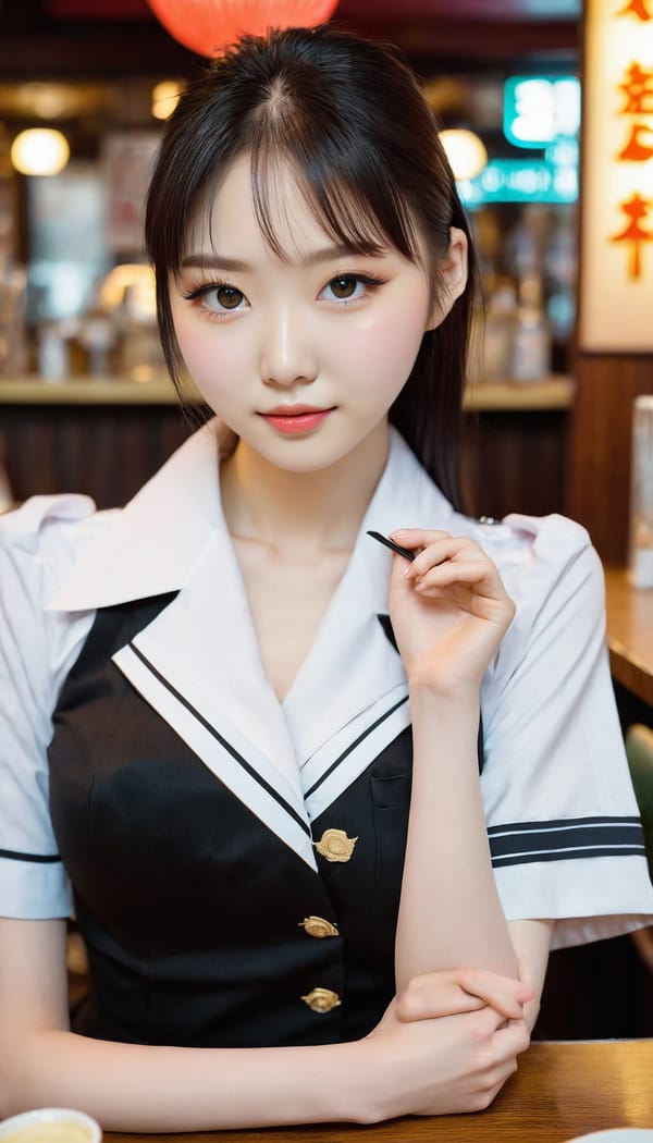 Tags: 21872187, SDXL
{"3": {"inputs": {"seed": 621037646920501, "steps": 32, "cfg": 7.65, "sampler_name": "dpmpp_2m", "scheduler": "karras", "denoise": 1.0, "model": ["27", 0], "positive": ["6", 0], "negative": ["7", 0], "latent_image": ["5", 0]}, "class_type": "KSampler"}, "4": {"inputs": {"ckpt_name": "juggernautxl.safetensors"}, "class_type": "CheckpointLoaderSimple"}, "5": {"inputs": {"width": 768, "height": 1344, "batch_size": 1}, "class_type": "EmptyLatentImage"}, "6": {"inputs": {"text": "18 year old girl, (chinese:1.12), (russian:1.11), (japanese:1.13), (korean:1.04), (pale skin:1.07), (slim:1.00), (seductive pose:0.96), (eyelashes:1.11), (detailed face:0.99), (beautiful eyes:1.09), (blush:1.08), (sexy lips:1.00), (seductive facial expression:1.02), (double eyelids:1.13), (temptress:1.01), (idol:1.05), (cute:1.00), (on all fours:0.98), (spreading ass cheeks:0.95), (from behind:1.09), (backboob:1.02), (a waitress in uniform:1.13) working at a restaurant, (skin fuzz:1.06), (candid cinema:1.07), (natural looking skin:1.03), (textured skin:1.07), (portra:1.03), (soft lighting:1.04), (film:1.03), (detailed skin:1.07), (RAW:1.05)", "clip": ["27", 1]}, "class_type": "CLIPTextEncode"}, "7": {"inputs": {"text": "(bad hands:1.14), (worst quality:1.08), (twisted:1.07), (watermark:1.06), (distorted:1.06), (open mouth:1.09), (low resolution:1.14)", "clip": ["27", 1]}, "class_type": "CLIPTextEncode"}, "8": {"inputs": {"samples": ["3", 0], "vae": ["4", 2]}, "class_type": "VAEDecode"}, "25": {"inputs": {"lora_name": "nudify_xl.safetensors", "strength_model": 0.12, "strength_clip": 0.35, "model": ["4", 0], "clip": ["4", 1]}, "class_type": "LoraLoader"}, "26": {"inputs": {"lora_name": "shirtlift_SDXL_v2.safetensors", "strength_model": 0.15, "strength_clip": 0.14, "model": ["25", 0], "clip": ["25", 1]}, "class_type": "LoraLoader"}, "27": {"inputs": {"lora_name": "PerfectEyesXL.safetensors", "strength_model": 0.18, "strength_clip": 0.19, "model": ["26", 0], "clip": ["26", 1]}, "class_type": "LoraLoader"}, "30": {"inputs": {"model_name": "4x_NMKD-Superscale-SP_178000_G.pth"}, "class_type": "UpscaleModelLoader"}, "31": {"inputs": {"upscale_model": ["30", 0], "image": ["8", 0]}, "class_type": "ImageUpscaleWithModel"}, "32": {"inputs": {"upscale_method": "lanczos", "scale_by": 0.5, "image": ["31", 0]}, "class_type": "ImageScaleBy"}, "33": {"inputs": {"pixels": ["32", 0], "vae": ["4", 2]}, "class_type": "VAEEncode"}, "34": {"inputs": {"seed": 621037646920501, "steps": 32, "cfg": 7.65, "sampler_name": "dpmpp_2m", "scheduler": "karras", "denoise": 0.3, "model": ["27", 0], "positive": ["6", 0], "negative": ["7", 0], "latent_image": ["33", 0]}, "class_type": "KSampler"}, "36": {"inputs": {"samples": ["34", 0], "vae": ["4", 2]}, "class_type": "VAEDecode"}, "39": {"inputs": {"filename_prefix": "comfyapi-1735086099743", "images": ["36", 0]}, "class_type": "SaveImage"}}