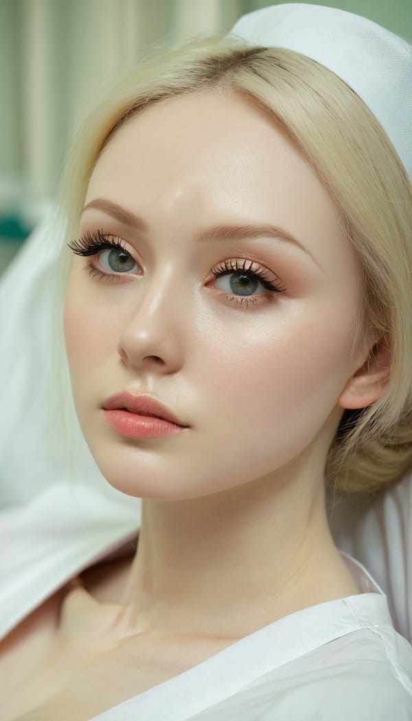 Tags: 21872187, SDXL
{"3": {"inputs": {"seed": 297551537959191, "steps": 64, "cfg": 7.33, "sampler_name": "dpmpp_2m", "scheduler": "karras", "denoise": 1.0, "model": ["27", 0], "positive": ["6", 0], "negative": ["7", 0], "latent_image": ["5", 0]}, "class_type": "KSampler"}, "4": {"inputs": {"ckpt_name": "juggernautxl.safetensors"}, "class_type": "CheckpointLoaderSimple"}, "5": {"inputs": {"width": 768, "height": 1344, "batch_size": 1}, "class_type": "EmptyLatentImage"}, "6": {"inputs": {"text": "28 year old girl, (russian:0.98), (pale skin:1.12), (detailed face:1.01), (eyelashes:1.04), (sexy lips:1.05), (double eyelids:1.02), (blush:1.11), (slim:1.06), (cute:0.97), (beautiful eyes:0.96), (temptress:1.05), (idol:1.08), (seductive facial expression:1.12), (in a seductive pose:1.03), (large perky breasts:1.04), (cleavage:1.09), (thigh gap:1.06), (nurse in uniform:1.00) working in a hospital ward, (detailed skin:1.01), (candid cinema:1.09), (film:1.06), (skin fuzz:1.03), (textured skin:1.06), (RAW:1.02), (natural looking skin:1.04), (soft lighting:1.04), (portra:1.03)", "clip": ["27", 1]}, "class_type": "CLIPTextEncode"}, "7": {"inputs": {"text": "(watermark:1.08), (low resolution:1.05), (open mouth:1.10), (twisted:1.08), (bad hands:1.11), (distorted:1.07), (worst quality:1.05)", "clip": ["27", 1]}, "class_type": "CLIPTextEncode"}, "8": {"inputs": {"samples": ["3", 0], "vae": ["4", 2]}, "class_type": "VAEDecode"}, "25": {"inputs": {"lora_name": "nudify_xl.safetensors", "strength_model": 0.35, "strength_clip": 0.23, "model": ["4", 0], "clip": ["4", 1]}, "class_type": "LoraLoader"}, "26": {"inputs": {"lora_name": "shirtlift_SDXL_v2.safetensors", "strength_model": 0.08, "strength_clip": 0.12, "model": ["25", 0], "clip": ["25", 1]}, "class_type": "LoraLoader"}, "27": {"inputs": {"lora_name": "PerfectEyesXL.safetensors", "strength_model": 0.04, "strength_clip": 0.08, "model": ["26", 0], "clip": ["26", 1]}, "class_type": "LoraLoader"}, "30": {"inputs": {"model_name": "4x_NMKD-Superscale-SP_178000_G.pth"}, "class_type": "UpscaleModelLoader"}, "31": {"inputs": {"upscale_model": ["30", 0], "image": ["8", 0]}, "class_type": "ImageUpscaleWithModel"}, "32": {"inputs": {"upscale_method": "lanczos", "scale_by": 0.5, "image": ["31", 0]}, "class_type": "ImageScaleBy"}, "33": {"inputs": {"pixels": ["32", 0], "vae": ["4", 2]}, "class_type": "VAEEncode"}, "34": {"inputs": {"seed": 297551537959191, "steps": 64, "cfg": 7.33, "sampler_name": "dpmpp_2m", "scheduler": "karras", "denoise": 0.3, "model": ["27", 0], "positive": ["6", 0], "negative": ["7", 0], "latent_image": ["33", 0]}, "class_type": "KSampler"}, "36": {"inputs": {"samples": ["34", 0], "vae": ["4", 2]}, "class_type": "VAEDecode"}, "39": {"inputs": {"filename_prefix": "comfyapi-1734523362816", "images": ["36", 0]}, "class_type": "SaveImage"}}