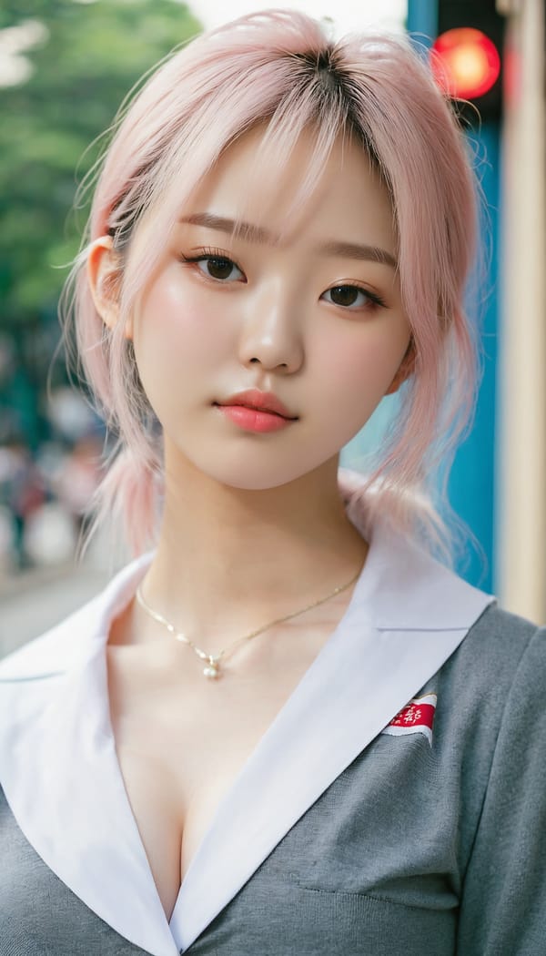 Tags: 21872187, SDXL
{"3": {"inputs": {"seed": 460510234435084, "steps": 64, "cfg": 7.79, "sampler_name": "dpmpp_2m", "scheduler": "karras", "denoise": 1.0, "model": ["27", 0], "positive": ["6", 0], "negative": ["7", 0], "latent_image": ["5", 0]}, "class_type": "KSampler"}, "4": {"inputs": {"ckpt_name": "juggernautxl.safetensors"}, "class_type": "CheckpointLoaderSimple"}, "5": {"inputs": {"width": 768, "height": 1344, "batch_size": 1}, "class_type": "EmptyLatentImage"}, "6": {"inputs": {"text": "18 year old girl, (korean:1.03), (sexy lips:1.11), (eyelashes:0.95), (pale skin:1.01), (cute:0.99), (slim:1.14), (seductive pose:1.07), (double eyelids:1.05), (seductive facial expression:1.01), (detailed face:0.96), (idol:1.12), (blush:0.95), (temptress:0.97), (in a seductive pose:1.02), (large perky breasts:1.06), (cleavage:1.07), (thigh gap:1.01), (school uniform:1.03), choker, busy street, (textured skin:1.09), (skin fuzz:1.06), (detailed skin:1.06), (candid cinema:1.02), (film:1.03), (RAW:1.04), (soft lighting:1.05), (natural looking skin:1.09), (portra:1.04)", "clip": ["27", 1]}, "class_type": "CLIPTextEncode"}, "7": {"inputs": {"text": "(open mouth:1.05), (twisted:1.06), (bad hands:1.13), (worst quality:1.07), (watermark:1.08), (distorted:1.09), (low resolution:1.10)", "clip": ["27", 1]}, "class_type": "CLIPTextEncode"}, "8": {"inputs": {"samples": ["3", 0], "vae": ["4", 2]}, "class_type": "VAEDecode"}, "25": {"inputs": {"lora_name": "nudify_xl.safetensors", "strength_model": 0.25, "strength_clip": 0.39, "model": ["4", 0], "clip": ["4", 1]}, "class_type": "LoraLoader"}, "26": {"inputs": {"lora_name": "shirtlift_SDXL_v2.safetensors", "strength_model": 0.05, "strength_clip": 0.02, "model": ["25", 0], "clip": ["25", 1]}, "class_type": "LoraLoader"}, "27": {"inputs": {"lora_name": "PerfectEyesXL.safetensors", "strength_model": 0.11, "strength_clip": 0.01, "model": ["26", 0], "clip": ["26", 1]}, "class_type": "LoraLoader"}, "30": {"inputs": {"model_name": "4x_NMKD-Superscale-SP_178000_G.pth"}, "class_type": "UpscaleModelLoader"}, "31": {"inputs": {"upscale_model": ["30", 0], "image": ["8", 0]}, "class_type": "ImageUpscaleWithModel"}, "32": {"inputs": {"upscale_method": "lanczos", "scale_by": 0.5, "image": ["31", 0]}, "class_type": "ImageScaleBy"}, "33": {"inputs": {"pixels": ["32", 0], "vae": ["4", 2]}, "class_type": "VAEEncode"}, "34": {"inputs": {"seed": 460510234435084, "steps": 64, "cfg": 7.79, "sampler_name": "dpmpp_2m", "scheduler": "karras", "denoise": 0.3, "model": ["27", 0], "positive": ["6", 0], "negative": ["7", 0], "latent_image": ["33", 0]}, "class_type": "KSampler"}, "36": {"inputs": {"samples": ["34", 0], "vae": ["4", 2]}, "class_type": "VAEDecode"}, "39": {"inputs": {"filename_prefix": "comfyapi-1733886214505", "images": ["36", 0]}, "class_type": "SaveImage"}}