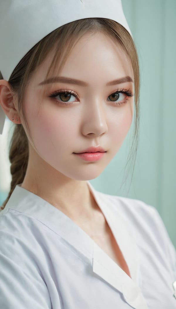 Tags: 21872187, SDXL
{"3": {"inputs": {"seed": 850844077524730, "steps": 64, "cfg": 5.09, "sampler_name": "dpmpp_2m", "scheduler": "karras", "denoise": 1.0, "model": ["27", 0], "positive": ["6", 0], "negative": ["7", 0], "latent_image": ["5", 0]}, "class_type": "KSampler"}, "4": {"inputs": {"ckpt_name": "juggernautxl.safetensors"}, "class_type": "CheckpointLoaderSimple"}, "5": {"inputs": {"width": 768, "height": 1344, "batch_size": 1}, "class_type": "EmptyLatentImage"}, "6": {"inputs": {"text": "21 year old girl, (detailed face:1.07), (temptress:1.03), (sexy lips:1.00), (cute:1.09), (eyelashes:0.96), (beautiful eyes:1.12), (blush:1.00), (double eyelids:1.08), (pale skin:1.07), (idol:1.11), (slim:0.98), (seductive pose:1.04), (perky ass:0.99), (exposed ass:1.04), (looking back:0.98), (sexy ass:1.00), (thigh gap:0.95), (nurse in uniform:1.03) working in a hospital ward, (soft lighting:1.01), (portra:1.06), (skin fuzz:1.04), (RAW:1.08), (detailed skin:1.00), (natural looking skin:1.08), (candid cinema:1.04), (film:1.06), (textured skin:1.05)", "clip": ["27", 1]}, "class_type": "CLIPTextEncode"}, "7": {"inputs": {"text": "(watermark:1.06), (open mouth:1.11), (low resolution:1.12), (worst quality:1.06), (bad hands:1.09), (twisted:1.13), (distorted:1.11)", "clip": ["27", 1]}, "class_type": "CLIPTextEncode"}, "8": {"inputs": {"samples": ["3", 0], "vae": ["4", 2]}, "class_type": "VAEDecode"}, "25": {"inputs": {"lora_name": "nudify_xl.safetensors", "strength_model": 0.01, "strength_clip": 0.16, "model": ["4", 0], "clip": ["4", 1]}, "class_type": "LoraLoader"}, "26": {"inputs": {"lora_name": "shirtlift_SDXL_v2.safetensors", "strength_model": 0.07, "strength_clip": 0.15, "model": ["25", 0], "clip": ["25", 1]}, "class_type": "LoraLoader"}, "27": {"inputs": {"lora_name": "PerfectEyesXL.safetensors", "strength_model": 0.12, "strength_clip": 0.17, "model": ["26", 0], "clip": ["26", 1]}, "class_type": "LoraLoader"}, "30": {"inputs": {"model_name": "4x_NMKD-Superscale-SP_178000_G.pth"}, "class_type": "UpscaleModelLoader"}, "31": {"inputs": {"upscale_model": ["30", 0], "image": ["8", 0]}, "class_type": "ImageUpscaleWithModel"}, "32": {"inputs": {"upscale_method": "lanczos", "scale_by": 0.5, "image": ["31", 0]}, "class_type": "ImageScaleBy"}, "33": {"inputs": {"pixels": ["32", 0], "vae": ["4", 2]}, "class_type": "VAEEncode"}, "34": {"inputs": {"seed": 850844077524730, "steps": 64, "cfg": 5.09, "sampler_name": "dpmpp_2m", "scheduler": "karras", "denoise": 0.3, "model": ["27", 0], "positive": ["6", 0], "negative": ["7", 0], "latent_image": ["33", 0]}, "class_type": "KSampler"}, "36": {"inputs": {"samples": ["34", 0], "vae": ["4", 2]}, "class_type": "VAEDecode"}, "39": {"inputs": {"filename_prefix": "comfyapi-1716283067288", "images": ["36", 0]}, "class_type": "SaveImage"}}