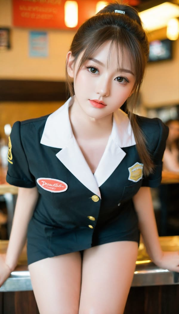 Tags: 21872187, SDXL
{"3": {"inputs": {"seed": 310503859464401, "steps": 32, "cfg": 7.25, "sampler_name": "dpmpp_2m", "scheduler": "karras", "denoise": 1.0, "model": ["27", 0], "positive": ["6", 0], "negative": ["7", 0], "latent_image": ["5", 0]}, "class_type": "KSampler"}, "4": {"inputs": {"ckpt_name": "leosamsHelloworldSDXL_helloworldSDXL32DPO.safetensors"}, "class_type": "CheckpointLoaderSimple"}, "5": {"inputs": {"width": 768, "height": 1344, "batch_size": 1}, "class_type": "EmptyLatentImage"}, "6": {"inputs": {"text": "18 year old girl, (idol:0.97), (seductive facial expression:1.14), (seductive pose:1.06), (beautiful eyes:1.04), (double eyelids:0.96), (slim:1.06), (detailed face:1.04), (blush:1.03), (sexy lips:0.99), (cute:0.96), (eyelashes:1.14), (pale skin:1.04), (temptress:0.96), (perky ass:1.09), (exposed ass:0.95), (looking back:0.95), (sexy ass:1.02), (thigh gap:0.96), (a waitress in uniform:0.96) working at a restaurant, (skin fuzz:1.00), (detailed skin:1.05), (soft lighting:1.03), (film:1.05), (natural looking skin:1.07), (portra:1.03), (textured skin:1.00), (RAW:1.00), (candid cinema:1.08)", "clip": ["27", 1]}, "class_type": "CLIPTextEncode"}, "7": {"inputs": {"text": "(twisted:1.08), (open mouth:1.12), (bad hands:1.05), (worst quality:1.13), (low resolution:1.10), (distorted:1.11), (watermark:1.14)", "clip": ["27", 1]}, "class_type": "CLIPTextEncode"}, "8": {"inputs": {"samples": ["3", 0], "vae": ["4", 2]}, "class_type": "VAEDecode"}, "25": {"inputs": {"lora_name": "nudify_xl.safetensors", "strength_model": 0.35, "strength_clip": 0.32, "model": ["4", 0], "clip": ["4", 1]}, "class_type": "LoraLoader"}, "26": {"inputs": {"lora_name": "shirtlift_SDXL_v2.safetensors", "strength_model": 0.0, "strength_clip": 0.04, "model": ["25", 0], "clip": ["25", 1]}, "class_type": "LoraLoader"}, "27": {"inputs": {"lora_name": "PerfectEyesXL.safetensors", "strength_model": 0.03, "strength_clip": 0.14, "model": ["26", 0], "clip": ["26", 1]}, "class_type": "LoraLoader"}, "30": {"inputs": {"model_name": "4x_NMKD-Superscale-SP_178000_G.pth"}, "class_type": "UpscaleModelLoader"}, "31": {"inputs": {"upscale_model": ["30", 0], "image": ["8", 0]}, "class_type": "ImageUpscaleWithModel"}, "32": {"inputs": {"upscale_method": "lanczos", "scale_by": 0.5, "image": ["31", 0]}, "class_type": "ImageScaleBy"}, "33": {"inputs": {"pixels": ["32", 0], "vae": ["4", 2]}, "class_type": "VAEEncode"}, "34": {"inputs": {"seed": 310503859464401, "steps": 32, "cfg": 7.25, "sampler_name": "dpmpp_2m", "scheduler": "karras", "denoise": 0.3, "model": ["27", 0], "positive": ["6", 0], "negative": ["7", 0], "latent_image": ["33", 0]}, "class_type": "KSampler"}, "36": {"inputs": {"samples": ["34", 0], "vae": ["4", 2]}, "class_type": "VAEDecode"}, "39": {"inputs": {"filename_prefix": "comfyapi-1708383291714", "images": ["36", 0]}, "class_type": "SaveImage"}}