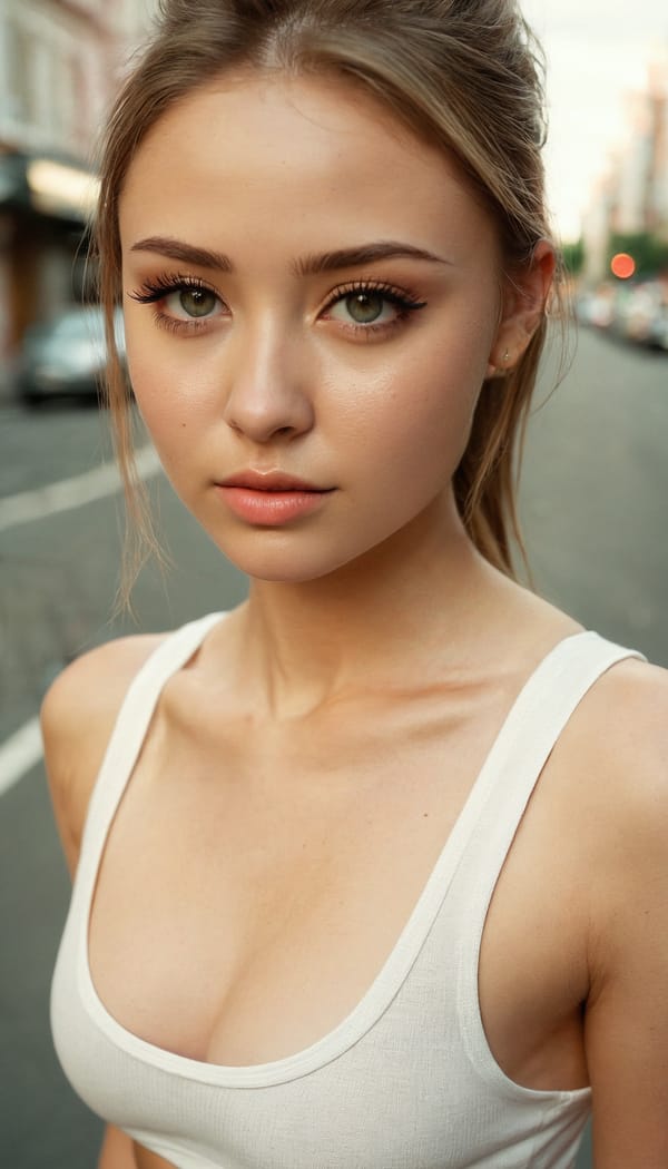 Tags: 21872187, SDXL
{"3": {"inputs": {"seed": 912585922621410, "steps": 32, "cfg": 6.52, "sampler_name": "dpmpp_2m", "scheduler": "karras", "denoise": 1.0, "model": ["27", 0], "positive": ["6", 0], "negative": ["7", 0], "latent_image": ["5", 0]}, "class_type": "KSampler"}, "4": {"inputs": {"ckpt_name": "juggernautxl.safetensors"}, "class_type": "CheckpointLoaderSimple"}, "5": {"inputs": {"width": 768, "height": 1344, "batch_size": 1}, "class_type": "EmptyLatentImage"}, "6": {"inputs": {"text": "28 year old girl, (russian:1.01), (irish:1.03), (detailed face:0.97), (sexy lips:1.06), (slim:0.96), (seductive facial expression:1.05), (eyelashes:1.09), (double eyelids:0.95), (beautiful eyes:1.03), (seductive pose:1.09), (temptress:1.07), (blush:1.10), (cute:0.98), (perky ass:0.98), (exposed ass:1.13), (looking back:0.95), (sexy ass:1.14), (thigh gap:1.00), (white tanktop:1.05), busy street, (skin fuzz:1.09), (film:1.00), (detailed skin:1.06), (portra:1.06), (natural looking skin:1.03), (soft lighting:1.02), (RAW:1.08), (candid cinema:1.01), (textured skin:1.07)", "clip": ["27", 1]}, "class_type": "CLIPTextEncode"}, "7": {"inputs": {"text": "(bad hands:1.06), (distorted:1.14), (twisted:1.07), (open mouth:1.12), (low resolution:1.10), (worst quality:1.05), (watermark:1.10)", "clip": ["27", 1]}, "class_type": "CLIPTextEncode"}, "8": {"inputs": {"samples": ["3", 0], "vae": ["4", 2]}, "class_type": "VAEDecode"}, "25": {"inputs": {"lora_name": "nudify_xl.safetensors", "strength_model": 0.37, "strength_clip": 0.06, "model": ["4", 0], "clip": ["4", 1]}, "class_type": "LoraLoader"}, "26": {"inputs": {"lora_name": "shirtlift_SDXL_v2.safetensors", "strength_model": 0.13, "strength_clip": 0.13, "model": ["25", 0], "clip": ["25", 1]}, "class_type": "LoraLoader"}, "27": {"inputs": {"lora_name": "PerfectEyesXL.safetensors", "strength_model": 0.01, "strength_clip": 0.04, "model": ["26", 0], "clip": ["26", 1]}, "class_type": "LoraLoader"}, "30": {"inputs": {"model_name": "4x_NMKD-Superscale-SP_178000_G.pth"}, "class_type": "UpscaleModelLoader"}, "31": {"inputs": {"upscale_model": ["30", 0], "image": ["8", 0]}, "class_type": "ImageUpscaleWithModel"}, "32": {"inputs": {"upscale_method": "lanczos", "scale_by": 0.5, "image": ["31", 0]}, "class_type": "ImageScaleBy"}, "33": {"inputs": {"pixels": ["32", 0], "vae": ["4", 2]}, "class_type": "VAEEncode"}, "34": {"inputs": {"seed": 912585922621410, "steps": 32, "cfg": 6.52, "sampler_name": "dpmpp_2m", "scheduler": "karras", "denoise": 0.3, "model": ["27", 0], "positive": ["6", 0], "negative": ["7", 0], "latent_image": ["33", 0]}, "class_type": "KSampler"}, "36": {"inputs": {"samples": ["34", 0], "vae": ["4", 2]}, "class_type": "VAEDecode"}, "39": {"inputs": {"filename_prefix": "comfyapi-1713679417765", "images": ["36", 0]}, "class_type": "SaveImage"}}