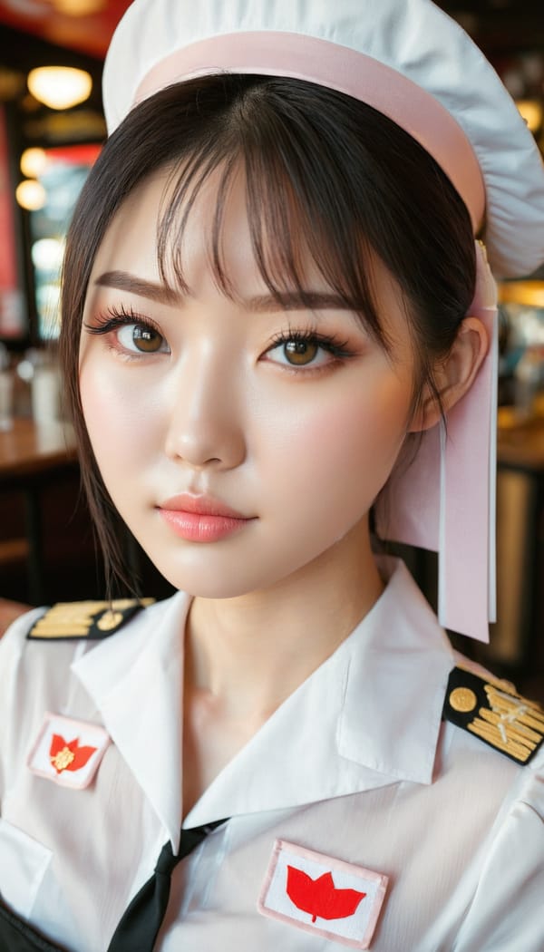 Tags: 21872187, SDXL
{"3": {"inputs": {"seed": 951126001796682, "steps": 32, "cfg": 7.96, "sampler_name": "dpmpp_2m", "scheduler": "karras", "denoise": 1.0, "model": ["27", 0], "positive": ["6", 0], "negative": ["7", 0], "latent_image": ["5", 0]}, "class_type": "KSampler"}, "4": {"inputs": {"ckpt_name": "juggernautxl.safetensors"}, "class_type": "CheckpointLoaderSimple"}, "5": {"inputs": {"width": 768, "height": 1344, "batch_size": 1}, "class_type": "EmptyLatentImage"}, "6": {"inputs": {"text": "22 year old girl, (japanese:1.08), (ukrainian:0.97), (sexy lips:1.02), (beautiful eyes:0.98), (double eyelids:1.07), (detailed face:1.10), (pale skin:1.04), (slim:1.05), (seductive pose:1.03), (blush:1.09), (seductive facial expression:0.95), (cute:0.96), (eyelashes:1.04), (temptress:1.02), (in a seductive pose:1.08), (large perky breasts:1.03), (cleavage:0.95), (thigh gap:0.95), (a waitress in uniform:1.03) working at a restaurant, (natural looking skin:1.03), (textured skin:1.05), (RAW:1.04), (film:1.05), (detailed skin:1.06), (soft lighting:1.00), (skin fuzz:1.00), (candid cinema:1.01), (portra:1.08)", "clip": ["27", 1]}, "class_type": "CLIPTextEncode"}, "7": {"inputs": {"text": "(watermark:1.11), (low resolution:1.10), (worst quality:1.14), (bad hands:1.05), (twisted:1.06), (open mouth:1.14), (distorted:1.06)", "clip": ["27", 1]}, "class_type": "CLIPTextEncode"}, "8": {"inputs": {"samples": ["3", 0], "vae": ["4", 2]}, "class_type": "VAEDecode"}, "25": {"inputs": {"lora_name": "nudify_xl.safetensors", "strength_model": 0.2, "strength_clip": 0.39, "model": ["4", 0], "clip": ["4", 1]}, "class_type": "LoraLoader"}, "26": {"inputs": {"lora_name": "shirtlift_SDXL_v2.safetensors", "strength_model": 0.12, "strength_clip": 0.15, "model": ["25", 0], "clip": ["25", 1]}, "class_type": "LoraLoader"}, "27": {"inputs": {"lora_name": "PerfectEyesXL.safetensors", "strength_model": 0.11, "strength_clip": 0.13, "model": ["26", 0], "clip": ["26", 1]}, "class_type": "LoraLoader"}, "30": {"inputs": {"model_name": "4x_NMKD-Superscale-SP_178000_G.pth"}, "class_type": "UpscaleModelLoader"}, "31": {"inputs": {"upscale_model": ["30", 0], "image": ["8", 0]}, "class_type": "ImageUpscaleWithModel"}, "32": {"inputs": {"upscale_method": "lanczos", "scale_by": 0.5, "image": ["31", 0]}, "class_type": "ImageScaleBy"}, "33": {"inputs": {"pixels": ["32", 0], "vae": ["4", 2]}, "class_type": "VAEEncode"}, "34": {"inputs": {"seed": 951126001796682, "steps": 32, "cfg": 7.96, "sampler_name": "dpmpp_2m", "scheduler": "karras", "denoise": 0.3, "model": ["27", 0], "positive": ["6", 0], "negative": ["7", 0], "latent_image": ["33", 0]}, "class_type": "KSampler"}, "36": {"inputs": {"samples": ["34", 0], "vae": ["4", 2]}, "class_type": "VAEDecode"}, "39": {"inputs": {"filename_prefix": "comfyapi-1714540087804", "images": ["36", 0]}, "class_type": "SaveImage"}}